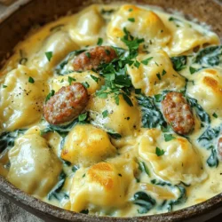 - 12 oz frozen pierogi (potato and cheese filling) - 8 oz turkey sausage, sliced - 1 medium onion, finely chopped - 2 cloves garlic, minced - 1 cup heavy cream - 1 cup vegetable broth - 1 tablespoon mustard (Dijon or yellow) - 1 teaspoon smoked paprika - Salt and pepper to taste - 2 tablespoons olive oil - 1 cup fresh spinach - Chopped fresh parsley for garnish To make this creamy pierogi and turkey sausage skillet, you start with the right ingredients. Frozen pierogi are easy to find and save time. Turkey sausage offers lean protein and great flavor. Fresh onions and garlic give a nice base to the dish. Heavy cream helps create that rich sauce you want. Vegetable broth adds depth without overpowering the taste. Mustard and smoked paprika give a nice kick. You can also adjust the salt and pepper to match your taste. Olive oil is perfect for cooking the sausage and sautéing the onions. Fresh spinach adds color and nutrients. Finally, chopped parsley makes a nice garnish. These ingredients work together to deliver a comforting, satisfying meal. - Calories per serving: Approximately 450 - Macronutrient breakdown: - Fats: 25g - Proteins: 20g - Carbs: 35g Understanding the nutrition helps you enjoy this dish guilt-free. Each serving is about 450 calories, making it filling yet balanced. The fats mostly come from cream and sausage, providing richness. The protein from turkey sausage supports muscle health. Carbohydrates from pierogi give you energy for the day. This meal is not only tasty, but it also offers good nutrition for you and your family. For the full recipe, check out the details in the main article. Cooking the turkey sausage Start by heating 2 tablespoons of olive oil in a large skillet over medium heat. Add the sliced turkey sausage to the skillet. Cook the sausage for about 5-7 minutes. Look for a nice brown color and ensure it is cooked through. This adds great flavor to your dish. Once done, take it out of the skillet and set it aside. Sautéing the onion and garlic In the same skillet, add 1 medium onion that you chopped finely. Sauté the onion for 4-5 minutes until it turns translucent. This step builds a sweet, rich base. Then, add 2 cloves of minced garlic and stir for 1 minute. You want the garlic to become fragrant but not burnt. Combining sauce ingredients Now it’s time to make the sauce. Pour in 1 cup of heavy cream and 1 cup of vegetable broth into the skillet. Stir everything together and bring it to a gentle simmer. This mix creates a creamy and rich sauce for your pierogi. Adding frozen pierogi Next, stir in 1 tablespoon of mustard, 1 teaspoon of smoked paprika, and season with salt and pepper. Allow the sauce to thicken for about 3-4 minutes. When the sauce is ready, add 12 oz of frozen pierogi to the skillet. Make sure they are submerged in the sauce. Cook them for 8-10 minutes, stirring occasionally. You want them heated through and the sauce creamy. Incorporating turkey sausage and spinach Once the pierogi are ready, add the cooked turkey sausage back into the skillet. Toss in 1 cup of fresh spinach as well. Stir gently until the spinach wilts and everything is well mixed in the sauce. This adds color and nutrition to your dish. Adjusting seasonings Finally, taste your dish and adjust the seasonings. Add more salt or pepper if needed. This last step helps you get the perfect flavor. Serve hot and enjoy your creamy pierogi and turkey sausage skillet delight! For the full recipe, check out the details above. - Best practices for cooking turkey sausage: Start by heating olive oil in your skillet. Add the turkey sausage slices and cook them for 5-7 minutes. Look for a nice brown crust. This adds flavor and texture. Make sure to turn the sausage pieces for even cooking. Always check if they are cooked through. Use a meat thermometer if needed; the internal temperature should be 165°F. - Ensuring pierogi are heated correctly: When you add frozen pierogi to the sauce, gently stir them to coat. Cook them for about 8-10 minutes. You want them heated through and soft. Make sure to stir occasionally to prevent sticking. The sauce should become creamy and coat the pierogi nicely. - Presentation tips for appealing plating: Use bowls to serve the dish. Start by placing a generous amount of pierogi and sausage in each bowl. Drizzle with extra cream sauce for a glossy finish. Top with chopped fresh parsley for a pop of color. A sprinkle of smoked paprika can add visual appeal as well. - Suggested side dishes and beverages: Pair this dish with a simple green salad for a fresh crunch. Roasted vegetables also work well to balance the creaminess. For drinks, consider a light white wine, like a Pinot Grigio, or a refreshing sparkling water with lemon. These choices complement the flavors without overpowering them. {{image_2}} You can switch up the turkey sausage if you want. Try chicken, pork, or even vegetarian sausages. Each will bring a different taste. Each option works well with the creamy sauce. Pierogi also come in many fillings. You can use ones stuffed with mushrooms, sauerkraut, or even sweet cheese. Each filling adds its own twist to the dish. Adding spices can boost the flavor of your skillet. Try a pinch of red pepper flakes for heat. You can also use herbs like dill or thyme for a fresh kick. For toppings, think outside the box. Grate some cheese on top for creaminess. Crispy onions also add a nice crunch. They give a tasty contrast to the creamy pierogi. You can find the Full Recipe to explore these variations further and get the best out of your creamy pierogi and turkey sausage skillet. You can store leftovers of the creamy pierogi and turkey sausage skillet in an airtight container. Make sure to cool the dish before sealing it. It will last for about 3-4 days in the fridge. For freezing, let it cool completely. Then, use a freezer-safe container or a heavy-duty freezer bag. This dish can last up to three months in the freezer. When you're ready to eat it, just thaw it in the fridge overnight. To reheat your dish, you can use the microwave or a skillet. If using the microwave, place your serving in a bowl and heat for 1-2 minutes. Stir halfway through to ensure even heating. If you choose a skillet, add a splash of broth or cream to help keep it moist. Heat over low to medium heat, stirring often. You may need to add a bit more seasoning when reheating, especially if the flavors have dulled. Enjoy your creamy pierogi and turkey sausage skillet whenever you like! Can I use fresh pierogi instead of frozen? Yes, you can use fresh pierogi. Fresh pierogi may cook faster. Just reduce cooking time by a few minutes. Check for doneness before serving. How do I make this dish spicier? To add spice, use crushed red pepper flakes. Stir in a teaspoon or more, depending on your heat preference. You can also add diced jalapeños for an extra kick. What can I substitute for heavy cream? If you want a lighter option, use half-and-half. You can also use coconut milk for a dairy-free choice. This will change the flavor slightly but still yield a creamy texture. How long does it take to cook sausage? Cook turkey sausage for about 5-7 minutes. Ensure it is browned and cooked through. Always check that it reaches an internal temperature of 165°F for safety. Can I meal prep this dish? Yes, you can meal prep it. Cook the dish and store it in the fridge for up to three days. Reheat it in a skillet for best results. Add a splash of broth to keep it creamy. For longer storage, freeze the dish for up to three months. This blog post shows how to make a tasty dish with pierogi and turkey sausage. I shared the key ingredients and easy steps to cook. You learned tips for the best results and how to store leftovers. Don't forget, you can switch ingredients for more fun flavors. Whether you're a new cook or a pro, this recipe is perfect for everyone. Enjoy your cooking and the great taste!