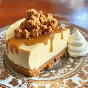 - 200g Biscoff cookies, crushed - 80g unsalted butter, melted - 400g cream cheese, softened - 100g powdered sugar - 200ml heavy whipping cream - 150g Biscoff spread (cookie butter) - 1 teaspoon vanilla extract - A pinch of salt - Additional Biscoff cookies, for topping Using correct measurement units is key for this recipe. I recommend using grams and milliliters. This will help you get the perfect texture and taste. For example, 200 grams of cookies gives you the right crunch. If you use cups, it may not turn out the same. Quality ingredients matter a lot for flavor. Using fresh cream cheese makes the cheesecake creamy. The Biscoff spread enhances the taste with rich, buttery notes. I suggest using unsalted butter for the crust. This way, you control the salt in your dessert. Always choose good quality Biscoff cookies. They bring the unique taste we crave. When you use top-notch ingredients, you create a cheesecake everyone will love. For the full recipe, check out the link. To start, gather your ingredients. You need 200g of crushed Biscoff cookies and 80g of melted unsalted butter. In a mixing bowl, mix the crushed cookies with the melted butter. Stir until they blend well. Next, press this mixture firmly into the bottom of a 9-inch springform pan. This creates your crust. Make sure it's smooth and even. After that, place the pan in the fridge while you work on the filling. Now, let’s make the filling. In a large bowl, take 400g of softened cream cheese. Add 100g of powdered sugar to it. Using an electric mixer, beat them together until they are creamy and smooth. Then, mix in 150g of Biscoff spread, 1 teaspoon of vanilla extract, and a pinch of salt. Blend these ingredients until fully combined. In another bowl, whip 200ml of heavy cream until stiff peaks form. Gently fold the whipped cream into the cream cheese mixture. Be careful not to deflate the whipped cream. Now it’s time to assemble! Pour the cheesecake filling over the prepared cookie crust in the springform pan. Use a spatula to smooth the top. Cover the cheesecake with plastic wrap and put it in the fridge. Chill it for at least 4 hours, but overnight is best for a perfect set. When you are ready to serve, carefully remove the cheesecake from the springform pan. For a lovely touch, top it with additional Biscoff cookies. You can slice the cheesecake and serve it on a nice plate. Add a dollop of whipped cream and drizzle some extra Biscoff spread on each slice for a special look. Enjoy your delicious creation! For the full recipe, refer back to the beginning. Making a no bake cheesecake is easy, but some slip-ups can happen. Here are key mistakes to avoid: - Overmixing the Cream Cheese: If you beat the cream cheese too much, it can become too airy. Aim for a smooth blend without extra fluff. - Not Chilling Long Enough: Let the cheesecake chill at least four hours. If you rush this step, it won’t set properly. - Using Warm Ingredients: Always use room temperature cream cheese and butter. Cold ingredients mix poorly and can lead to lumps in your cheesecake. To get that creamy, smooth texture, follow these tips: - Beat the Cream Cheese First: Start with the cream cheese alone. This helps break it down before adding other ingredients. - Fold in Whipped Cream Gently: When adding whipped cream, use a spatula. Carefully fold it in to keep the mixture light and fluffy. - Use Quality Ingredients: The better your ingredients, the better your cheesecake will taste. Choose fresh cream cheese and high-quality Biscoff spread. A beautiful cheesecake makes it more tempting. Here’s how to present it well: - Use a Sharp Knife: For clean slices, dip your knife in hot water before cutting. Wipe it between slices to keep it neat. - Decorate with Biscoff Cookies: Add whole or crushed cookies on top for a lovely look. This adds texture and highlights the Biscoff flavor. - Garnish with Whipped Cream: A dollop of whipped cream on each slice adds a nice touch. Drizzle extra Biscoff spread over it for extra flair. For full instructions and ingredient details, check the Full Recipe. {{image_2}} You can easily change up the flavor of your No Bake Biscoff Cheesecake. One fun option is to add chocolate. Just mix in melted chocolate into the cream cheese filling. Dark or milk chocolate works great. You can also swirl in some caramel sauce for a sweet touch. This adds a nice layer of flavor and makes it extra special. For a gluten-free version, use gluten-free cookies. There are many brands of gluten-free cookies that taste great. Just make sure to check the label. You can also use almond flour mixed with butter for the crust. This keeps the same yummy taste while being gluten-free. Toppings can make your cheesecake even more fun. Besides Biscoff cookies, try using fresh fruit like berries. They add a nice pop of color and flavor. You can also drizzle chocolate or caramel sauce on top. For a crunchy touch, add chopped nuts or crushed pretzels. Get creative with your toppings and make each cheesecake unique! For the full recipe, check out the details provided above. To keep your No Bake Biscoff Cheesecake fresh, store it in the fridge. Use an airtight container. This helps prevent drying out and keeps it tasty. If you have leftovers, cut them into slices first. This makes it easy to grab a piece later. You can freeze your cheesecake, but it’s best to do this before serving. Wrap the cheesecake tightly in plastic wrap. Then, place it in a freezer-safe container or bag. This helps prevent freezer burn. When you’re ready to eat, thaw it in the fridge overnight. In the fridge, your cheesecake can last for about 5 days. If you freeze it, it can last for up to 2 months. Just remember to check for any changes in texture or taste before enjoying leftovers. For the full recipe, make sure to follow the steps carefully for the best results! Yes, you can use other cookie brands. Look for cookies with a similar texture and flavor. Oreos or graham crackers can work well. Just crush them and mix with melted butter, like the Biscoff cookies. You know the cheesecake is set when it feels firm to the touch. It should not jiggle when you shake it. Chill it for at least 4 hours, but overnight is best for the best texture. Yes, this recipe is suitable for vegetarians. It contains no meat or animal by-products besides dairy. Just check the cookie brand and the cream cheese to ensure they are vegetarian-friendly. Absolutely! Making the cheesecake a day ahead is a great idea. This allows the flavors to develop. Just keep it covered in the fridge until you are ready to serve. You can find the Full Recipe to guide you through this delightful process. This blog post shared how to make a tasty No Bake Biscoff Cheesecake. We covered key ingredients, detailed steps, and helpful tips to avoid common mistakes. You learned how to add fun flavors and make gluten-free options. Storing and serving your cheesecake was also discussed. Remember to use quality ingredients for the best taste. Enjoy creating this easy, delicious dessert, and impress your friends!