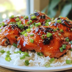 - 1.5 lbs chicken thighs, boneless and skinless - 2 tablespoons gochujang (Korean red chili paste) - 1 tablespoon gochugaru (Korean red chili flakes) - 3 tablespoons soy sauce - 2 tablespoons honey or maple syrup - 2 cloves garlic, minced - 1-inch piece ginger, grated - 1 tablespoon sesame oil The chicken thighs are perfect for this dish. They stay juicy and tender when cooked. The gochujang and gochugaru bring heat and depth. Soy sauce adds salt and umami, while honey gives a sweet touch. Garlic and ginger add great flavor, and sesame oil gives a nice finish. - Chopped green onions - Sesame seeds - Suggestions for side dishes like kimchi or pickled vegetables Using green onions and sesame seeds as garnishes makes the dish pop. They add color and crunch. You can also serve it with kimchi or pickled veggies for extra taste and texture. These sides balance the heat and make your meal complete. For the full recipe, check the instructions to create this spicy delight! To make the marinade, grab a large mixing bowl. Add 2 tablespoons of gochujang, 1 tablespoon of gochugaru, and 3 tablespoons of soy sauce. Then, pour in 2 tablespoons of honey or maple syrup. Next, add 2 cloves of minced garlic, a 1-inch piece of grated ginger, and 1 tablespoon of sesame oil. Mix all these ingredients well until they form a smooth paste. This marinade gives the chicken its spicy and sweet flavor. Take 1.5 lbs of boneless, skinless chicken thighs and place them in the bowl with the marinade. Make sure each piece is well-coated. Cover the bowl with plastic wrap and let it sit in the fridge for at least 30 minutes. For even better flavor, you can marinate it overnight. The longer it sits, the more flavor it gets. You can choose between grilling or pan-searing the chicken. Grilling gives a nice smoky flavor, while pan-searing offers a great crust. Preheat your grill or skillet over medium-high heat. If you use a skillet, add a splash of oil to avoid sticking. Cook the chicken thighs for about 5-7 minutes on each side. The chicken should reach an internal temperature of 165°F (75°C). Let it rest for a few minutes before slicing. This step keeps the chicken juicy. Serve it over jasmine rice for a delicious meal. Check out the Full Recipe for more details! To make your Spicy Korean Chicken taste amazing, marination is key. Let the chicken soak in the marinade for at least 30 minutes. If you can, marinate overnight. This lets the flavors really sink in. For spice levels, start with the recipe’s amounts. If you want it spicier, add more gochujang or gochugaru. If you prefer less heat, reduce these ingredients. Taste as you go; adjust the flavors to suit your liking! To achieve a nice char, preheat your grill or skillet. This step is crucial! For grilling, oil the grill grates lightly. For skillet cooking, add a splash of oil to prevent sticking. Cook the chicken for about 5-7 minutes per side. Look for a golden brown color. An air fryer also works well. Cook at 375°F for 12-15 minutes. Check that your chicken reaches an internal temperature of 165°F. Serve your spicy chicken over cooked jasmine rice for a delicious meal. You can add sides like pickled vegetables or kimchi for extra flavor and crunch. For a beautiful presentation, arrange the chicken on top of the rice. Sprinkle with chopped green onions and sesame seeds. This adds color and makes the dish look gourmet. If you want, serve with extra sauce on the side for dipping. Enjoy your tasty creation! {{image_2}} You can make this recipe fit your needs. If you are gluten-free, use gluten-free soy sauce. It gives similar flavor. If you prefer different proteins, swap chicken thighs for chicken breast or try tofu. Tofu is great for a plant-based option. It absorbs the marinade well and cooks nicely. Want it milder? Use less gochujang and gochugaru. You can also add some sugar to balance the heat. For more spice, add red pepper flakes or fresh chili. Adjust the heat to suit your taste. Remember, you can always add more spice, but you can't take it away! Serve the spicy chicken in a wrap or salad for fun. You can use lettuce leaves for wraps. Add fresh veggies like cucumbers or carrots for crunch. For a bowl, layer the chicken over rice and top with seasonal veggies. This adds color and freshness to your meal. Enjoy this recipe with its many variations! For the full recipe, check the earlier section. After you finish your spicy Korean chicken, let it cool. Place leftovers in an airtight container. Store it in the fridge for up to three days. This keeps the chicken fresh and tasty. If you want to enjoy it later, remember to keep it sealed. This way, it won't soak up other fridge smells. To freeze portions for future meals, start with the cooled chicken. Cut it into smaller pieces for easy use. Place it in a freezer bag or container. Squeeze out the air before sealing. Label the bag with the date. You can freeze the chicken for up to three months. When you're ready to eat, just thaw it in the fridge overnight. When reheating, keep the chicken moist and flavorful. You can use the microwave, but it may dry out. Instead, try a skillet or oven. For a skillet, add a bit of water or broth, cover it, and heat on low. If using an oven, preheat to 350°F. Heat for about 10-15 minutes. This will help the chicken stay juicy. Enjoy your meal again with that same great taste! If you need a substitute for gochujang, you can use sriracha or chili paste. These options bring some heat, but they change the flavor a bit. You can mix in a little sugar to mimic the sweetness of gochujang. Yes, you can use chicken breast. However, chicken thighs are juicier and more tender. Breasts can dry out faster when cooked. If you use breasts, watch the cooking time closely. You can marinate the chicken for at least 30 minutes. For best flavor, aim for 2 to 4 hours. If you have time, an overnight marinate works wonders for taste. Some great side dishes are: - Kimchi: A spicy, fermented cabbage dish. - Pickled vegetables: These add a nice crunch. - Steamed broccoli: For a fresh veggie option. These sides balance the heat of the chicken. Serve the chicken on a large plate over jasmine rice. Slice the chicken into strips for easy eating. Add green onions and sesame seeds for color. This makes the dish look great and taste even better. For the full recipe, check out the details above. In this article, we explored how to create Spicy Korean Chicken from scratch. You learned about key ingredients, how to prepare the marinade, and different cooking methods. Tips for flavor and serving options made the dish even better. Don't forget variations to meet your preferences. Proper storage keeps leftovers fresh for later enjoyment. With these steps and ideas, you can make a savory and satisfying meal anytime. Now, it’s time to fire up your kitchen and enjoy this delicious dish!
