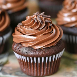 - 1 ½ cups all-purpose flour - 1 cup granulated sugar - ½ cup unsweetened cocoa powder - 1 teaspoon baking powder - 1 teaspoon baking soda - ½ teaspoon salt - 2 large eggs - 1 cup whole milk - ½ cup vegetable oil - 2 teaspoons vanilla extract - 1 cup boiling water - 1 cup semi-sweet chocolate chips These ingredients work together to create rich, moist cupcakes. The flour gives structure, while sugar adds sweetness. Unsweetened cocoa powder gives that deep chocolate flavor. Baking powder and soda help the cupcakes rise. Eggs add moisture and bind the mix. Milk and oil keep the cupcakes tender. Vanilla extract enhances all the flavors, and boiling water makes the batter smooth. Finally, chocolate chips make every bite delicious. Using high-quality cocoa powder is key. It gives the cupcakes a deep chocolate taste. Brands like Valrhona or Ghirardelli have rich flavors. The type of chocolate chips you choose also matters. Semi-sweet chips are great for balance, but dark chocolate chips can add a nice touch. If you like extra sweetness, use milk chocolate chips. If you need an egg substitute, flaxseed meal works well. Mix 1 tablespoon of flaxseed meal with 2.5 tablespoons of water and let it sit until thick. For a dairy-free option, use almond or oat milk. They both work well in this recipe. These swaps can help you enjoy these jumbo cupcakes no matter your diet. First, preheat your oven to 350°F (175°C). This ensures even baking. Next, line your jumbo muffin pan with paper liners. This step helps with easy cupcake removal. Measuring ingredients is key too. Use accurate measurements for the best results. Even a little extra flour can change the texture. In a large bowl, whisk together your dry ingredients: flour, sugar, cocoa powder, baking powder, baking soda, and salt. Mix well to avoid lumps. Next, add your wet ingredients: eggs, milk, vegetable oil, and vanilla. Stir gently until just combined. Be careful not to overmix; this keeps the cupcakes light. Now, gradually add the boiling water. Stir continuously to avoid splashes. Your batter might look thin, but that’s just right! Finally, fold in the chocolate chips. This adds extra richness to your cupcakes. Pour the batter into each muffin cup, filling them about two-thirds full. This allows space for rising. Bake in the oven for 18-20 minutes. To check if they are done, insert a toothpick into the center. If it comes out clean, they’re ready! Once baked, take them out and let them cool for 5 minutes in the pan. After that, move them to a wire rack to cool completely. Enjoy the smell as they cool! You can find the full recipe in the earlier sections. To make great jumbo cupcakes, start with an oven thermometer. This tool helps you check if your oven runs hot or cold. A consistent temperature ensures your cupcakes bake evenly. Next, use the right muffin pan. Choose a pan made for jumbo cupcakes. These pans are deeper and wider. They help your cupcakes rise perfectly, giving you that tall, fluffy look. Now, let’s talk about frosting. Two great options are buttercream and ganache. Buttercream is sweet and creamy, while ganache is rich and smooth. Both make your cupcakes look amazing. For toppings, get creative! Try chocolate shavings for an elegant touch. You can also add colorful sprinkles for fun. These little details make your cupcakes pop on the table. Watch out for these common mistakes. First, don’t overmix the batter. Mixing too much can make your cupcakes dense. Just stir until the ingredients combine, and you’re good. Another mistake is not letting the cupcakes cool properly. Cooling them in the pan for too long can make them soggy. After five minutes, move them to a wire rack to cool completely. This step keeps them light and fluffy. For the full recipe, be sure to check out the full recipe section. {{image_2}} You can boost the flavor of your jumbo chocolate cupcakes in fun ways. Adding different extracts, like almond or orange, makes a big difference. A splash of espresso extract can deepen the chocolate taste too. You can also mix in fruits or nuts. Chopped cherries or walnuts add texture and a new taste. Want a gluten-free treat? Use almond flour or a gluten-free blend instead of all-purpose flour. For a vegan version, swap eggs with flaxseed meal. You can use almond milk to replace whole milk. These adjustments make the cupcakes suitable for everyone. Get creative with themed decorations for special occasions. For Halloween, try adding spooky designs using orange frosting. For birthdays, colorful sprinkles make a great touch. You can also add spices to fit the season. A pinch of peppermint can brighten up winter treats. Cinnamon adds warmth for fall. Each change keeps your cupcakes exciting and fresh! For the complete recipe, check out the [Full Recipe]. To keep your jumbo chocolate cupcakes fresh, start by letting them cool completely after baking. Store them at room temperature if you plan to eat them within two days. Place them in an airtight container. This keeps them soft and moist. If you want to keep them longer, refrigeration is a good option. Use a container that seals tightly. This helps prevent them from drying out. Freezing your cupcakes is easy! First, let them cool down completely. Then, wrap each cupcake tightly in plastic wrap. After that, place them in a freezer-safe bag or container. Make sure to label the bag with the date. To thaw, take them out and leave them at room temperature for about an hour. This keeps the texture and flavor just right. For the best results, do not refreeze thawed cupcakes. Jumbo chocolate cupcakes can stay fresh for about 3 to 4 days at room temperature. In the fridge, they last for about a week. If you freeze them, they can last for up to three months. Watch for signs of staleness. If they smell off or feel dry, it’s time to toss them. Fresh cupcakes should smell sweet and feel soft. Enjoy your treats while they’re still delicious! For the full recipe, check the section above. Jumbo cupcakes are larger than regular ones. Regular cupcakes are about 2-3 inches tall, while jumbo ones are around 4 inches. This size difference means jumbo cupcakes need more baking time. Regular cupcakes usually bake in 15-18 minutes. Jumbo cupcakes can take 18-20 minutes or longer. Always check with a toothpick to see if they are done. Cupcakes can sink due to a few reasons. One common cause is overmixing the batter. This can make them dense. Another reason is using too much leavening agent. Stick to the recipe for baking powder and baking soda. Also, make sure your oven is at the right temperature. An oven thermometer can help you with this. Yes, you can make these cupcakes ahead of time. Bake them and let them cool completely. Store them in an airtight container at room temperature. They will stay fresh for about 2-3 days. If you want to keep them longer, consider freezing them. Wrap each cupcake tightly in plastic wrap, then place them in a freezer bag. You can find jumbo chocolate cupcakes at gourmet bakeries. Check local shops or specialty stores. Some grocery stores also carry them. If you want a specific flavor or design, consider ordering online. Many bakeries offer delivery options. You now have a complete guide to making jumbo chocolate cupcakes. We covered essential ingredients, mixing techniques, and baking tips. Remember to use quality ingredients for the best taste. Substitutions can help accommodate dietary needs. Don't forget the fun of decorating! With a few easy tips, you can avoid common mistakes. Store cupcakes properly to keep them fresh. Enjoy sharing these sweet treats with friends and family! Happy baking!