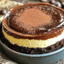 - 1 cup unsalted butter - 2 cups granulated sugar - 4 large eggs - 1 cup all-purpose flour - 1 cup cocoa powder - 1 cup semi-sweet chocolate chips - 1 tsp vanilla extract - 1/4 tsp salt The brownie layer gives the cheesecake a rich base. I love using semi-sweet chocolate chips for extra flavor. You can melt the butter to start the process. Mixing in the sugar and eggs creates a smooth batter. - 16 oz cream cheese, softened - 1/2 cup granulated sugar - 1 cup sour cream - 3 large eggs - 1/4 cup strong brewed coffee, cooled - 1 tsp vanilla extract - 1/4 cup cocoa powder This layer makes the dessert creamy and rich. Use softened cream cheese for easy mixing. Strong brewed coffee adds depth without being too strong. Always mix on low to avoid lumps. - 1 cup heavy cream - 8 oz semi-sweet chocolate, chopped Ganache adds a smooth finish to the cheesecake. Heat the cream just until it simmers. Pour it over the chocolate and stir until smooth. It creates a shiny, decadent topping that makes the dessert look fancy. For the full recipe, check out the Coffee Chocolate Brownie Cheesecake section! To start, preheat your oven to 350°F (175°C). Grab a 9-inch springform pan and grease it well. In a saucepan, melt 1 cup of unsalted butter over medium heat. Once melted, take it off the heat and stir in 2 cups of granulated sugar. Then, add 4 large eggs and 1 teaspoon of vanilla extract, mixing until smooth. In another bowl, sift together 1 cup of all-purpose flour, 1 cup of cocoa powder, and 1/4 teaspoon of salt. Gradually mix this dry blend into the wet ingredients. Finally, fold in 1 cup of semi-sweet chocolate chips. Pour this brownie batter into your prepared pan and spread it evenly. Bake for 25 minutes and let it cool completely. In a large bowl, beat 16 ounces of softened cream cheese with 1/2 cup of granulated sugar until creamy. Next, add 1 cup of sour cream, 1/4 cup of cooled strong brewed coffee, and 1 teaspoon of vanilla extract. Mix until everything is combined well. Add 1/4 cup of cocoa powder and mix again. Then, add 3 large eggs one at a time, mixing on low speed. Be careful not to overmix. Once done, pour this cheesecake mixture over the cooled brownie layer, smoothing the top. Now, lower the oven temperature to 325°F (160°C). Bake the cheesecake for 50-60 minutes. The edges should be set, but the center can still jiggle a bit. After baking, let it cool at room temperature for about an hour. Then, place it in the fridge for at least 4 hours or even overnight. For the ganache topping, heat 1 cup of heavy cream in a small saucepan until it simmers. Remove it from the heat and stir in 8 ounces of chopped semi-sweet chocolate until smooth. Let it cool slightly before pouring it over the chilled cheesecake. Once the ganache has set, carefully remove the sides of the springform pan. Slice your coffee chocolate brownie cheesecake and enjoy! To make perfect brownies, start with quality ingredients. Use unsalted butter for better control over salt levels. Melt the butter gently; this keeps the brownies moist. Mix your dry ingredients well. Sifting flour and cocoa powder helps prevent lumps. When combining wet and dry, mix just enough. Overmixing can lead to tough brownies. Bake until the edges are set, but the center should still jiggle slightly. This ensures a fudgy texture. For a creamy cheesecake, room temperature cream cheese is key. It blends better and creates a smooth texture. Beat the cream cheese and sugar until fluffy. Add eggs one at a time. This prevents overmixing, which can create cracks. After you pour the cheesecake mixture onto the brownie layer, gently tap the pan. This releases any trapped air bubbles. Bake until the edges are firm, but keep the center soft. This makes for a melt-in-your-mouth experience. When making ganache, heat the cream until just simmering. Pour it over chopped chocolate and let it sit. Stir gently until smooth. For even pouring, let the ganache cool slightly. Start at the center of the cheesecake and let it flow to the edges. This gives a nice, even layer. If you want a thicker ganache, let it cool longer before pouring. A well-set ganache adds a rich finish to your dessert. For the best results, chill the cheesecake before adding the ganache. This helps it set nicely. {{image_2}} You can add a nice crunch by mixing in nuts. I suggest walnuts or pecans. Chop them finely and fold them into the brownie layer before baking. This gives a rich texture and taste. For a fun twist, add chocolate swirls. To do this, melt some chocolate and swirl it into the cheesecake layer before you bake it. This creates beautiful designs and enhances the chocolate flavor. If you want a gluten-free treat, swap the all-purpose flour with gluten-free flour. Look for blends that work well in baking. Make sure all your other ingredients are gluten-free too. This allows everyone to enjoy the cheesecake without worry. The taste will remain rich and wonderful, just like the original recipe. You can change the coffee flavor to match your taste. Use different types of coffee, like espresso or dark roast. Each type brings its own unique notes. For a sweet twist, try flavored coffee, like vanilla or hazelnut. This will add a lovely depth to your cheesecake. Experimenting with coffee flavors can make this dessert truly special. To keep your cheesecake fresh, cover it well. Use plastic wrap or foil. Store it in the fridge. It will last for about five days. If you have a whole cheesecake, keep it in the springform pan. This helps avoid drying out. You can freeze leftover cheesecake too! First, let it cool completely. Cut it into slices for easy serving. Wrap each slice in plastic wrap. Then place them in a freezer bag. Make sure to press out the air. This will help prevent freezer burn. Your cheesecake can last up to three months in the freezer. When ready to enjoy your cheesecake again, take it out of the fridge. Let it sit at room temperature for about 30 minutes. This helps bring back its creamy texture. If it’s frozen, thaw it in the fridge overnight. Avoid using the microwave, as it can change the texture. Enjoy your coffee chocolate brownie cheesecake delight at its best! For the full recipe, check the earlier section. Yes, you can use dark chocolate. It adds a rich taste. You may also try milk chocolate for a sweeter flavor. Just remember, the type of chocolate changes the final taste. If you prefer a less bitter flavor, go for milk chocolate. The cheesecake is done when the edges are set. The center should still jiggle slightly. It will firm up as it cools. You can also use a toothpick. Insert it in the center; it should come out mostly clean. You can use Greek yogurt as a great substitute. It adds creaminess and tang. Cream cheese can also work in a pinch, though it may be thicker. If you want a dairy-free option, try coconut cream. This blog post shared how to make a delicious brownie cheesecake. We looked at key ingredients, simple steps, and helpful tips. Each layer brings a special taste. You can even explore fun variations to match your style. Remember to store leftovers properly to enjoy them later. With these ideas, your cheesecake will impress everyone. Dive in and start baking today!