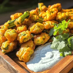 To make crispy fritters, you need fresh okra. Use one pound of okra. Wash it well and slice it into half-inch pieces. This size helps the okra cook evenly and stay crispy. After slicing, sprinkle a little salt over the okra. Let it sit for about ten minutes. This step helps draw out moisture, which is key for crispy fritters. Next, gather your dry ingredients. You will need: - 1 cup chickpea flour (besan) - 1/2 cup all-purpose flour - 1 teaspoon turmeric powder - 1 teaspoon cumin powder - 1 teaspoon garam masala - 1/2 teaspoon red chili powder - 1 teaspoon baking powder - Salt, to taste These ingredients give your fritters great flavor and texture. Chickpea flour adds a nutty taste, while the spices give a warm kick. For the sauce, you will need: - 1 cup plain yogurt - 1 tablespoon lemon juice - 1 teaspoon garlic, minced - 1 tablespoon fresh cilantro, chopped (for garnish) This sauce pairs perfectly with the fritters. It adds a cool and tangy flavor that balances the spices in the fritters. Mix all the sauce ingredients in a bowl and set it aside. You can find the full recipe to make these amazing crispy okra fritters with spicy yogurt sauce . First, take your fresh okra and wash it well. Slice the okra into 1/2-inch pieces. Place the sliced okra in a large mixing bowl. Sprinkle a little salt over the okra and let it sit for about 10 minutes. This helps to draw out extra moisture. The salt will also enhance the flavor of the okra. In another bowl, start making your batter. Combine 1 cup of chickpea flour and 1/2 cup of all-purpose flour. Add 1 teaspoon of turmeric powder, 1 teaspoon of cumin powder, 1 teaspoon of garam masala, and 1/2 teaspoon of red chili powder. Then, mix in 1 teaspoon of baking powder. Sprinkle in salt to taste. Gradually add water to the dry mix until it becomes a thick batter, similar to pancake batter. Now it’s time to fry! First, coat the okra pieces in the batter, making sure each piece is well covered. Let any excess batter drip off. Heat vegetable oil in a deep frying pan over medium heat. You can test the oil’s readiness by dropping a small amount of batter in. If it sizzles, the oil is hot enough. Carefully drop spoonfuls of batter-coated okra into the hot oil. Fry them until they turn golden brown, about 3 to 5 minutes. Use a slotted spoon to remove the fritters and place them on paper towels to drain excess oil. Enjoy your crispy okra fritters! For the complete recipe, check out the Full Recipe. To make the best fritters, start by salting the sliced okra. Let it sit for about 10 minutes. This draws out moisture and helps keep the fritters crispy. When mixing your batter, make it thick but not too thick. The right consistency will coat the okra well. Heat your oil until it sizzles when you drop a bit of batter in. Fry in small batches to avoid steaming. Flip them when golden brown, about 3-5 minutes. Drain on paper towels for that extra crunch. You can change the spice level to match your taste. If you like it mild, cut back on the red chili powder. For more heat, add a bit more or try cayenne pepper. Don’t forget that the yogurt sauce cools down the heat too. Experiment until you find your perfect blend. This way, everyone at the table can enjoy these tasty bites. Serve your crispy okra fritters warm for the best taste. They pair well with the spicy yogurt sauce. You can also add a squeeze of lemon juice for brightness. These fritters make a great appetizer or snack. Try them alongside a fresh salad for a light meal. For a fun twist, serve them in a wrap with fresh veggies. Check out the Full Recipe for more ideas and tips! {{image_2}} You can switch up the spices in the batter. Try using smoked paprika for a deeper flavor. Adding a pinch of cayenne pepper can kick up the heat too. You might also enjoy adding dried herbs like oregano or thyme. Each spice brings a unique twist to the fritters. Get creative by mixing in other veggies. Chopped spinach or grated carrots work well. You can even add corn for a sweet crunch. These veggies not only add color but also boost nutrition. Just be sure to adjust the flour if the mix gets too wet. To make these fritters vegan, replace the yogurt with a plant-based option. You can use coconut yogurt or cashew cream. Ensure you pick a brand that has a nice tang. This keeps the sauce tasty and creamy. You can also add a bit of nutritional yeast to the batter for a cheesy flavor. For the full recipe, check out the details above. Enjoy creating your own savory okra fritters! To keep your crispy okra fritters fresh, store them in an airtight container. Line the container with paper towels to absorb any excess oil. Place a layer of fritters and add more paper towels on top. This method helps maintain their crunchiness. For best results, reheat your fritters in the oven. Preheat the oven to 350°F (175°C). Spread the fritters on a baking sheet and heat for about 10-15 minutes. This method keeps them crispy. Avoid using the microwave, as it can make them soggy. You can freeze these fritters for later. Let them cool completely, then arrange them in a single layer on a baking sheet. Freeze until solid, about 1-2 hours. Transfer the frozen fritters to a freezer-safe bag. They will last for up to three months. When ready to eat, reheat them directly from the freezer in the oven. Enjoy the crunch again! For the full recipe, check out the section above. To keep okra from being slimy, you should salt it first. Slice the okra and put it in a bowl. Sprinkle some salt and mix gently. Let it sit for about 10 minutes. This helps draw out moisture. After that, pat the okra dry with a towel. This step makes your fritters crispier. Yes, you can bake okra fritters. Preheat your oven to 425°F (220°C). Coat a baking sheet with oil. Place the coated okra fritters on the sheet in a single layer. Spray the tops lightly with oil. Bake for 20-25 minutes. Flip them halfway through for even cooking. They may not be as crispy as fried ones, but they will still taste great. Okra shines in many dishes. Here are a few favorites: - Gumbo: A rich stew from Louisiana with meats and spices. - Bhindi Masala: A spicy Indian stir-fry with onions and spices. - Okra Curry: A comforting dish cooked in a spiced tomato sauce. - Roasted Okra: Tossed with olive oil and spices, then roasted until tender. These dishes highlight okra's unique flavor and texture. You can explore these options for more savory delights! This blog post covered how to make delicious okra fritters. You learned about fresh ingredients, preparing the okra, and mixing the batter. We discussed tips for crispy fritters and how to spice them up. Variations allow you to change flavors or make them vegan. Lastly, we shared the best ways to store and reheat your fritters. Remember, cooking should be fun. Experiment with different spices and enjoy your tasty creations. Perfecting your fritters can lead to new culinary adventures. Enjoy every bite!