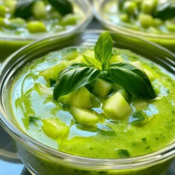 To make a tasty Quick Cucumber Gazpacho, you need fresh veggies. Here’s what to gather: - 2 large cucumbers, peeled and chopped - 1 green bell pepper, seeded and chopped - 1 ripe tomato, diced - 1 small red onion, finely chopped - 2 cloves garlic, minced - 2 cups vegetable broth - 2 tablespoons olive oil - 2 tablespoons apple cider vinegar - Salt and pepper to taste - Fresh basil leaves for garnish These ingredients work together to create a cool and refreshing dish, perfect for hot days. You can add some extra toppings to make your gazpacho shine. Here are some fun ideas: - A drizzle of olive oil - Croutons for crunch - A sprinkle of feta cheese - Chopped chives or green onions - Sliced radishes for a pop of color Feel free to mix and match these garnishes to make your dish special. Having the right tools makes cooking easier. For this recipe, you will need: - A sharp knife for chopping - A cutting board - A blender or food processor - Measuring cups and spoons - Serving bowls or glasses These tools will help you prepare the gazpacho quickly and efficiently. For the full recipe, check the section above. Start by washing the vegetables well. Use two large cucumbers. Peel and chop them into small pieces. Next, take one green bell pepper and remove its seeds. Chop it into small bits. Now, grab one ripe tomato and dice it. After that, take one small red onion and chop it finely. Finally, mince two cloves of garlic. These fresh veggies will bring bright flavors to your gazpacho. Grab a blender and add all your chopped vegetables. Pour in two cups of vegetable broth. Then, add two tablespoons of olive oil and two tablespoons of apple cider vinegar. Blend everything on high until the mixture is smooth and creamy. The colors will blend beautifully, creating a vibrant soup. If you want, you can blend it less for a chunkier texture. Taste your gazpacho and add salt and pepper to your liking. Once seasoned, cover your blender and chill the gazpacho in the fridge. Let it chill for at least 30 minutes. This helps the flavors mix well. When ready to serve, pour the gazpacho into bowls or glasses. Garnish with fresh basil leaves for a pop of color and flavor. Enjoy your refreshing cucumber gazpacho! You can find the Full Recipe for more details. To boost flavor, use ripe ingredients. Fresh cucumbers and tomatoes make a big difference. You can add a squeeze of lemon juice for zest. Consider mixing in a splash of hot sauce for a bit of heat. Fresh herbs, like dill or parsley, also enhance the taste. Try adding a pinch of smoked paprika for depth. Experiment with spices to find your favorite mix. Serve your gazpacho in bowls or glasses for a fun look. Pair it with crusty bread or crackers for a crunchy bite. You can also add croutons on top for texture. For a fancy touch, drizzle olive oil over the soup before serving. A sprinkle of feta cheese adds creaminess. Try serving it with a side of grilled shrimp for extra protein. Chilling is key to great gazpacho. Aim for at least 30 minutes in the fridge. This lets the flavors blend well. For quicker chilling, place the bowl in an ice bath. Make sure to cover the gazpacho to keep it fresh. If you’re in a hurry, you can chill it in the freezer for 10 minutes. Just don’t forget to stir it every few minutes! {{image_2}} To make a creamy avocado cucumber gazpacho, add one ripe avocado to the blender. The avocado brings a rich, smooth texture. It also adds healthy fats. Follow the full recipe as usual, blending all the ingredients together. This variation is perfect for a filling snack or a light meal. If you like heat, try spicy cucumber gazpacho. Add one or two diced jalapeños to the blender. Remove the seeds if you want less spice. Blend them in with the other ingredients. This variation heats up the classic gazpacho. Serve it chilled for a cool kick on a hot day. For a heartier soup, mix in extra veggies. Consider adding diced carrots, celery, or radishes. You can even throw in some corn for sweetness. Chop them small so they blend well. This gives more texture and flavor. You still follow the full recipe, but with these tasty additions. Enjoy a filling bowl of gazpacho that’s still refreshing! To store leftover gazpacho, first let it cool. Place it in an airtight container. I recommend using glass jars or plastic containers. Seal the container tightly to keep out air and moisture. This helps maintain freshness and flavor. Store it in the fridge. Enjoy it within three days for the best taste. You can freeze cucumber gazpacho for later use. Pour the chilled gazpacho into freezer-safe containers. Leave some space at the top, as liquids expand when frozen. Seal the containers tightly. Label them with the date. You can freeze it for up to three months. When ready to eat, thaw it in the fridge overnight. Blend it again to restore its smooth texture. For storing gazpacho, I suggest using glass or BPA-free plastic containers. Glass jars work well because they do not absorb odors. They are also easy to clean. Choose containers with tight-fitting lids to keep air out. This helps maintain the gazpacho's fresh flavor. If you want to freeze, use freezer-safe containers. I love serving cucumber gazpacho in chilled bowls or glasses. This makes it fun and fresh. You can also add some garnish for a nice touch. Fresh basil leaves work great as a topping. You can pair it with crusty bread or crunchy veggies. A drizzle of olive oil adds richness, too. Serve it cold for the best taste. It’s perfect on a hot day! Yes, you can make this recipe ahead of time. In fact, it tastes even better after chilling. I suggest making it a few hours or a day before serving. Just blend all the ingredients and chill in the fridge. This allows the flavors to mix well. When you’re ready to serve, just pour it into bowls and garnish. Easy and delicious! Absolutely! This gazpacho is vegan-friendly. It contains only vegetables, herbs, and broth. There are no animal products in the recipe. If you’re vegan, you can enjoy this dish worry-free. The fresh flavors make it a great choice for everyone. It’s a light and healthy option for any meal. Enjoy the freshness! Cucumber gazpacho is a quick, refreshing dish you can make with simple ingredients. We covered essential items, garnishes, and tools you need. You’ve learned step-by-step instructions for preparation and tips to enhance flavor. Variations add fun twists, and knowing how to store leftovers helps minimize waste. With this recipe, you can impress anyone seeking a tasty, cool treat. Enjoy experimenting with flavors and make this dish your own. Trust me, it’s worth it!