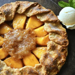 - Fresh peaches: The star of this galette! Use ripe, juicy peaches. They add sweetness and flavor. Look for peaches that yield slightly to pressure. Their natural sugars will shine through when baked. - Types of pie crust: You can use a pre-made pie crust for ease. Store-bought crusts save time and can taste great. If you're feeling adventurous, make a homemade crust. It adds a special touch and can be tailored to your taste. - Sugar and other seasoning options: Sugar balances the tartness of the peaches. Use three tablespoons in the filling. You can also try brown sugar for a deeper flavor. Adding cinnamon gives warmth. A pinch of salt enhances the sweetness and flavor of the fruit. Check out the Full Recipe for exact measurements and more tips! To slice and prepare the peaches, start by washing them well. Cut each peach in half and remove the pit. Then, slice the peach into thin wedges. Aim for about 1/4 inch thick slices so they cook evenly. Let the peach mixture sit for about 10 minutes after tossing it with sugar, cornstarch, vanilla extract, lemon juice, cinnamon, and salt. This step helps the flavors blend well and allows some juice to form. This juice will help make the filling nice and sweet. Unroll the pie crust carefully onto a baking sheet lined with parchment paper. If the crust needs a bit more space, gently roll out the edges to create a bigger circle. It should look like a flat disk. Next, spoon the peach mixture into the center of the pie crust. Make sure to leave about 2 inches of the edge clear. This space allows the crust to fold over the filling. To create a rustic look, fold the edges of the crust over the peach filling. Pleat the crust as you go. It does not need to be perfect, just make sure it covers the filling well. Set your oven temperature to 400°F (200°C). This heat cooks the crust nicely and helps the peaches get bubbly. Bake the galette for 25-30 minutes. Keep an eye on it. You will know it is done when the crust is golden brown and the peach filling is bubbling. Once it’s out of the oven, let it cool for a few minutes before slicing. This time allows the filling to set a bit, making it easier to serve. You can find the full recipe at the top of this article. Enjoy your delicious peach galette! To make a great peach galette, you need ripe peaches. Look for peaches that have a sweet smell and a slight give when you press them gently. The skin should be smooth and free of blemishes. Peaches are usually in season from late spring to early fall. If fresh peaches are hard to find, you can use frozen peaches. Just thaw them first and drain any excess juice. A flaky dough is key to a great galette. If you make your own pie crust, keep your butter cold. This helps create that nice flakiness. When rolling out the dough, try not to overwork it. For the egg wash, brush it over the crust lightly. This gives it a beautiful golden color once baked. Garnishes can take your galette to the next level. Serve it warm with a scoop of vanilla ice cream for a tasty treat. You can also add a dollop of whipped cream on top. A mint sprig adds a nice touch of color and freshness. If you want more flavor, try adding a sprinkle of cinnamon or nutmeg over your serving. {{image_2}} You can mix peaches with other fruits like berries or apples. Berries add a nice tartness. Apples bring a crisp texture and sweetness. When using different fruits, you might need to change the sugar levels. For example, apples are less sweet than peaches. Reduce the sugar to keep the taste balanced. Berries, like blueberries or raspberries, can also sweeten your galette. Keep in mind the fruit's natural sweetness when you make your mix. Spices can add a warm kick to your galette. Nutmeg and ginger are great choices. Just a pinch can change the taste. Try adding herbs like fresh basil or mint for a twist. These herbs can brighten the flavor of the peaches. Mix in the spices or herbs with your fruit filling. This way, the flavors blend together nicely. If you want a gluten-free galette, you can use almond flour or a gluten-free pie crust. There are many store-bought options now. For a vegan galette, swap the egg wash with almond milk or coconut milk. This will keep your crust golden without eggs. You can also use maple syrup or agave instead of sugar for a healthier touch. These options keep your dessert tasty while fitting different diets. For the full recipe, check the Easy Peach Galette Delight section above! To keep your peach galette fresh, store it in the fridge. First, let it cool completely. Then, cover it with plastic wrap or place it in an airtight container. This method helps keep it moist. You can store it this way for up to three days. If you want to save it for longer, freezing is a great option. Wrap the galette tightly in plastic wrap, then in aluminum foil. This will prevent freezer burn. You can freeze it for up to two months. When you’re ready to eat it, just thaw it overnight in the fridge before reheating. To enjoy your galette again, reheating it in the oven is best. Preheat your oven to 350°F (175°C). Place the galette on a baking sheet. Heat it for about 10-15 minutes. This method keeps the crust crisp and warm. You can also use a microwave, but it may not give you the same results. If you choose the microwave, heat it on low power for a minute or two. This will warm it up, but the crust may get soft. For the best taste, the oven is always the way to go. A peach galette is a simple dessert made with fresh peaches and pie crust. Unlike a pie, a galette has a free-form shape. You lay the fruit on the crust and fold the edges. This gives it a rustic look. A galette is easy to make and allows the fruit to shine. Its open style shows off the beautiful peaches, making it a true treat. Yes, you can prepare the galette ahead of time. Here are some tips: - Make the filling: You can slice the peaches and mix them with sugar and spices. Keep it in the fridge for one day. - Prepare the crust: You can roll out the crust and place it on the baking sheet. Cover it with plastic wrap. - Assemble before baking: Add the filling right before you bake. This keeps the crust fresh and crispy. A perfectly baked galette has a few signs to look for: - Golden brown crust: The edges should be nice and golden. - Bubbly fruit: You should see the juices from the peaches bubbling. - Filling set: The peach filling should look thick and not watery. When you see these signs, your galette is ready to enjoy! This blog post walked through making a delicious peach galette. We covered the best ingredients and tips to prep fresh peaches. You learned how to assemble and bake it perfectly. I also shared ideas for variations and ways to store your leftovers. Creating this dish is fun and rewarding. Enjoy your homemade peach galette with family or friends. Always remember, cooking is about feeling joyful and trying new things. Now, get baking and have a great time!