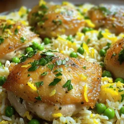 - 2 pounds boneless, skinless chicken thighs - 1 cup jasmine rice, rinsed - 1 medium onion, diced - 4 cloves garlic, minced For a delicious Instant Pot chicken and rice, you'll need chicken thighs. They stay juicy and tender. Rinsed jasmine rice gives the dish a lovely texture. Aromatics like onion and garlic add depth to the flavor. - 1 teaspoon dried thyme - 1 teaspoon dried oregano - ½ teaspoon smoked paprika Herbs and spices bring life to your meal. Dried thyme and oregano add a fresh taste. Smoked paprika gives a hint of warmth and richness. These simple additions make every bite tasty. - 2 cups chicken broth - Juice and zest of 1 lemon - 2 tablespoons olive oil Liquid ingredients are key for a great result. Chicken broth provides a savory base. Lemon juice and zest brighten the dish. Olive oil helps in sautéing and adds flavor. For the complete recipe, check the Full Recipe. Start by setting the Instant Pot to Sauté mode. Add two tablespoons of olive oil. Once the oil is hot, toss in one diced onion. Sauté the onion for about 3-4 minutes until it becomes soft and clear. Then, add four minced garlic cloves. Cook for one more minute until the garlic smells great. This step builds a strong flavor base for our dish. Next, season two pounds of boneless, skinless chicken thighs. Sprinkle salt, pepper, one teaspoon of dried thyme, one teaspoon of dried oregano, and half a teaspoon of smoked paprika. Mix it well. Add the seasoned chicken to the pot. Brown it for about 3 minutes on each side. This step is key for adding depth to the flavor. Now, stir in one cup of rinsed jasmine rice. Pour in two cups of chicken broth, the juice, and zest of one lemon. Make sure to scrape up any bits stuck to the bottom of the pot. This prevents burning and ensures a tasty meal. Close the lid and set the valve to Sealing. Select Pressure Cook on high for 8 minutes. It's crucial to follow this timing for best results. Once the cooking time is up, let the pressure release naturally for 10 minutes. This step helps keep the chicken tender. After 10 minutes, switch the valve to Venting to release any remaining steam. Always be careful when doing this. Open the lid and add one cup of frozen peas. Gently fold everything together. The heat from the dish will warm the peas quickly. Finally, serve the chicken and rice in bowls. Garnish with freshly chopped parsley for a nice touch. Enjoy this easy family meal! To make fluffy rice, rinse the jasmine rice well before cooking. Rinsing removes extra starch. This helps prevent clumping. The right liquid ratio is key too. For jasmine rice, use a 1:2 ratio of rice to liquid. If you want softer rice, add a little more broth. If the rice is too wet, reduce the liquid next time. To boost flavor, add herbs like basil or cilantro. Fresh herbs can brighten the dish. You can also try spices like cumin or curry powder. To make it spicy, add red pepper flakes or diced jalapeños. Start with a small amount and adjust to your taste. To keep your Instant Pot in good shape, clean it after every use. Wash the inner pot and lid with warm soapy water. Avoid using abrasive tools. If you face issues like the pot not sealing, check the rubber ring. Make sure it’s clean and properly placed. If your Instant Pot doesn't come to pressure, ensure the valve is set to Sealing. {{image_2}} You can swap chicken for other meats. Turkey thighs work well in this dish. They have a similar texture and flavor. If you prefer fish, try salmon. It cooks quickly and adds a nice twist. - Cooking times for various proteins: - Turkey thighs: Cook for 10 minutes on high pressure. - Salmon fillets: Cook for just 3 minutes on high pressure. To make this dish vegan, skip the chicken and use chickpeas. They add protein and fiber. You can also use tofu for a different texture. - Protein substitutes for vegetarian diets: - Chickpeas: Use 1 can, drained and rinsed. - Tofu: Use 14 ounces, cubed and pressed. You can change the flavors easily by adding different spices. Try curry powder for a warm taste. Smoked paprika adds a rich, smoky flavor. - Using different broths for variety: - Use vegetable broth for a vegan option. - Try coconut milk for a creamy texture and tropical taste. For more ideas, check out the Full Recipe for Instant Pot Lemon Herb Chicken & Rice . To store leftovers of your Instant Pot chicken and rice, let it cool first. Place it in an airtight container. This keeps your meal fresh. Glass or BPA-free plastic containers work best. Make sure to seal them tight to avoid air exposure. For freezing, portion the chicken and rice into smaller containers. Leave some space in the container for expansion. You can freeze it for up to three months. When ready to eat, thaw it in the fridge overnight. Reheat in the microwave or on the stove until hot. Stir it well to heat evenly. In the fridge, your chicken and rice can last about three to four days. If it smells off or looks discolored, do not eat it. Signs of spoilage include a slimy texture or sour smell. Always check before serving leftovers! Yes, you can use brown rice. However, you need to change the cooking time. Brown rice takes longer to cook than jasmine rice. Set the Instant Pot for 22 minutes on high pressure instead of 8 minutes. Also, add a bit more liquid. Use 2.5 cups of chicken broth instead of 2 cups. This ensures the rice cooks well and stays tender. If your Instant Pot fails to reach pressure, check a few things. First, make sure the lid is on tight and the valve is set to Sealing. If it still doesn’t work, look for food blocking the steam release. This can keep pressure from building. If the pot is too full, it might also cause issues. Make sure not to fill it over halfway with ingredients. To prep in advance, you can chop your onion and garlic the night before. Store them in the fridge in a sealed container. You can also season the chicken and keep it in the fridge. Just remember to add the rice and broth on the day you cook. This keeps everything fresh. You can also cook the dish and store leftovers for later. You learned how to make Instant Pot chicken and rice with simple steps. We covered essential ingredients, from chicken and jasmine rice to herbs and spices. I shared tips for perfect cooking, like sautéing aromatics and browning chicken. Variations let you swap proteins or go vegetarian, while proper storage keeps leftovers fresh. Embrace this dish for its flavor and ease. With practice, you can create a meal everyone will love.