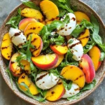 - 3 ripe peaches, sliced - 200g fresh mozzarella, torn into pieces - 1 cup arugula (or mixed greens) - ¼ cup fresh basil leaves, torn - ¼ cup balsamic glaze - 2 tablespoons olive oil - Salt and pepper to taste - 1 tablespoon honey (optional) The Juicy Peach and Mozzarella Salad is a delight for the senses. The sweet and juicy peaches mix beautifully with creamy mozzarella. You can find ripe peaches in summer at your local market. Look for peaches that feel slightly soft and have a sweet aroma. Fresh mozzarella should be soft and moist. It adds a wonderful texture to the salad. Arugula gives a peppery kick, balancing the sweetness of the peaches. Fresh basil brings a lovely aroma and flavor, making each bite special. You can drizzle balsamic glaze for a tangy touch. Olive oil adds richness and helps the flavors blend. Salt and pepper bring all the flavors together. If you like a hint of sweetness, honey is a great option. This salad is perfect for summer picnics or light dinners. It is fresh, colorful, and easy to make. You can enjoy it on its own or pair it with grilled meats. Check out the Full Recipe for all the details! - First, wash your peaches well under cool water. - Next, slice the peaches into wedges. - After slicing, set the peaches aside on a plate. - In a big bowl, combine the sliced peaches, torn mozzarella, and arugula. - Gently fold in the fresh basil leaves, being careful not to break the mozzarella. - In a small bowl, whisk together balsamic glaze, olive oil, salt, pepper, and honey. - Drizzle the dressing over the salad mix and toss gently to coat everything. These steps come together for a fresh and colorful dish. You can find the full recipe included in this guide. Enjoy your salad! For the best salad, select yellow or white peaches. These varieties are sweet and juicy. Look for peaches that feel slightly soft when you press them gently. A ripe peach will have a sweet scent. If they are hard, they need more time to ripen. You can place them in a paper bag to speed up the process. To boost the flavor, consider adding a pinch of salt and a dash of pepper. You can also sprinkle some crushed red pepper for a kick. For a complete meal, pair your salad with grilled chicken or shrimp. A nice crusty bread on the side will make it even better. Serve the salad in a large bowl for a family-style meal. For individual servings, use small plates. Arrange the peaches and mozzarella artfully. Drizzle extra balsamic glaze on top for a beautiful finish. Fresh basil leaves make a lovely garnish too. This adds color and makes it look fancy. For the full recipe, check out the Juicy Peach and Mozzarella Delight. {{image_2}} You can make the Juicy Peach and Mozzarella Salad even more exciting by adding a few extras. Consider including nuts like walnuts or pecans. They add a nice crunch and healthy fats. This will make the salad more filling and tasty. You might also want to mix in other fruits. Berries like strawberries or blueberries can give a burst of color. Citrus fruits like oranges or grapefruits can add a bright flavor. Feel free to experiment and find what you like best! The dressing is key to this salad’s flavor. While balsamic glaze is great, you can try different vinaigrettes. A simple lemon vinaigrette can brighten the dish. Just mix lemon juice, olive oil, salt, and pepper for a fresh twist. If you want a lighter option, substitute balsamic glaze with lemon juice. This change will offer a zesty kick that complements the peaches well. Don't be afraid to swap out some ingredients. Different cheese options can change the salad's flavor. Goat cheese is a wonderful choice. Its creaminess pairs well with the peaches. You can also experiment with greens. If you don’t have arugula, use mixed greens or spinach. Each green brings its own flavor, making the salad unique. Let your taste guide you as you create your perfect version of this salad. For the full recipe, check out the Juicy Peach and Mozzarella Delight. To keep your Juicy Peach and Mozzarella Salad fresh, store leftovers in an airtight container. This helps avoid spoilage and keeps the flavors intact. Refrigerate the salad right away. It’s best to eat it within 2 days for optimal taste and texture. You won’t need to reheat this salad, as it’s best served cold. If you have leftover dressing, you can warm it slightly for a different flavor. Just be careful not to heat the salad itself, as the peaches and mozzarella lose their nice texture. You can’t freeze the salad as a whole. Freezing will ruin the peaches and mozzarella. If you want to prep for future meals, freeze the fruits and cheese separately. Place each in a freezer-safe bag. This way, you can still enjoy the flavors later without losing quality. Yes, you can make this salad ahead of time. To keep it fresh, prepare the salad without dressing. Store the peach and mozzarella mixture in an airtight container in the fridge. Add the dressing just before serving. This way, the salad will stay crisp and tasty. You can prepare the dressing a day in advance too. Just whisk it together and keep it in the fridge. If you want to swap mozzarella, try burrata cheese for a creamier feel. Goat cheese adds a tangy touch and pairs well with peaches. Feta cheese gives a salty bite and works nicely too. You can also use ricotta for a softer texture. Each cheese brings its own flavor, so choose what you like best. To keep peaches from browning, use lemon juice. Squeeze a little lemon juice over the sliced peaches. This helps slow down the browning process. You can also store them in an airtight container. If you prepare them right before serving, that’s even better. Enjoy the fresh look and taste of your salad! You can find the full recipe for this salad [here](#). This salad combines ripe peaches, mozzarella, and arugula for a fresh taste. You learned how to prepare each ingredient, mix everything together, and dress the salad. I shared useful tips for choosing peaches and enhancing flavor. In conclusion, this easy salad is great for summer meals. You can customize it and add your favorite ingredients. Enjoy making this dish and impress your friends with its flavors. Try it today!