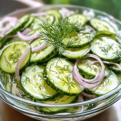 Creamy Marinated Cucumber Salad Refreshing Side Dish