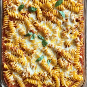 To make a tasty Parmesan Chicken Pasta Bake, you'll need: - 2 cups rotini or penne pasta - 2 cups cooked chicken, shredded - 1 cup marinara sauce - 1 cup ricotta cheese - 1 ½ cups mozzarella cheese, shredded - ¾ cup Parmesan cheese, grated - 1 teaspoon garlic powder - 1 teaspoon Italian seasoning - Salt and pepper to taste - Fresh basil for garnish (optional) These ingredients work together to create a creamy, cheesy dish that your family will love. The pasta serves as a great base, while the chicken adds protein and flavor. You can make this dish your own by adding: - Spinach or kale for extra veggies - Bell peppers or mushrooms for more flavor - Different cheeses like gouda or cheddar - A splash of heavy cream for creamier sauce Feel free to swap out or add any of these ingredients. They can enhance the taste and nutrition of your meal. Each serving of the Parmesan Chicken Pasta Bake has about: - Calories: 450 - Protein: 30g - Carbohydrates: 40g - Fat: 20g This dish packs a punch of nutrients while still being comforting and satisfying. Enjoy it as a hearty family meal that balances taste and health nicely. For the complete cooking details, check out the Full Recipe. To start, gather all your ingredients. You need: - 2 cups rotini or penne pasta - 2 cups cooked chicken, shredded - 1 cup marinara sauce - 1 cup ricotta cheese - 1 ½ cups mozzarella cheese, shredded - ¾ cup Parmesan cheese, grated - 1 teaspoon garlic powder - 1 teaspoon Italian seasoning - Salt and pepper to taste - Fresh basil for garnish (optional) First, preheat your oven to 375°F (190°C). This step helps cook your dish evenly. Next, boil water in a pot. Add the pasta and cook it until it is al dente. This usually takes around 8-10 minutes. Drain the pasta and set it aside. In a large bowl, combine the shredded chicken, marinara sauce, ricotta cheese, garlic powder, Italian seasoning, and half of the mozzarella cheese. Mix everything well. This mix gives a rich flavor to your dish. Then, add the cooked pasta. Stir until the pasta is coated in that tasty mixture. Don’t forget to season with salt and pepper to taste. Next, transfer the pasta mix into a greased 9x13 inch baking dish. Make sure it spreads evenly. Finally, sprinkle the remaining mozzarella and Parmesan cheese on top. This will create a lovely, cheesy crust. Now, it’s time to bake. Place the dish in the oven and bake for 25-30 minutes. Keep an eye on it. You want the cheese to become bubbly and golden brown. To check if it’s done, look for that golden color on the cheese. If it looks perfect, take it out. After baking, let it sit for 5 minutes before serving. This helps everything set up nicely. When serving, try to plate it in a way that shows off the melted cheese. A sprinkle of fresh basil can add a nice touch and color. You can pair this dish with a crisp green salad or some garlic bread. These sides balance the meal and add freshness. Enjoy your tasty family dinner! To make this dish shine, avoid some common mistakes. First, do not overcook the pasta. Cook it just until al dente. This keeps it firm during baking. Second, be careful with the spices. Too much garlic or Italian seasoning can overpower the dish. Taste as you mix! You can customize flavors easily. Want it spicy? Add crushed red pepper flakes to the sauce. For a fresh twist, mix in some lemon zest. You can also swap marinara sauce for a creamy alfredo. This gives a new flavor profile. Preparing ingredients ahead saves time. Cook and shred the chicken a day before. You can also cook the pasta and store it in the fridge. Just toss it with a bit of oil to prevent sticking. For freezing, assemble the dish in a freezer-safe container. Cover it tightly before freezing. You can bake it directly from frozen. Just increase the baking time to about 40-45 minutes. You can switch up proteins easily. Use turkey or beef instead of chicken. For a lighter option, try shrimp. If you prefer cheese, use feta or goat cheese instead of ricotta. For vegetarian options, add more veggies like spinach or bell peppers. You can use lentils for protein. This way, you keep all the flavors without meat. {{image_2}} To keep leftovers fresh, let the dish cool first. Place it in an airtight container. Glass or plastic containers work great. If you have a lot, use smaller containers. This helps with portion control and quick access. To reheat without losing texture, use an oven. Preheat it to 350°F (175°C). Place the pasta bake in a safe dish and cover it with foil. Bake for about 20 minutes. This keeps the cheese nice and melty. You can also use a microwave, but the oven is best for crispiness. In the fridge, this dish lasts about 3 to 4 days. If you freeze it, it can last up to 3 months. Just make sure to wrap it well to avoid freezer burn. When you're ready, thaw it in the fridge overnight before reheating. What can I substitute for chicken in Parmesan Chicken Pasta Bake? You can use turkey, tofu, or chickpeas. These options provide great flavor. They also add protein to your dish. How do I make this recipe gluten-free? Use gluten-free pasta in the recipe. Many types are available in stores. Also, ensure your sauces and cheeses are gluten-free. Can I prepare this dish ahead of time? Yes! You can mix the ingredients and store them in the fridge. Bake it when you're ready to eat. Can I use different types of pasta for this recipe? Absolutely! You can try farfalle, fusilli, or even whole wheat pasta. Just cook it al dente for the best texture. How do I know when the dish is done baking? Look for bubbly cheese and a golden top. A knife should slide in easily. This means your dish is ready. What is the best way to shred chicken? Using two forks works well. You can also use a stand mixer on low speed. This saves time and gives you perfect shreds. How to prevent the cheese from burning while baking? Cover the dish with foil for the first 15 minutes. This keeps the cheese from burning. Remove the foil later for a golden finish. This dish takes about 15 minutes to prep and 30 minutes to bake. You can serve six people with this tasty meal. It is perfect for family dinners or a cozy night in. To get the full details, you can check out the Full Recipe. I encourage you to try making Parmesan Chicken Pasta Bake. It is simple and fun to cook! You will love how cheesy and satisfying it tastes. Enjoy your cooking adventure! In this blog, we covered the tasty Parmesan Chicken Pasta Bake. We discussed essential and optional ingredients, along with their measurements. I shared nutritional info and detailed step-by-step instructions for preparation and cooking. You learned useful tips for perfecting the dish and meal prep suggestions to make it easier. Finally, I provided storage and reheating details. Now, it's time to make this flavorful meal for yourself. Enjoy cooking and sharing this dish with your loved ones!