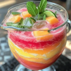 - 4 cups of ripe watermelon, cubed and seeded - 2 cups of cantaloupe, cubed - 1 cup fresh mint leaves, loosely packed Watermelon and cantaloupe are the stars of this drink. They bring sweetness and juiciness. Watermelon is refreshing, especially in summer. Cantaloupe adds a nice touch of flavor. Fresh mint leaves give the drink a cool, bright taste. They make every sip feel special. - 2-4 tablespoons agave syrup or honey (to taste) Sweeteners help balance the flavors. Agave syrup is great because it dissolves easily. Honey also adds a rich depth. You can adjust the amount based on your taste. Start with less, then add more if needed. - 3 tablespoons lime juice (about 1-2 limes) - A pinch of salt - 4 cups cold water Lime juice adds a zesty kick. It brightens up the taste of the fruits. A pinch of salt enhances all the flavors. Cold water helps blend it all together. This combination makes the drink light and refreshing. For the full recipe, check out the details above. - Step 1: Blend fruits and mint Start by cutting your watermelon and cantaloupe into cubes. Place them in a blender. Add the fresh mint leaves and lime juice. Also, add a pinch of salt. Blend these ingredients for 1-2 minutes until smooth. You want a vibrant and fragrant mix! - Step 2: Strain the mixture (optional) If you like a smoother drink, pour the blended mixture through a fine mesh sieve. This step removes pulp and makes the drink lighter. If you prefer a thicker texture, skip this step. Your choice! - Step 3: Add cold water Pour 4 cups of cold water into the pitcher with your blended mixture. Stir well to combine. This step makes your agua fresca refreshing and light. - Step 4: Sweeten to taste Now, it's time to add sweetness! Use agave syrup or honey, starting with 2 tablespoons. Mix well and taste. Adjust the sweetness as you prefer. You can always add more! - Step 5: Chill before serving For the best taste, chill your agua fresca in the fridge for at least 1 hour. This makes it super refreshing on a hot day. If you're short on time, serve it over ice. - Step 6: Garnish with mint and lime Pour the chilled agua fresca into glasses. Garnish each one with extra mint leaves and a slice of lime. This adds a lovely touch and makes your drink look beautiful. Enjoy your Minted Melon Agua Fresca! Choosing the right melons is key. Look for ripe, sweet watermelon and cantaloupe. A ripe watermelon feels heavy and has a uniform shape. The skin should be dull, not shiny. For cantaloupe, a sweet aroma and a slight give when pressed show ripeness. Adjusting sweetness levels helps create the perfect balance. Start with a small amount of agave syrup or honey. Blend, taste, and add more if needed. Some melons are sweeter than others, so taste as you go. Adding other herbs can elevate your agua fresca. Try basil or lemon balm for a twist. These herbs pair well with mint and add a new layer of flavor. Chop them finely and blend them in. Experimenting with citrus can brighten the drink. Lime juice adds a tartness that complements the sweetness of the melons. You can also try orange or lemon juice for different flavors. Over-blending can make your agua fresca too watery. Blend just until combined for the best texture. A smooth blend is great, but you want some body. Skipping the chilling step can affect taste. Chilling allows flavors to meld and improves the drink's refreshment. Aim to chill for at least one hour before serving. This step is crucial for the best experience. For the full recipe, check the details above! {{image_2}} You can switch up the fruits in your agua fresca. Try using other melons. Honeydew melon adds a sweet touch. You can also mix in cantaloupe with watermelon. This blend gives a unique flavor. Berries bring a fun twist, too. Strawberries or blueberries can work well. Just blend them with the other fruits. This will give you a berry-infused drink. The color also looks great in your glass. Herbs can add a fresh taste to your agua fresca. Basil is one great choice. It pairs nicely with melon and mint. Just add a few leaves to your blender. You will love the herby aroma. You can try different mint varieties, too. Peppermint or chocolate mint can spice things up. Each type of mint has its own flavor. This lets you create your own signature drink. Sweeteners can change your drink’s taste. Flavored syrups, like vanilla or coconut, can add fun notes. Just mix them in after blending the fruit. Adjust the amount to fit your taste. If you prefer natural options, try using agave nectar or honey. These sweeteners can add depth. They also work well with the fruity flavors. You can even skip sweeteners altogether if you like. Just let the fruit shine through. For the complete recipe, check out the Full Recipe section. After making your agua fresca, store any leftovers in the fridge. Use a tight lid on your container to keep it fresh. A glass pitcher or jar works best for this. It helps keep flavors strong and prevents spills. Minted melon agua fresca lasts about 3 days in the fridge. After that, it may lose its taste and freshness. Always check for any changes in smell or color before drinking. You can freeze agua fresca for later use. Pour it into ice cube trays or freezer-safe bags. When you're ready to enjoy it again, just thaw it in the fridge overnight. This keeps the flavors bright and refreshing! To make Minted Melon Agua Fresca, gather your ingredients. You need ripe watermelon, cantaloupe, fresh mint, lime juice, cold water, and sweetener. Start by blending the watermelon, cantaloupe, mint, lime juice, and a pinch of salt. Blend until smooth. You can choose to strain it for a smoother drink, or leave it as is for more texture. Next, stir in the cold water and sweeten to taste. Chill it for at least an hour before serving. For a fun touch, garnish with mint leaves and a lime slice. You can find the full recipe above. Yes, you can use frozen fruit! Frozen watermelon and cantaloupe make a nice alternative. They can add a frosty texture to your drink. Just remember to let the fruit thaw slightly. This will make blending easier. If you use frozen fruit, you might want to skip the ice when serving. This keeps your drink from becoming too watery. Yes, this drink is quite healthy! Watermelon is hydrating and low in calories. It contains vitamins A and C, which are great for your skin. Mint adds a refreshing flavor and helps with digestion. It also has antioxidants. Together, they create a drink that feels good and tastes great. Enjoying this agua fresca is a tasty way to stay hydrated during hot days. Absolutely! You can make Minted Melon Agua Fresca without sugar. Simply skip the agave syrup or honey. The natural sweetness from the watermelon and cantaloupe is often enough. If you want a little more sweetness, you can add a splash of lime juice. This adds flavor without extra sugar. You can also try stevia or monk fruit as natural sweeteners. This blog post covered how to make a refreshing Minted Melon Agua Fresca. We discussed the main ingredients, including watermelon and cantaloupe. I shared easy, step-by-step instructions for blending and chilling your drink. I also listed tips to perfect your agua fresca, variations to try, and storage tips for leftovers. In the end, this drink is simple, tasty, and healthy. You can switch ingredients and adjust sweetness to fit your taste. Experiment with flavors and enjoy your creation!