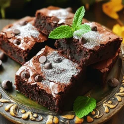 To make delicious zucchini brownies, you'll need: - 1 cup grated zucchini (about 1 medium zucchini) - 1/2 cup coconut oil, melted (or unsalted butter) - 1 cup brown sugar (packed) - 1/2 cup granulated sugar - 2 large eggs - 1 teaspoon vanilla extract - 1 cup all-purpose flour - 1/2 cup unsweetened cocoa powder - 1/2 teaspoon baking soda - 1/4 teaspoon baking powder - 1/4 teaspoon salt These main ingredients create a rich, moist brownie. Grated zucchini adds moisture without changing the taste. It’s a sneaky way to add veggies to dessert! You can make your zucchini brownies even better with these optional add-ins: - 1/2 cup chocolate chips - 1/4 cup chopped walnuts Adding chocolate chips makes the brownies extra rich. Walnuts give a nice crunch. You can also top the brownies with powdered sugar or serve with ice cream for a treat. If you need alternatives, here are some good swaps: - Use applesauce instead of coconut oil for a lower-fat option. - Replace granulated sugar with a sugar substitute for less sweetness. - Gluten-free flour works well if you're avoiding gluten. These substitutions let you enjoy brownies while fitting your diet. The zucchini keeps the texture lovely, no matter the changes. If you want the full recipe, check it out [here](#). 1. Start by preheating your oven to 350°F (175°C). Grease an 8x8 inch baking pan. You can also line it with parchment paper. This helps with easy removal later. 2. In a large bowl, mix 1 cup of melted coconut oil and both sugars until they are smooth. You want a creamy texture. 3. Next, add 2 large eggs and 1 teaspoon of vanilla extract. Whisk these together until they blend well. 4. Now, take 1 cup of grated zucchini and fold it gently into your mixture. Make sure the zucchini spreads evenly throughout. 5. In another bowl, sift together 1 cup of all-purpose flour, 1/2 cup cocoa powder, 1/2 teaspoon baking soda, 1/4 teaspoon baking powder, and 1/4 teaspoon salt. 6. Gradually mix the dry ingredients into the wet ingredients. Stir until just combined to keep your brownies soft. 7. If you like, fold in 1/2 cup of chocolate chips and 1/4 cup of chopped walnuts for a tasty crunch. 8. Pour your brownie batter into the prepared pan. Smooth the top with a spatula so it cooks evenly. 9. Bake your brownies in the oven for 25-30 minutes. Check if they are done by inserting a toothpick. It should come out with a few moist crumbs. 10. Let the brownies cool in the pan for about 10 minutes. If you used parchment paper, lift them out carefully. 11. Transfer the brownies to a wire rack to cool completely. Once cool, cut them into squares. 12. For a special touch, serve the brownies on a nice plate. Dust the top with powdered sugar. Add fresh mint leaves for color. 13. Pair these brownies with a scoop of vanilla ice cream for a sweet treat. Enjoy your delicious zucchini brownies! For the full recipe, refer back to the ingredients and instructions. To make the best zucchini brownies, start by using fresh zucchini. Grate it finely. This helps it blend well into the batter. Squeeze out some moisture from the zucchini before adding it. This keeps the brownies from being too wet. Use a good quality cocoa powder for rich flavor. Mixing the wet and dry ingredients separately first makes a smooth batter. Don’t overmix; just stir until combined. This keeps your brownies tender. One common mistake is not measuring zucchini correctly. Too much zucchini can make the brownies soggy. Another mistake is baking at the wrong temperature. Always preheat your oven to 350°F (175°C) for even baking. Be careful not to open the oven door too soon. This can cause the brownies to sink in the middle. Lastly, don’t skip cooling time. Letting them cool helps set their texture. You can boost the flavor of your brownies with spices. A pinch of cinnamon adds warmth. For a kick, try a dash of cayenne pepper. Adding vanilla extract enhances sweetness without extra sugar. If you love nuts, sprinkle in some walnuts or pecans. They add crunch and flavor. Chocolate chips are also a great addition for extra richness. Try experimenting with different flavors to find your favorite mix. For the complete recipe, please refer to the Full Recipe section. {{image_2}} To make vegan zucchini brownies, swap the eggs with flax eggs. Mix 1 tablespoon of flaxseed meal with 2.5 tablespoons of water. Let it sit for 5 minutes to thicken. Use plant-based milk instead of regular milk. You can also replace coconut oil with a vegan butter. This keeps the brownies moist and rich. To make gluten-free brownies, use almond flour or gluten-free all-purpose flour. Both options work well. Check the flour package for a gluten-free label. You might need to adjust the liquid. Keep an eye on the batter's texture. It should still be thick but moist. For a healthier version, try reducing the sugar by half. You can also replace white sugar with maple syrup or honey. These options add flavor and a bit of moisture. Use applesauce instead of oil for a low-fat treat. This keeps the brownies soft and tender. Adding nuts or seeds can boost nutrition. They add a nice crunch and extra protein. For more details, you can refer to the Full Recipe. Store your zucchini brownies in an airtight container. This keeps them moist and fresh. Place a piece of parchment paper between layers to avoid sticking. Keep them at room temperature for up to three days. If you want them to last longer, refrigerate them. They can stay fresh in the fridge for up to a week. Freezing is a great way to save your brownies. First, let them cool completely. Then, cut them into squares. Wrap each square in plastic wrap. Place them in a freezer-safe bag or container. Label it with the date. You can freeze them for up to three months. To eat, just thaw them in the fridge overnight. To enjoy your brownies warm, reheat them in the oven. Preheat the oven to 350°F (175°C). Place the brownies on a baking sheet and cover with foil. Heat them for about 10 minutes. This warms them up without drying them out. You can also microwave a square for about 15-20 seconds. This makes them soft and gooey, just like fresh from the oven. Yes, you can use frozen zucchini. Thaw it and squeeze out extra water. This helps keep the brownies from getting too wet. Frozen zucchini works well since it still has good flavor. Check the brownies at 25 minutes. Insert a toothpick in the center. If it comes out with a few moist crumbs, they are done. If it has wet batter, bake a few more minutes. Remember, overbaking makes them dry. Zucchini adds moisture without many calories. It also packs fiber, vitamins, and minerals. This makes your brownies a bit healthier. Plus, you can sneak in vegetables without changing the taste much. Yes, you can use whole wheat flour or almond flour. These options add a different texture and flavor. Just keep in mind that this may change the taste slightly. Store them in an airtight container at room temperature. They stay fresh for about three days. For longer storage, place them in the fridge or freezer. Yes, you can. Use flax eggs or applesauce as a substitute. They help bind the ingredients together and keep the brownies moist. Absolutely! You can increase the cocoa powder or add more chocolate chips. This makes the brownies richer and more chocolatey. These brownies pair well with ice cream or whipped cream. You can also serve them with fresh fruit like strawberries or raspberries. This adds a nice contrast to the rich brownies. For the complete recipe, check out the Full Recipe section. In this post, we covered how to make delicious zucchini brownies. We explored key ingredients, baking steps, and tips for success. I shared variations like vegan and gluten-free options. Storing and reheating tips ensure your brownies stay fresh. Remember, using zucchini adds moisture and nutrition. Experiment with spices and toppings for more flavor. You now have all the tools to make perfect zucchini brownies. Enjoy the baking process and delight in the results!
