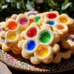 - 2 ¾ cups all-purpose flour - ½ teaspoon baking powder - ¼ teaspoon salt - 1 cup unsalted butter, softened - 1 cup granulated sugar - 1 large egg - 1 teaspoon vanilla extract - 1 cup crushed hard candy (various colors) - Colored sugar (for decoration, optional) To make easy stained glass cookies, start with simple ingredients. Each one plays a key role in the taste and look of the cookies. The all-purpose flour gives the cookies structure. Baking powder helps them rise, while salt enhances flavor. Butter adds richness, and sugar sweetens the dough. You need a large egg for binding. Vanilla extract brings a warm flavor that everyone loves. The crushed hard candy is the star for the stained glass effect. It melts to create that beautiful look. You can add colored sugar for extra sparkle if you like. You can find these ingredients in most local stores. Make sure to get the hard candy in different colors for a fun presentation. Using high-quality ingredients helps to create the best cookies. For the full recipe, check the [Full Recipe]. 1. Start by whisking together the dry ingredients. In a medium bowl, mix 2 ¾ cups all-purpose flour, ½ teaspoon baking powder, and ¼ teaspoon salt. This mix gives your cookies structure. 2. Next, cream the butter and sugar. In a large bowl, beat 1 cup of softened unsalted butter and 1 cup of granulated sugar. Use an electric mixer for about 2-3 minutes until it becomes light and fluffy. 3. Now, combine the wet and dry ingredients. Add 1 large egg and 1 teaspoon of vanilla extract to the butter mix. Mix until everything blends well. Gradually add the flour mixture, mixing until just combined. The dough may feel crumbly, and that's okay! 1. Chill the dough to make it easier to work with. Divide the dough into two parts and shape each into a disc. Wrap them in plastic wrap and refrigerate for at least 1 hour. This step helps the flavors develop. 2. Roll and cut out cookie shapes. Preheat your oven to 350°F (175°C) and line a baking sheet with parchment paper. On a floured surface, roll out one disc to about ¼-inch thickness. Use cookie cutters to cut out shapes. Make sure to press a small cutter in the center to create an opening for the stained glass effect. 3. Fill the cut-outs with crushed candy. Remove the center cut-out and fill it with 1 cup of crushed hard candy. Repeat this for all cookies. 1. Set the oven temperature. Make sure your oven is preheated to 350°F (175°C) before baking. 2. Bake the cookies. Place the cookies in the oven and bake for 8-10 minutes. Look for lightly golden edges and melted candy in the centers. 3. Cool the cookies after baking. Once out of the oven, let the cookies cool on the baking sheet for a few minutes. Then, transfer them to a wire rack to cool completely. This step keeps them from getting soggy. Enjoy making these colorful treats! You can find the full recipe [here]. To make stained glass cookies shine, choose the right hard candies. I like using clear candies like Jolly Ranchers or Life Savers. They melt beautifully and give a bright color. Avoid candies with too much color or flour coating. These can create a cloudy look. When filling the cut-outs, crush the candies into small pieces. This helps them melt evenly. Use a rolling pin or a heavy jar to crush them. Fill the center cut-out carefully, but don’t overfill. Leave a little space for the candy to expand. To keep your cookies soft, avoid overworking the dough. Mix just until the ingredients combine. If the dough feels crumbly, that’s okay! It will come together when you chill it. For a soft cookie center, keep an eye on baking time. Bake until the edges turn light golden, about 8-10 minutes. The center may look soft, but it will firm up as the cookies cool. Using colored sugar can add fun to your cookies. Sprinkle it on while they’re warm for a sparkly look. Choose colors that match your theme or occasion for added flair. To present your cookies as gifts, arrange them on a nice plate. You might wrap them in clear bags and tie with colorful ribbons. This not only looks great but also keeps them fresh! For the full recipe, check the link above. {{image_2}} You can change the flavor of your stained glass cookies easily. Adding extracts really makes a difference. Try using almond or lemon extract. Just one teaspoon will add great taste. You can also mix in spices like cinnamon or nutmeg. A dash of these spices will give your cookies a warm, cozy feel. While crushed hard candy shines in these cookies, you can use other fillings too. Chocolate chips add a rich twist. Mini marshmallows can bring a fun, chewy texture. You can even try different types of candies. Think about gummy bears or sour candies. Each one will give a unique look and taste. Cookie shapes can set the mood for any occasion. For holidays, use seasonal shapes like stars or hearts. For birthdays, try making custom cookie shapes like balloons or gifts. You can use any cookie cutter that fits your theme. The right shape can make your cookies even more special. For the full recipe, check out the [Full Recipe]. To keep your stained glass cookies fresh, use an airtight container. This will help keep moisture out and flavors in. Layer the cookies with parchment paper to avoid sticking. Store them at room temperature away from direct sunlight. This will help maintain their texture and color. You can freeze stained glass cookies for later. First, let them cool completely. Then, wrap each cookie in plastic wrap. Place the wrapped cookies in a freezer-safe bag. Squeeze out as much air as you can before sealing. To thaw, take the cookies out and let them sit at room temperature for about 30 minutes. This way, they will taste fresh and yummy. These cookies stay fresh for about one week at room temperature. After that, they may start to lose their charm. Watch for signs like a stale smell or a hard texture. If they feel soft or chewy, they are still good. Use your senses to decide if they are tasty or not. You can use margarine or coconut oil as a butter substitute in stained glass cookies. Both options will change the flavor slightly. Margarine gives a similar taste to butter. Coconut oil adds a hint of coconut flavor, which can be nice. If you use coconut oil, make sure it’s solid when you mix it. This helps your cookies hold their shape. Yes, you can prepare stained glass cookies ahead of time. Make the dough and chill it in the fridge for up to three days. When you’re ready, roll it out and cut your shapes. You can also bake the cookies and store them in an airtight container. They stay fresh for about a week. For longer storage, freeze the baked cookies. Just make sure to wrap them well to keep them from getting dry. For stained glass cookies, clear or light-colored hard candies work best. Brands like Jolly Rancher, Life Savers, and Werther's Originals are great choices. Their bright colors melt nicely and look beautiful. Crush the candies into small pieces. This helps them fill the center cut-outs well. Avoid using chocolate candies, as they do not melt clear. In this post, we explored how to make stained glass cookies. We discussed the ingredients needed, step-by-step instructions, and tips for great results. I shared variations to keep things fun and storage tips to keep cookies fresh. Remember, creativity makes cooking enjoyable. Don’t hesitate to try new flavors or shapes. You can create unique gifts for friends and family. Happy baking! Enjoy your delicious cookies!
