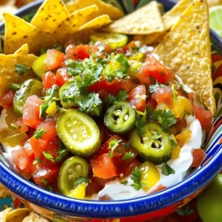 - 1 cup dill pickles, finely chopped - 1 cup ripe tomatoes, diced - ½ cup red onion, finely chopped - 1 jalapeño, seeds removed and minced - ¼ cup fresh cilantro, chopped - 2 tablespoons lime juice - 1 teaspoon garlic powder - 1 teaspoon ground cumin - Salt and pepper to taste - 1 cup cream cheese, softened - ½ cup sour cream To make a great Pickle de Gallo Pico Dip, you need fresh ingredients. I always choose ripe tomatoes for their juicy flavor. The dill pickles bring that perfect crunch. Red onion adds a mild bite, while jalapeño gives it a nice kick. Fresh cilantro brightens the taste. Lime juice balances the dip with a tangy touch. Garlic powder and ground cumin deepen the flavor. Cream cheese provides a rich and smooth base. Sour cream adds a creamy texture that makes every bite delightful. When you gather your items, make sure they are fresh. This makes a big difference in taste. For the best experience, use high-quality cream cheese. You can find the full recipe in the main article. Enjoy crafting this dip! - Step 1: Chopping and dicing Start by gathering all your fresh vegetables. Chop 1 cup of dill pickles into small pieces. Dice 1 cup of ripe tomatoes. Finely chop ½ cup of red onion. Remove seeds and mince 1 jalapeño. Finally, chop ¼ cup of fresh cilantro. - Step 2: Mixing ingredients in a bowl In a large mixing bowl, combine all the chopped vegetables. Stir gently to mix them well. This blend gives your dip a fresh taste. - Step 3: Creaming cheese mixture In another bowl, take 1 cup of softened cream cheese. Add ½ cup of sour cream. Use a fork or mixer to blend until it’s smooth and creamy. This base will make your dip rich. - Step 4: Incorporating spices and seasonings Add 2 tablespoons of lime juice, 1 teaspoon of garlic powder, and 1 teaspoon of ground cumin to the cream cheese mix. Season with salt and pepper. Stir everything well until it is fully combined. - Step 5: Merging both mixtures Gently fold the vegetable mix into the creamy base. Make sure everything is well mixed. This step is key for great flavor. - Step 6: Adjusting taste Taste the dip and adjust the seasoning. You might want more salt, pepper, or lime juice. Keep mixing until it’s just right. Now, your Pickle de Gallo Pico Dip is ready to enjoy! For the full recipe, check the ingredients list above. To get the best taste from your Pickle de Gallo Pico Dip, let it chill in the fridge for at least 30 minutes. This time allows the flavors to mix well. If you like it spicy, add more jalapeño. If you prefer less heat, use less jalapeño or leave it out. Serve the dip in a colorful bowl to catch the eye. You can use a bright ceramic bowl or a fun dish from your collection. Garnish it with fresh cilantro on top. This adds a nice green color and fresh flavor. Using fresh produce makes a big difference. Choose the ripest tomatoes and crisp dill pickles. Fresh herbs give your dip a bright taste. For the cream cheese, pick a well-known brand. A good cream cheese makes the dip creamy and rich. {{image_2}} You can make your Pickle de Gallo Pico Dip even better. Try adding avocado for creaminess. This gives the dip a rich texture. Just mash the avocado and mix it in. It blends well with the other flavors. You might also want to include different spices like smoked paprika. This spice adds a warm, smoky taste. Start with a small amount and taste as you go. You might discover a new favorite! If you want a lighter dip, substitute Greek yogurt for sour cream. Greek yogurt is tangy and creamy. It will keep the dip delicious while cutting calories. Another option is to use plant-based cream cheese. This is great for a vegan dip. It still gives that creamy feel without dairy. Look for a brand that you enjoy for the best flavor. Mix in different types of pickles for fun variations. Try sweet pickles for a hint of sweetness. Or use spicy pickles for an extra kick. Each type brings a new twist to your dip. Using heirloom tomatoes can change the flavor too. They are sweeter and have more color. This adds a beautiful look and taste to the dip. You’ll impress your friends with these unique flavors! For the complete recipe, check out the Full Recipe that includes all the steps to create this delightful dip. To keep your Pickle de Gallo Pico Dip fresh, store it in an airtight container. This method prevents air from spoiling the dip. I often use glass or BPA-free plastic containers. They seal well and help maintain the flavors. Before sealing, let the dip cool if it’s warm. This helps avoid condensation that can lead to sogginess. You can keep your Pickle de Gallo Pico Dip in the fridge for about three to five days. Always check for signs of spoilage before eating. If you see mold, a strange smell, or a change in color, it’s time to toss it out. It’s better to be safe than sorry! Yes, you can freeze Pickle de Gallo Pico Dip, but keep in mind that the texture may change. If you want to freeze it, use a freezer-safe container. Make sure to leave some room for expansion. When you’re ready to enjoy it, transfer it to the fridge to thaw overnight. Do not refreeze once it’s thawed. After thawing, give it a good stir before serving to reintroduce the flavors. You can enjoy Pickle de Gallo Pico Dip with many tasty options. Here are some great ideas: - Tortilla chips: Crunchy and salty, they pair perfectly with this dip. - Veggie sticks: Carrots, cucumbers, and bell peppers add a fresh crunch. - Crackers: Choose your favorite kind to dip and scoop. - Pita bread: Soft and chewy, it works well for scooping. - Toasted baguette slices: A little more fancy but oh so good! Feel free to mix and match these options for a fun snack board. Yes, you can prepare Pickle de Gallo Pico Dip in advance! Here are some tips to help: - Make it a day early: It will taste even better after the flavors blend. - Store it in an airtight container in the fridge. This keeps it fresh. - Stir it again before serving: This helps bring back the creamy texture. - Keep toppings separate: If you plan to add any toppings, do this just before serving. With these tips, you’ll have a ready-to-enjoy dip! Absolutely! You can easily make Pickle de Gallo Pico Dip vegan. Here are some simple swaps: - Cream cheese: Use plant-based cream cheese instead. - Sour cream: Choose a dairy-free sour cream option. - Adjust spices: Ensure your spices do not contain any animal products. These changes will keep the dip creamy and delicious! Pickle de Gallo Pico Dip is a fun and tasty treat. It combines fresh veggies, cream cheese, and spices for great flavor. Remember to chill for the best taste and adjust spices to fit your taste buds. You can make it unique with different ingredients like avocado or smoked paprika. Store leftovers in an airtight container, and keep an eye on freshness. This dip is easy to prepare and can be made ahead. Enjoy sharing it with friends at your next gathering!