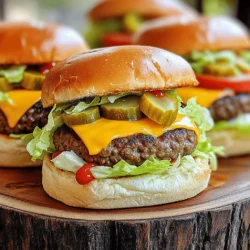 - 1 lb ground beef - 12 slider buns - 6 slices cheddar cheese, halved - Worcestershire sauce, garlic powder, onion powder, salt, and pepper - Shredded lettuce, sliced tomato, dill pickles, ketchup, and mustard - Grill or skillet - Mixing bowl - Spatula - Platter The key to amazing Cheeseburger Game Day Sliders lies in the ingredients. I use 1 pound of ground beef for a juicy base. This beef creates 12 sliders, perfect for sharing. Each slider gets a half slice of cheddar cheese, which melts beautifully on top. For the seasoning, I mix Worcestershire sauce, garlic powder, onion powder, salt, and pepper into the beef. This blend adds deep flavor that makes each bite a delight. Toppings take these sliders to the next level. I love the crunch of shredded lettuce, juicy slices of tomato, and the tang of dill pickles. Don’t forget the ketchup and mustard; they add a classic touch. You will need a grill or skillet to cook the patties. A mixing bowl helps blend the ingredients. Use a spatula to flip the patties and a platter for serving. To make the full experience even better, check out the Full Recipe for more details. To start, take 1 pound of ground beef. In a large bowl, mix the beef with 1 tablespoon of Worcestershire sauce. Add in 1 teaspoon of garlic powder and 1 teaspoon of onion powder. Season with salt and pepper to taste. Make sure to mix well until all the ingredients blend nicely. This mixture brings rich flavors to your sliders. Next, divide the beef mixture into 12 equal portions. Shape each portion into small patties. They should be slightly larger than the slider buns. Heat a grill or skillet over medium-high heat. Once hot, place the patties on the grill. Cook for about 3 minutes on one side, then flip them. Place half a slice of cheddar cheese on each patty. Cook for an additional 2-3 minutes until the cheese melts and the patties are done. While the patties cook, split the slider buns. Lightly toast them on the grill or in a skillet until golden brown. To assemble, spread ketchup and mustard on the bottom half of each bun. Place the cooked patty with melted cheese on top. Add a layer of shredded lettuce, a slice of tomato, and a few dill pickle slices. Finally, place the top half of the bun on each slider. Arrange your sliders on a platter and enjoy! For the full recipe, check out the complete instructions above. To make game day easier, you can prepare the patties ahead of time. Just shape the beef mixture into patties and store them in the fridge. Use parchment paper between each patty to avoid sticking. You can make the patties up to a day in advance. When game day arrives, you’ll have less to do. To store, place the patties in an airtight container. If you need to reheat, do it gently. You can use a skillet or grill to warm them. Keep the heat low to avoid drying them out. This way, they stay juicy and tasty. Checking doneness is key for juicy sliders. Use a meat thermometer to ensure they reach 160°F. If you want to prevent dryness, do not overcook them. Flip the patties only once. Cook them for about three minutes on each side. This method helps keep them moist. Another trick is to let the patties rest for a few minutes after cooking. This helps the juices redistribute. You’ll have a tender and flavorful slider every time. Presentation makes a big difference. Arrange the sliders on a large platter for a fun display. You can also add colorful garnishes, like extra lettuce or tomatoes, around the sliders. This adds visual interest. Adjust the serving size if you have a big crowd. You can easily double the recipe. This way, everyone gets a taste. Plus, leftovers are always a win. You can enjoy them later or serve them to unexpected guests. For the full recipe, refer to the beginning of the article. {{image_2}} You can boost flavor with different cheeses. Try pepper jack for a kick. Blue cheese adds a strong taste. You can also layer on toppings like crispy bacon or creamy avocado. Each choice brings a unique twist to your sliders. If you want something lighter, use turkey or chicken. Both have great taste and cook well. For a plant-based option, try black bean or lentil patties. These options still taste great and keep everyone happy. Switch up your buns for a fun change. Whole wheat buns add a nutty flavor. Gluten-free buns are perfect for those with allergies. You can even use lettuce wraps for a low-carb choice. Each bun type can change the whole slider experience. To keep leftover sliders fresh, store them in the fridge. Place them in an airtight container. Make sure to separate the sliders with parchment paper. This helps prevent sogginess. Enjoy them within three days for the best taste. For longer storage, you can freeze the sliders. Wrap each slider in plastic wrap, then place them in a freezer bag. This way, they stay fresh for up to three months. When you’re ready to eat, thaw them in the fridge overnight. Reheat in an oven at 350°F for about 10-15 minutes. This keeps them warm and tasty. Prepared sliders can be kept safely in the fridge for three days. If frozen, they last for about three months. Always check for any signs of spoilage before eating. Keep an eye on the smell and appearance. Enjoy the flavors of your cheeseburger game day sliders with confidence. If you want the full recipe, check it out! To keep your sliders juicy, start with good beef. Use ground beef with about 20% fat. This fat helps keep the meat moist. Add Worcestershire sauce to the beef mix. This sauce adds flavor and moisture. Don't overcook the patties; cook them just until they are done. Use a meat thermometer. Aim for an internal temp of 160°F. Let the patties rest for a few minutes after cooking. This helps keep the juices inside. Yes, you can make these sliders ahead of time. Prepare the patties and store them in the fridge. Keep them in an airtight container. You can also freeze them for later. When you're ready, just thaw and cook. If you want, you can toast the buns in advance too. Store them in a zip-top bag. On game day, assemble the sliders quickly. This saves time and lets you enjoy the fun. For game day, you want drinks that match the fun. Classic choices are soda, beer, or iced tea. You can also serve lemonade for a refreshing twist. If you want something unique, try a fruity mocktail. These drinks complement the flavors of the sliders well. They add a festive touch to your spread. Making cheeseburger game day sliders is simple and fun. Start with ground beef and seasonings to create flavorful patties. Cook them to perfection and add your favorite toppings. Don’t forget to toast the buns for extra crunch! With tips for storage and variations, you can adapt this recipe to fit your taste. Enjoy your sliders with friends and family on game day! This dish will surely be a crowd-pleaser. Happy cooking!