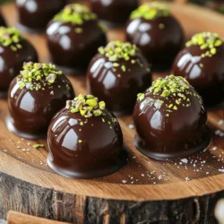 - 12 fresh cherries with stems - 50g pistachios, shelled and unsalted - 200g dark chocolate (70% cocoa) - 1 tablespoon coconut oil - Optional: 1 teaspoon vanilla extract - Sea salt, for sprinkling I love using fresh ingredients for this recipe. The cherries need their stems for a nice look. When you bite into them, the juicy fruit mixes with the rich chocolate. It’s a perfect match. Pistachios add a nice green color and a crunchy texture. You can find shelled and unsalted pistachios at most stores. They blend well with the sweet cherries. For the chocolate, I recommend dark chocolate with at least 70% cocoa. It has a rich taste that balances the sweetness of the cherries. The coconut oil makes the chocolate melt smooth and shiny. If you want extra flavor, add a teaspoon of vanilla extract. It makes a big difference! Lastly, a sprinkle of sea salt brings out all the flavors. It creates a nice contrast with the sweet chocolate and cherries. This recipe is simple but feels fancy. You can find the full recipe to dive deeper into the steps and tips. 1. Start by rinsing your cherries under cool water. Make sure to dry them well with a paper towel. This step is key. If they are wet, the chocolate won’t stick properly. 2. Next, melt the dark chocolate and coconut oil. Use a small saucepan over low heat. Stir continuously until the mixture is smooth. If you want, add a teaspoon of vanilla extract for added flavor. 1. While the chocolate melts, prepare your pistachio dust. Place shelled and unsalted pistachios into a food processor. Pulse them until they reach a fine crumb consistency. Be careful not to turn them into a paste. 2. Once the chocolate is melted, remove it from the heat. Dip each cherry into the warm chocolate. Make sure it is fully coated. Use a fork to lift it out and gently tap to remove extra chocolate. 1. Immediately after coating, sprinkle the melted chocolate cherries with pistachio dust and a pinch of sea salt. This adds a nice contrast to the sweetness. 2. Place the chocolate-coated cherries on a parchment-lined baking sheet. Repeat the process until all cherries are coated. 3. Finally, refrigerate the cherries for 30 minutes. This helps the chocolate set completely. For the complete recipe, check the [Full Recipe]. To get the best chocolate coating, start with dry cherries. Any moisture can ruin the chocolate. I always rinse my cherries and pat them completely dry. This step is key for a smooth finish. Next, use quality dark chocolate. I recommend chocolate with at least 70% cocoa. This chocolate has rich flavor and melts well. It ensures a delicious bite with every taste. For a stunning presentation, arrange the cherries on a nice serving platter. You can add a sprinkle of crushed pistachios for color and flair. A light dusting of sea salt makes them pop. It adds a savory touch. Pair these treats with drinks like red wine or champagne. The sweetness of the cherries and chocolate works well with these beverages. You can also serve them with herbal tea for a cozy afternoon treat. For more details, check out the Full Recipe. {{image_2}} You can change the flavor of your chocolate-covered cherries easily. Try using milk chocolate or white chocolate instead of dark chocolate. Milk chocolate will give a sweeter taste, while white chocolate adds a creamy touch. You can also spice things up! Adding a pinch of cinnamon gives warmth, while chili powder adds a fun kick. These small changes make a big difference. If you want to switch up the nuts, you can. Use almonds or walnuts instead of pistachios. Almonds will add a nice crunch and a slightly sweet flavor. Walnuts have a rich, earthy taste that works well with chocolate. Don’t be afraid to experiment with different nuts to find your favorite combination. Seasonal fruits can add exciting flavors to your chocolate-covered cherries. For example, in summer, try adding fresh strawberries or raspberries. In fall, consider apple slices or pear chunks. The fruit juices mix with the chocolate and create a fresh taste. This way, you can enjoy different flavors all year long. For a detailed guide on making these treats, check out the Full Recipe. To keep your chocolate-covered cherries fresh, store them in the fridge. Place them in an airtight container. This keeps moisture out and preserves the texture. If you can, separate layers with parchment paper. This stops them from sticking together. Make sure to eat them within a week. The chocolate may lose its shine over time but will still taste great. Keeping them cold helps the chocolate stay firm and delicious. You can freeze chocolate-covered cherries for longer storage. First, place them in a single layer on a baking sheet. Freeze them until solid. Then, transfer the frozen cherries to a freezer-safe bag. This way, they won’t clump together. When you want to enjoy them, simply take out the desired amount. Let them thaw in the fridge for a few hours. This helps maintain the texture and flavor. Avoid thawing them at room temperature, as it can make the chocolate too soft. Enjoy your treat! You can follow this easy method to make chocolate-covered cherries. First, rinse and dry 12 fresh cherries with stems. For the chocolate, melt 200g of dark chocolate (70% cocoa) with 1 tablespoon of coconut oil. Once smooth, dip each cherry into the warm chocolate. Tap off the extra and sprinkle with pistachio dust. Chill them for 30 minutes to set. For more details, check out the [Full Recipe]. Yes, you can! Dark chocolate gives a rich taste, but you can use milk chocolate or white chocolate too. Each type brings its own flavor. Milk chocolate adds sweetness, while white chocolate gives a creamy touch. You can even mix chocolates for a unique taste. Just remember to adjust the melting times, as different chocolates behave differently. Chocolate-covered cherries last about 5 days in the fridge. Store them in a sealed container. This will help keep them fresh. If you want to keep them longer, consider freezing them. Just remember to thaw them before serving. This way, you can enjoy your tasty treat even later! In this post, we covered how to make delicious chocolate-covered cherries. We explored fresh ingredients, step-by-step instructions, tips, and storage options. You can customize your treats with different chocolates and nuts for unique flavors. Remember, quality ingredients shine in this simple recipe. Enjoy experimenting with seasonal fruits or spices to make your cherries truly your own. These sweet bites will impress any guest and satisfy your cravings. Make sure to share your creations!