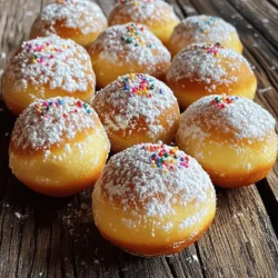 - 2 cups all-purpose flour - 3/4 cup granulated sugar - 1 tablespoon baking powder - 1/2 teaspoon salt - 2 large eggs - 1/2 cup whole milk To make the perfect cream soda donut holes, begin with essential ingredients. All-purpose flour forms the base. Granulated sugar adds sweetness. Baking powder helps them rise. A pinch of salt enhances flavor. You will need two large eggs for binding. Whole milk keeps the batter moist. - 1 cup cream soda - 1/2 cup unsalted butter, melted - 1 teaspoon vanilla extract - 1 cup powdered sugar (for coating) - Optional: Sprinkles for decoration Next, we add flavor enhancers. Cream soda gives a unique twist. Unsalted butter adds richness. Vanilla extract brings warmth. After baking, coat the donut holes in powdered sugar. You can add sprinkles if you like a pop of color. These ingredients combine to create a joyful treat. For the full recipe, follow the steps to bake your delicious cream soda donut holes! 1. Preheat the oven: Set your oven to 350°F (175°C). This ensures even baking. 2. Grease the muffin or donut hole pan: Use cooking spray or butter to coat the pan. This helps the donut holes pop out easily after baking. 1. Combine dry ingredients: In a large bowl, whisk together 2 cups of all-purpose flour, 3/4 cup of granulated sugar, 1 tablespoon of baking powder, and 1/2 teaspoon of salt. Make sure they blend well. 2. Mix wet ingredients until smooth: In another bowl, mix 2 large eggs, 1/2 cup of whole milk, 1 cup of cream soda, 1/2 cup of melted unsalted butter, and 1 teaspoon of vanilla extract. Stir until the mixture is smooth and creamy. 1. Fill the pan and bake: Pour the wet ingredients into the dry ingredients. Stir gently until just combined. Spoon the batter into the prepared pan, filling each cavity about 2/3 full. Bake for 12-15 minutes. When done, the tops should be golden brown. 2. Cooling and coating the donut holes: Let the donut holes cool in the pan for about 5 minutes. Then, transfer them to a wire rack. While they are warm, roll them in 1 cup of powdered sugar until fully coated. For fun, you can add sprinkles on top. Enjoy your Cream Soda Donut Holes! For the full recipe, refer to the recipe details above. To make the best cream soda donut holes, avoid over-mixing the batter. Over-mixing can lead to tough donut holes. Mix just until you see no dry flour. It’s okay if some lumps remain. This keeps your donut holes soft and light. Next, check for doneness with a toothpick. Insert the toothpick into the center of a donut hole. If it comes out clean, your donut holes are ready. If there is wet batter on the toothpick, bake them a few more minutes. These donut holes are best served warm. The warmth enhances their flavor and texture. You can also let them cool to room temperature if needed. Pair your donut holes with drinks like milk or coffee. They are also great with a glass of cream soda. This adds a fun twist to your dessert experience. If your donut holes turn out dense, try mixing less next time. Also, check your baking powder for freshness. Old baking powder may not rise well. To ensure even baking, fill each cavity in your pan with the same amount of batter. This helps them cook at the same rate and stay uniform. If some are larger, they may bake longer than others. For the full recipe, check the earlier section. Enjoy making these delightful treats! {{image_2}} You can switch up the soda flavor for fun. Try root beer or orange soda. Each brings a unique taste to the donut holes. Adding spices like cinnamon can also enhance the flavor. A teaspoon of cinnamon gives a warm touch. Nutmeg or ginger can add depth too. Experiment with what you like best! If you need gluten-free donut holes, use gluten-free flour blends. They work well in this recipe. For a vegan version, swap eggs with applesauce or flaxseed meal. Use non-dairy milk and vegan butter in place of dairy. These changes keep the taste great while fitting your diet. You can try different coatings beyond powdered sugar. Consider rolling in crushed nuts or coconut. For a twist, fill the donut holes with jam or cream. Chocolate ganache or whipped frosting can also work well. Get creative and make these treats truly yours! For the full recipe, check out the details above. To keep your cream soda donut holes fresh, store them at room temperature. Place them in an airtight container. This will help keep them soft and tasty. If you live in a hot area, refrigerate them to avoid spoilage. Just remember to let them come back to room temperature before serving. Freezing is a great way to save your donut holes. To freeze them, let the donut holes cool completely. Then, place them in a single layer on a baking sheet. Once they are frozen, transfer them to a freezer bag. This prevents them from sticking together. To reheat, simply pop them in the microwave for about 15-20 seconds. You can also warm them in the oven at 350°F (175°C) for about 5-7 minutes. At room temperature, cream soda donut holes last about 2-3 days. If stored in the fridge, they can last up to a week. Look for signs of spoilage, such as a dry texture or unusual smells. If they feel hard or look different, it’s best to toss them. Enjoy your sweet treats while they are fresh! You’ll find the full recipe for these delightful donut holes [here](link). To make cream soda donut holes from scratch, follow these steps: 1. Preheat the Oven: Set your oven to 350°F (175°C). 2. Grease the Pan: Use cooking spray on a mini muffin tin or donut hole pan. 3. Mix Dry Ingredients: In a bowl, whisk together the flour, sugar, baking powder, and salt. 4. Prepare Wet Ingredients: In another bowl, mix the eggs, milk, cream soda, melted butter, and vanilla until smooth. 5. Combine: Pour the wet mix into the dry mix. Stir gently, but don’t over-mix. 6. Fill the Pan: Spoon the batter into the prepared pan, filling each spot about two-thirds full. 7. Bake: Bake for 12-15 minutes until golden. A toothpick should come out clean. 8. Cool and Coat: Let them cool for five minutes. Roll the warm donut holes in powdered sugar. Add sprinkles if you like. This recipe makes about 24 donut holes. These bites are sweet, fluffy, and bursting with cream soda flavor. You can find cream soda donut holes at local bakeries or specialty shops. Some grocery stores may carry them in their bakery section. If you prefer online shopping, try platforms like Amazon or local delivery services. You can also check websites that specialize in gourmet treats. Yes, you can prepare these donut holes ahead of time. You can bake them a day before your event. Store them in an airtight container at room temperature. For longer storage, freeze them. To freeze, place them in a single layer on a baking sheet. Once frozen, transfer them to a zip-top bag. When ready to enjoy, thaw them at room temperature. You can reheat them in the oven for a few minutes to restore their warmth and texture. In this blog post, we covered how to make delicious cream soda donut holes. We discussed essential ingredients and key flavor enhancers that give them a unique taste. I shared step-by-step instructions, tips for perfect results, and variations for different diets and flavors. Remember, you can always store these treats for later or even freeze them. With these easy methods, you can enjoy baking fun treats. Don’t be afraid to get creative and try new variations. Your donut holes will delight friends and family!