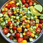 The key to a great Mexican chopped salad is fresh ingredients. Here’s what you need: - 1 cup cherry tomatoes, halved - 1 cup cucumber, diced - 1 cup bell peppers (red, yellow, green), diced - 1 cup corn kernels (fresh or canned) - 1 can (15 oz) black beans, drained and rinsed - 1 avocado, diced - ¼ cup red onion, finely chopped - ¼ cup cilantro, chopped - Juice of 2 limes - 3 tablespoons olive oil - 1 teaspoon cumin - Salt and pepper to taste - Optional: 1 jalapeño, deseeded and minced (for added heat) This salad serves 4-6 people. It looks great in a colorful bowl. You can garnish it with extra cilantro or lime wedges for a splash of color. Using fresh produce makes the salad vibrant and tasty. Whenever possible, use organic ingredients. This salad is healthy and refreshing. You can find the full recipe above. Start by gathering your ingredients. In a large bowl, combine the following: - 1 cup cherry tomatoes, halved - 1 cup cucumber, diced - 1 cup bell peppers (red, yellow, green), diced - 1 cup corn kernels (fresh or canned) - 1 can (15 oz) black beans, drained and rinsed - 1 avocado, diced - ¼ cup red onion, finely chopped - ¼ cup cilantro, chopped - Optional: 1 jalapeño, deseeded and minced Mix these ingredients gently. You want them to blend but not mash. Each bite should have a bit of everything. In a separate bowl, whisk together: - Juice of 2 limes - 3 tablespoons olive oil - 1 teaspoon cumin - Salt and pepper to taste Whisk until it’s smooth. This dressing adds a bright flavor to your salad. Pour the dressing over the salad ingredients. Gently mix everything until it is coated well. Then, fold in the chopped cilantro. Let the salad sit for about 10 minutes. This allows the flavors to meld together. The wait makes a big difference in taste. For the full recipe, check out the details provided above. Enjoy your fresh and vibrant Mexican chopped salad! You can swap ingredients to fit your taste. Try grape tomatoes if you can’t find cherry tomatoes. For a crunchier texture, use radishes instead of cucumbers. Black beans can be replaced with pinto beans or chickpeas. If you want a creamier salad, add diced mango or pineapple. For dressings, a zesty cilantro lime dressing pairs well. A creamy avocado dressing is also a great choice. Prep your ingredients a day in advance. Chop the veggies and store them in separate containers. Keep them fresh in the fridge. For the best taste, add the dressing right before serving. This keeps the salad crisp. Letting the salad sit for about ten minutes before serving helps the flavors blend well. Use spices to enhance your salad. A pinch of chili powder gives it a nice kick. You can add smoked paprika for a smoky flavor. If you like it spicy, include more jalapeño or a dash of hot sauce. To make it milder, skip the jalapeño and reduce the spices. Taste as you go and adjust to your liking. {{image_2}} You can boost your Mexican chopped salad with protein. Adding grilled chicken makes it heartier. Shrimp works well, too. For a vegetarian option, try adding tofu. Just cube it and toss it in. For a vegan-friendly salad, skip the chicken and shrimp. Instead, focus on beans, quinoa, or lentils for protein. Using seasonal ingredients keeps your salad fresh and exciting. Swap out bell peppers for ripe tomatoes in summer. In fall, add roasted butternut squash for a sweet touch. You can also include seasonal fruits. Diced mango adds a tropical flavor. Strawberries bring a sweet contrast to the savory beans. Dressings can change the whole vibe of your salad. For a creamy option, use Greek yogurt mixed with lime juice. A vinaigrette made with olive oil and lime juice is light and fresh. I love a taco seasoning dressing. Just mix taco seasoning with olive oil and lime juice. It adds a fun twist to this classic dish. Don't forget to check the Full Recipe for more ideas! To keep your Mexican Chopped Salad fresh, refrigerate it right after serving. Use an airtight container to keep it crisp. This salad lasts about 3 days in the fridge. However, the avocado may brown. To slow this, squeeze lime juice on the avocado before storing. You can freeze some parts of the salad, but not everything. The veggies lose their crunch when frozen. I suggest freezing only the beans and corn. Eat the fresh ingredients, like tomatoes and avocado. They taste best fresh! When you're ready, thaw the beans and corn in the fridge overnight before use. Mexican Chopped Salad is a colorful dish filled with fresh ingredients. It often includes cherry tomatoes, cucumber, bell peppers, corn, black beans, avocado, red onion, and cilantro. This salad bursts with flavor and is easy to make. You can enjoy it as a side or a main dish. The lime juice and olive oil dressing adds a zesty touch. To make a healthier dressing, consider using yogurt instead of oil. You can also replace oil with more lime juice or vinegar. Another option is to blend avocado into your dressing for a creamy texture without extra fat. Use fresh herbs like cilantro or parsley for added flavor without calories. Yes, you can use canned beans for convenience. Canned beans save time, and they are already cooked. Just rinse them well to reduce sodium content. They also add a nice texture and flavor to the salad. Black beans are a great choice for this dish. Yes, Mexican Chopped Salad is gluten-free. All the main ingredients, like vegetables and beans, are naturally gluten-free. Just ensure that any dressings or additional toppings are also gluten-free. This makes it a safe choice for those with gluten sensitivities. To prepare this salad in advance, chop the veggies and store them in an airtight container. Keep the dressing separate until you are ready to serve. This prevents the salad from getting soggy. Add the dressing just before serving to keep it fresh and crunchy. For the best taste, enjoy it within a day or two of making it. This blog post covered how to make a vibrant Mexican Chopped Salad. We discussed fresh ingredients, bright dressings, and serving ideas to elevate your meal. Remember, you can customize it easily with different proteins or seasonal produce. Making it ahead keeps it fresh for later. Explore these variations to fit your taste. With these tips, you can create a delicious and healthy dish every time. Enjoy your salad journey!