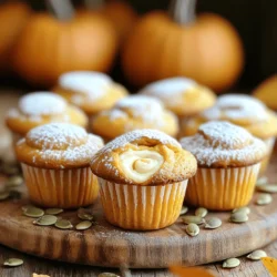 To make your pumpkin cheesecake muffins, gather these simple items: - 1 cup all-purpose flour - 1 teaspoon baking powder - 1 teaspoon baking soda - 1/2 teaspoon salt - 1 teaspoon ground cinnamon - 1/2 teaspoon ground nutmeg - 1/2 teaspoon ground ginger - 1/2 cup granulated sugar - 1/2 cup brown sugar, packed - 1/2 cup vegetable oil - 2 large eggs - 1 cup canned pumpkin puree - 1 teaspoon vanilla extract For the creamy cheesecake filling, you will need: - 8 oz cream cheese, softened - 1/4 cup granulated sugar - 1 egg - 1 teaspoon vanilla extract You can add fun toppings to your muffins. Here are a few ideas: - Powdered sugar for dusting - Chopped nuts like walnuts or pecans - Chocolate chips for a sweet twist - A drizzle of caramel sauce These ingredients make the pumpkin cheesecake muffins a fun treat. The blend of spices brings warmth, while the cheesecake filling adds creaminess. Enjoy the process of baking and feel free to add your own twist! For the full recipe, check out the detailed steps to create these delightful muffins. To make the muffin batter, start by preheating your oven to 350°F (175°C). This ensures even baking. Next, grab a large bowl. In this bowl, sift together the dry ingredients: 1 cup of all-purpose flour, 1 teaspoon of baking powder, 1 teaspoon of baking soda, 1/2 teaspoon of salt, and spices like 1 teaspoon of ground cinnamon, 1/2 teaspoon of nutmeg, and 1/2 teaspoon of ginger. Set this bowl aside. Now, in another bowl, mix the wet ingredients. Combine 1/2 cup of granulated sugar, 1/2 cup of brown sugar, 1/2 cup of vegetable oil, 2 large eggs, 1 cup of canned pumpkin puree, and 1 teaspoon of vanilla extract. Whisk until smooth. Next, gently add the wet mixture to the dry ingredients. Stir just until combined. It’s okay if there are a few lumps. For the cheesecake filling, take a medium bowl and add 8 oz of softened cream cheese. Beat it with a mixer until creamy. Then, add 1/4 cup of granulated sugar, 1 egg, and 1 teaspoon of vanilla extract. Mix until smooth. This filling adds a rich layer to the muffins. Now, let’s fill the muffin tin. Line it with paper liners or grease it lightly. Spoon about 2 tablespoons of the pumpkin batter into each cup. Then, add 1 tablespoon of the cheesecake filling in the center. Top this with another 2 tablespoons of pumpkin batter to cover the filling. Bake your muffins in the preheated oven for 18-22 minutes. Check for doneness by inserting a toothpick into the muffins, avoiding the filling. It should come out clean. After baking, let the muffins cool in the pan for about 5 minutes. Then, transfer them to a wire rack to cool completely. For an extra touch, dust the cooled muffins with powdered sugar. Enjoy the delightful flavor of your Pumpkin Cheesecake Muffins! For more details, check the full recipe. One common mistake is overmixing the batter. This can make the muffins tough. Mix until the dry and wet ingredients just combine. Remember, lumps are okay! Another pitfall is not measuring ingredients correctly. Use measuring cups for flour and sugars. Too much flour will lead to dry muffins. Lastly, avoid skipping the cooling step. Letting them cool on a wire rack keeps them from getting soggy. To keep your muffins moist, use pumpkin puree. It adds moisture and flavor. Make sure to measure accurately. Also, don’t skip the oil; it adds richness. Using a mix of granulated and brown sugar helps too. Brown sugar adds moisture with its molasses content. Lastly, bake only until a toothpick comes out clean. Overbaking dries them out quickly. Spices make these muffins special. Use ground cinnamon, nutmeg, and ginger for warmth. You can also add a pinch of allspice for extra depth. For an aromatic twist, try adding a splash of maple extract. Vanilla extract enhances sweetness, so don't forget it! These small tweaks can elevate your muffins. For the Full Recipe, check the earlier section. {{image_2}} You can make gluten-free pumpkin cheesecake muffins easily. Just swap the all-purpose flour with a gluten-free blend. Many brands work well, but look for one that includes xanthan gum. This helps keep your muffins fluffy. Follow the same steps in the full recipe. Your muffins will be just as tasty! To create vegan pumpkin cheesecake muffins, replace eggs with flax eggs. Mix one tablespoon of ground flaxseed with three tablespoons of water. Let it sit for five minutes to thicken. For the cheesecake filling, use vegan cream cheese instead of regular cream cheese. You can also replace granulated sugar with coconut sugar for a healthier option. These muffins will still be rich and delicious! If you want to cut down on sugar, try using alternative sweeteners. Stevia or monk fruit sweetener can be good choices. Use them in the same amounts as granulated sugar. Keep in mind that these sweeteners can change the texture slightly. Make sure to test small batches first. You’ll enjoy a guilt-free treat! To keep your pumpkin cheesecake muffins fresh, store them in an airtight container. This helps lock in moisture and keep them soft. You can also place a slice of bread inside the container. The bread keeps the muffins moist. Store them at room temperature for up to three days. If you want to keep them longer, the fridge is a good option. Just remember to let them cool completely before storing. Freezing is a great way to save muffins for later. Wrap each muffin in plastic wrap tightly. Then, place them in a freezer-safe bag or container. They can stay fresh in the freezer for up to three months. When you're ready to enjoy, take a muffin out and let it thaw at room temperature. For a warm treat, pop it in the microwave for about 15-20 seconds. You can also reheat in the oven at 350°F (175°C) for about 10 minutes. Pumpkin cheesecake muffins can last a while if stored properly. At room temperature, they stay fresh for about 2-3 days. In the fridge, they can last up to a week. If frozen, they keep well for three months. However, for the best taste and texture, enjoy them within a month. For the full recipe, check the section above to make these delightful muffins! Yes, you can use fresh pumpkin. Start with a small pumpkin. Cut it in half and remove the seeds. Roast the halves cut side down in the oven until soft. Once cool, scoop out the flesh and mash it. Measure one cup for your muffins. Fresh pumpkin adds a lovely taste. These muffins stay fresh for about three days at room temperature. Keep them in an airtight container. If you want them to last longer, store them in the fridge for up to a week. Just warm them in the microwave before eating. If you need a cream cheese substitute, use Greek yogurt. It gives a similar tang and creaminess. You can also try mascarpone cheese for a rich flavor. If you prefer dairy-free, use a vegan cream cheese option. All of these choices work well in this recipe. Absolutely! You can add chopped nuts like walnuts or pecans for crunch. Chocolate chips also make a sweet addition. Just fold them into the batter before you fill the muffin cups. This adds fun flavors and textures to your muffins. To make them healthier, you can swap some all-purpose flour for whole wheat flour. You can also reduce the sugar by a little. Consider using applesauce to replace some oil. These changes keep the muffins tasty and nutritious. Yes, mini muffins are a great idea! Just adjust the baking time. Bake them for 12 to 15 minutes instead of the usual time. Keep an eye on them to avoid overbaking. They make perfect bite-sized treats for gatherings. For the complete recipe and details, check out the Full Recipe section above. It includes all the steps you need to create these delightful muffins. In this post, we explored how to make delicious pumpkin cheesecake muffins. We covered key ingredients, from spiced batter to creamy filling. You learned step-by-step instructions for mixing and baking. I shared tips to avoid common mistakes and ensure moist muffins. You can even try gluten-free or vegan versions. Finally, we discussed how to store these muffins for freshness. Enjoy baking and sharing these treats with others!