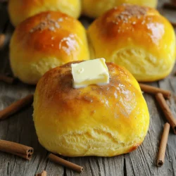 - 2 cups all-purpose flour, plus more for dusting - 1 cup pumpkin puree (canned or homemade) - 1/4 cup warm milk (about 110°F) - 1/4 cup unsweetened applesauce - 2 tablespoons sugar - 1 tablespoon active dry yeast - 1/2 teaspoon salt - 1/2 teaspoon ground cinnamon - 1/4 teaspoon nutmeg - 1/4 teaspoon ginger powder - 1/4 cup unsalted butter, melted - 1 egg (for egg wash) Using fresh pumpkin puree makes these rolls taste bright and fresh. Canned pumpkin is fine, too. Just pick a brand with no added sugar. If you want gluten-free rolls, you can use a gluten-free flour mix. Look for one that has a good structure. If you want to cut down on sugar, you can use honey or maple syrup instead. For a dairy-free option, swap the milk with almond milk or oat milk. You can also use coconut oil in place of butter to keep it dairy-free. First, we need to wake up the yeast. In a small bowl, mix warm milk and sugar. Sprinkle the active dry yeast on top. Let it sit for about 5 to 10 minutes. You want it to get frothy. This shows the yeast is alive and ready to help the rolls rise. Next, grab a large bowl. Combine the pumpkin puree, unsweetened applesauce, and melted butter. Then, add your frothy yeast mixture. Whisk it all together until it's smooth. In another bowl, mix the flour, salt, and spices. Slowly add this dry mix to the wet ingredients. Stir until it all comes together. Now it’s time to knead the dough. Dust your surface with flour. Turn the dough out onto this floured surface. Knead it for about 5 to 7 minutes. You want the dough to be smooth and elastic. If it feels too sticky, add a little more flour. This step is key for soft rolls. After kneading, place the dough in a greased bowl. Cover it with a clean towel. Let it rise in a warm spot for about one hour. The dough should double in size. This is when the yeast does its magic. Once the dough has risen, punch it down gently. Turn it out onto a floured surface again. Divide the dough into 12 equal pieces. Shape each piece into a ball. Make sure they are even in size. This helps them bake evenly. Preheat your oven to 350°F (175°C). Place the dough balls on a greased baking sheet, spaced apart. Cover them with a towel again and let them rise for another 30 minutes. Once ready, beat the egg and brush it over the tops of the rolls. This gives them a nice shine. Bake for 15 to 20 minutes, until they are golden brown. Enjoy your warm Pillowy Pumpkin Dinner Rolls! For more details, check the Full Recipe. To make your rolls fluffy, use warm milk to activate the yeast. The warmth wakes up the yeast, making it work better. Let the dough rise in a warm spot. A cozy kitchen will help it double in size. When you knead, stop when the dough feels smooth and elastic. This is key for that pillowy texture. If your dough is sticky while kneading, add a little flour. Dust your surface lightly so the dough does not stick. Knead gently, but don’t overdo it. You want the dough to be soft but not too wet. This balance will help you shape perfect rolls. Serve these rolls warm. A pat of butter on top makes them even better. Sprinkle some cinnamon for a sweet touch. You can pair these rolls with soup or salad. They also go great with holiday meals. For a nice display, arrange them on a platter. Watch how they vanish from the table! For the full recipe, check out the complete guide. {{image_2}} You can easily add herbs or nuts to your pumpkin dinner rolls. Try adding rosemary or thyme for a fresh taste. Chopped walnuts or pecans can give a nice crunch. These add-ins enhance the flavor and texture, making each bite exciting. Change the shape of your rolls for fun meals. You can make small sliders, perfect for burgers or sandwiches. For a pull-apart style, shape the dough into larger balls and place them close together. This way, everyone can tear off a roll easily. Mix in seasonal spices to change things up. In fall, you can add allspice or cloves for warmth. In spring, try lemon zest or fresh herbs for a bright touch. You can also fill the rolls with sweet fillings like apple butter or savory ones like cheese. These twists keep the rolls exciting all year long. Explore the full recipe to see how these variations can elevate your dish! To keep your pumpkin dinner rolls fresh, follow these steps: - Refrigeration: Place rolls in an airtight container. This helps prevent them from drying out. - Freezing: Wrap them tightly in plastic wrap, then place in a freezer bag. This keeps them tasty for longer. To enjoy these rolls warm and soft, try these methods: - Oven: Preheat to 350°F (175°C). Wrap rolls in foil and heat for about 10-15 minutes. - Microwave: Place rolls on a plate, cover with a damp paper towel, and heat for 15-20 seconds. The shelf life of your rolls varies by storage: - Room Temperature: These rolls last about 2-3 days when stored in a cool, dry place. - Refrigerated: They stay fresh for about a week in the fridge. - Frozen: Enjoy them for up to 3 months in the freezer. Just make sure to thaw completely before reheating. By following these tips, you can savor your pillowy pumpkin dinner rolls longer! For the complete recipe, check out the Full Recipe. To check if your pumpkin dinner rolls are done, look for a few key signs: - Color: They should be golden brown on top. - Sound: Tap the bottom of a roll; it should sound hollow. - Texture: The rolls should feel soft but firm, not doughy. If you see these signs, your rolls are ready to enjoy! Yes, you can prep these rolls ahead of time. Here are some tips: - Dough: You can make the dough a day early. Cover it tightly and store it in the fridge. - Shaping: Shape the rolls and place them on a baking sheet. Cover and chill overnight. - Baking: Let the rolls come to room temperature before baking. This helps them rise better. These rolls pair well with many dishes. Here are some great ideas: - Soups: Serve them with creamy pumpkin or tomato soup. - Salads: They go great with a fresh mixed green salad. - Main Courses: Pair them with roasted turkey or glazed ham for a festive meal. For the full recipe, check out the [Full Recipe] link. These pumpkin dinner rolls are simple and tasty. You’ve learned about the key ingredients and their qualities, from pumpkin puree to spices. The step-by-step guide makes baking easy, while tips help you master the perfect texture. Finally, variations and storage tips give you options for every season. Baking these rolls is fun and rewarding. Enjoy your pumpkin dinner rolls fresh, or save some for later. You have all the tools to make this recipe a success!