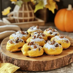 To make these pumpkin spice cookie bites, you need a few simple ingredients. Each one adds to the flavor and texture of the cookies. Here’s what you will need: - 1 cup canned pumpkin puree - 1/2 cup brown sugar - 1/4 cup granulated sugar - 1/2 cup unsalted butter, softened - 1 large egg - 2 teaspoons vanilla extract - 2 cups all-purpose flour - 1 teaspoon baking soda - 1 teaspoon baking powder - 1 teaspoon pumpkin pie spice - 1/2 teaspoon salt - 1/2 cup chocolate chips (optional) - 1/4 cup chopped pecans (optional) Each ingredient serves a key role. The pumpkin puree keeps the cookies moist and adds a rich flavor. Brown and granulated sugars create a sweet balance. Butter gives the cookie bites a soft, melt-in-your-mouth feel. The egg binds everything together. The dry ingredients, like flour and baking soda, help the cookies rise and hold their shape. Pumpkin pie spice brings that classic fall flavor. If you want to add a twist, try the optional chocolate chips or pecans for a crunchy texture. For the full recipe and step-by-step instructions, check out the Full Recipe. This will guide you through the exciting process of baking these delightful treats! 1. Preheat your oven to 350°F (175°C). This step warms the oven for even baking. 2. Line a baking sheet with parchment paper. This will help prevent sticking. 3. In a large bowl, cream together the softened butter, brown sugar, and granulated sugar. Mix until it is light and fluffy. 4. Add the pumpkin puree, egg, and vanilla extract to the bowl. Stir until everything is well mixed. 5. In a separate bowl, whisk together the flour, baking soda, baking powder, pumpkin pie spice, and salt. This makes sure the dry ingredients are evenly mixed. 1. Gradually add the dry mix to the wet mix. Stir gently until just combined. Be careful not to overmix; this keeps your cookies soft. 2. If you want, fold in chocolate chips or chopped pecans now. This adds a nice crunch and flavor. 3. Using a tablespoon or cookie scoop, drop rounded balls of dough onto the baking sheet. Space them about 2 inches apart to allow for spreading. 4. Bake in the preheated oven for 10-12 minutes. The edges should be lightly golden. The centers may look soft but will firm up as they cool. 5. Once baked, remove the cookie bites from the oven. Let them cool on the sheet for about 5 minutes. Then, transfer them to a wire rack to cool completely. For a lovely touch, arrange the cookie bites on a rustic platter. Dust them with powdered sugar and serve alongside your favorite warm drink. Enjoy these treats with family and friends! For the full recipe, check out the details above. To make the best pumpkin spice cookie bites, focus on texture. Here are some key tips: - Use room temperature butter. This helps the sugar mix well. - Don’t overmix the dough. Mix until just combined. Overmixing makes cookies tough. - Chill the dough for 30 minutes. This helps the flavors meld and keeps cookies from spreading too much. Common mistakes to avoid include: - Using too much flour. Measure flour carefully or use a kitchen scale. - Skipping the baking powder. This gives the cookies their lift. - Ignoring oven temperature. Always preheat your oven for even baking. These cookie bites shine when paired with warm drinks. Try serving them with: - Hot apple cider. The spices match perfectly. - Coffee or tea. A cozy combo for chilly days. For a fun presentation, consider: - Arranging on a rustic platter. Dust with powdered sugar for a sweet touch. - Using decorative liners for individual cookie bites. This adds charm and makes them gift-ready! For the full recipe, check out the details above. Enjoy your baking! {{image_2}} You can change the flavor of pumpkin spice cookie bites easily. Adding spices can make a big difference. Try adding a pinch of nutmeg or allspice. These spices boost the warm taste. You can also use extracts like almond or maple. Just a few drops can change the flavor profile. You might want to switch up the mix-ins too. Instead of chocolate chips, try white chocolate or butterscotch chips. Both add a sweet twist. You can also use different nuts. Walnuts or hazelnuts can give a new crunch. These small changes can create a cookie that feels fresh and exciting. If you want a healthier version, you can substitute sugars. Instead of brown and granulated sugar, try coconut sugar or honey. These can add a unique flavor and are less processed. You can also reduce the amount of sugar by a bit. The cookies will still taste great. Using gluten-free flour is another option. You can replace all-purpose flour with a gluten-free blend. This makes the cookies safe for those with gluten issues. Just make sure to use a blend that works in cookies. This way, everyone can enjoy your tasty treats! After you bake your pumpkin spice cookie bites, let them cool completely. Once cool, store them in an airtight container. This keeps them fresh and moist. You can stack them in layers, but place parchment paper between layers to avoid sticking. When stored this way, these cookie bites last about one week. If you want them to stay fresh longer, you can freeze them. To freeze cookie bites, first let them cool down. Then, place them in a single layer on a baking sheet. Freeze them for about two hours. Once frozen, transfer the cookie bites to a freezer-safe bag or container. Remove as much air as possible to prevent freezer burn. You can store them in the freezer for up to three months. When you are ready to enjoy them, take out the desired amount. Let them thaw at room temperature for about an hour. For the best taste, you can warm them up in the oven for a few minutes. This brings back their soft and chewy texture. Enjoy your treats during those cozy fall days! How to make pumpkin spice cookie bites vegan? To make these cookie bites vegan, replace the egg with a flax egg. Mix 1 tablespoon of ground flaxseed with 2.5 tablespoons of water. Let it sit for about 5 minutes. Use vegan butter in place of the unsalted butter. You can also use maple syrup instead of brown sugar to add sweetness. Can these be made without pumpkin spice? Yes, you can make these cookie bites without pumpkin spice. If you want a different flavor, try using cinnamon or nutmeg instead. You can also add vanilla or almond extract for a unique twist. Just keep the other ingredients the same. Where can I buy pre-made pumpkin spice cookie bites? You can find pre-made pumpkin spice cookie bites at many grocery stores, especially during fall. Check the bakery section or the seasonal aisle. Some specialty stores and online retailers may also offer them. If you want a fresher option, try a local bakery. We covered how to make tasty pumpkin spice cookie bites from scratch. You learned about essential ingredients, step-by-step instructions, and extra tips. We discussed fun variations and how to store your treats for later. These bites are simple to customize and enjoy. Try them at your next family gathering or as a sweet snack. Remember, baking is fun, so explore new flavors and enjoy each step. Happy baking!