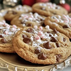 To make peppermint chocolate chip cookies, you need these simple ingredients: - 1 cup unsalted butter, softened - 3/4 cup brown sugar - 3/4 cup granulated sugar - 1 large egg - 1 teaspoon vanilla extract - 1 teaspoon peppermint extract - 2 1/4 cups all-purpose flour - 1 teaspoon baking soda - 1/2 teaspoon salt - 1 cup chocolate chips (semi-sweet or dark) - 1/2 cup crushed peppermint candies or candy canes When I bake these cookies, I love how the flavors blend together. The butter gives a rich taste, while brown sugar adds a hint of caramel. The peppermint extract brings that refreshing zing, perfect for the holiday season. Using both chocolate chips and crushed peppermint creates a great mix of sweet and minty flavors. The semi-sweet or dark chocolate pairs well with the candy, making each bite a delight. If you want to try another twist, you can swap the chocolate chips for white chocolate. This makes a lovely contrast with the peppermint. For the full recipe, check out the complete instructions to create these festive treats! - Preheat the oven to 350°F (175°C). - Prepare your baking sheet with parchment paper. - In a large bowl, cream together butter, brown sugar, and granulated sugar. - Beat in the egg, vanilla extract, and peppermint extract until mixed well. - In another bowl, whisk flour, baking soda, and salt. - Gradually add the dry mix to the wet mix, stirring until combined. - Fold in chocolate chips and crushed peppermint candies with a spatula. - Drop tablespoon-sized portions of dough on the baking sheet, leaving space. - Bake for 10-12 minutes. Watch for edges turning golden. - Cool on the baking sheet for 5 minutes. - Transfer cookies to a wire rack to cool completely. For the full details, check out the Full Recipe. Baking cookies can be fun and rewarding. Here are some tips to make your peppermint chocolate chip cookies perfect. - Recommended temperature for creaming ingredients: Start with softened butter. This helps mix the butter and sugars easily. I find a room temperature around 65°F works well. Cream for about three minutes to get it fluffy. - Importance of not overmixing the dough: Once you add the flour, mix just until combined. Overmixing can make the cookies tough. You want them soft and chewy, not hard and dry. - Adding sea salt to enhance flavors: A little sea salt brings out the sweetness. Just a pinch on top before baking makes a big difference. - Using different types of chocolate chips: You can mix semi-sweet and dark chocolate chips for fun flavors. White chocolate also pairs well with peppermint. - Creative ways to arrange cookies for serving: Place cookies on a festive platter. Try stacking them or arranging them in a circle. Add some crushed peppermint candies on top for a pop of color. - Pairing ideas with beverages for a festive touch: Serve your cookies with a glass of cold milk or a warm cup of hot chocolate. This makes for a cozy treat, perfect for the holidays. Try these tips while making your peppermint chocolate chip cookies from the Full Recipe, and see how delicious they become! {{image_2}} If you want to make gluten-free peppermint chocolate chip cookies, use gluten-free flour. Some great substitutes include almond flour or coconut flour. You can also use a gluten-free all-purpose blend. Just make sure it has xanthan gum for the right texture. This way, everyone can enjoy these festive treats! To create a vegan version, swap the egg for a flax egg. Mix one tablespoon of ground flaxseed with three tablespoons of water. Let it sit until it thickens. Use coconut oil instead of butter for a dairy-free option. You can also use dairy-free chocolate chips. These swaps keep the cookies tasty and suitable for all diets! Feel free to get creative with flavors! Instead of peppermint extract, try using almond or orange extract. You can even add spices like cinnamon or nutmeg for a warm twist. These small changes can make your cookies unique and fun. Explore different extracts and spices to find your favorite combination. To keep your cookies fresh at room temperature, follow these steps: - Use an airtight container. This helps lock in moisture. - Layer with parchment paper. Place sheets between cookies to avoid sticking. - Store in a cool, dry place. Avoid damp areas that can cause mold. These cookies stay fresh for about five days when stored correctly. If you want to save some cookies for later, freezing is a great option. Here’s how: - Cool cookies completely. This prevents ice crystals from forming. - Wrap each cookie in plastic wrap. Ensure they are tightly sealed. - Place in a freezer-safe bag. Label the bag with the date. You can freeze these cookies for up to three months. Just thaw before enjoying! To keep your cookies soft and avoid staleness, try these tips: - Add a slice of bread to the container. The bread helps maintain moisture. - Avoid mixing different cookies together. Different types can affect texture and flavor. - Store in a single layer if possible. This helps to keep them from getting squished. These simple steps will keep your peppermint chocolate chip cookies delightful and ready to enjoy! To keep your cookies soft, do not overbake them. Bake until the edges turn golden but the centers remain soft. Once you take them out, let them cool on the baking sheet. This helps them finish cooking and stay chewy. Yes, you can use chocolate chunks. They add a nice texture and a rich chocolate flavor. Just chop them into small pieces and mix them into the dough. If you don’t have crushed peppermint candies, try using mini chocolate chips or even toffee bits. For a minty kick, you can use mint extract in place of the candies. These cookies can last about a week at room temperature in an airtight container. For longer storage, consider freezing them. Absolutely! You can swap peppermint extract for almond or vanilla extract. This will change the cookie’s flavor but still keep it delicious. Experiment with your favorite flavors! For the full recipe, check out the earlier section. These cookies blend sweet chocolate and mint for a festive treat. You learned key ingredients and step-by-step instructions to bake them perfectly. Remember to avoid overmixing and keep an eye on baking time for the best results. With storage tips, you can enjoy these cookies longer. Feel free to mix things up with flavors or dietary needs, too. Happy baking!