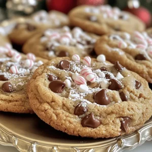 To make peppermint chocolate chip cookies, you need these simple ingredients: - 1 cup unsalted butter, softened - 3/4 cup brown sugar - 3/4 cup granulated sugar - 1 large egg - 1 teaspoon vanilla extract - 1 teaspoon peppermint extract - 2 1/4 cups all-purpose flour - 1 teaspoon baking soda - 1/2 teaspoon salt - 1 cup chocolate chips (semi-sweet or dark) - 1/2 cup crushed peppermint candies or candy canes When I bake these cookies, I love how the flavors blend together. The butter gives a rich taste, while brown sugar adds a hint of caramel. The peppermint extract brings that refreshing zing, perfect for the holiday season. Using both chocolate chips and crushed peppermint creates a great mix of sweet and minty flavors. The semi-sweet or dark chocolate pairs well with the candy, making each bite a delight. If you want to try another twist, you can swap the chocolate chips for white chocolate. This makes a lovely contrast with the peppermint. For the full recipe, check out the complete instructions to create these festive treats! - Preheat the oven to 350°F (175°C). - Prepare your baking sheet with parchment paper. - In a large bowl, cream together butter, brown sugar, and granulated sugar. - Beat in the egg, vanilla extract, and peppermint extract until mixed well. - In another bowl, whisk flour, baking soda, and salt. - Gradually add the dry mix to the wet mix, stirring until combined. - Fold in chocolate chips and crushed peppermint candies with a spatula. - Drop tablespoon-sized portions of dough on the baking sheet, leaving space. - Bake for 10-12 minutes. Watch for edges turning golden. - Cool on the baking sheet for 5 minutes. - Transfer cookies to a wire rack to cool completely. For the full details, check out the Full Recipe. Baking cookies can be fun and rewarding. Here are some tips to make your peppermint chocolate chip cookies perfect. - Recommended temperature for creaming ingredients: Start with softened butter. This helps mix the butter and sugars easily. I find a room temperature around 65°F works well. Cream for about three minutes to get it fluffy. - Importance of not overmixing the dough: Once you add the flour, mix just until combined. Overmixing can make the cookies tough. You want them soft and chewy, not hard and dry. - Adding sea salt to enhance flavors: A little sea salt brings out the sweetness. Just a pinch on top before baking makes a big difference. - Using different types of chocolate chips: You can mix semi-sweet and dark chocolate chips for fun flavors. White chocolate also pairs well with peppermint. - Creative ways to arrange cookies for serving: Place cookies on a festive platter. Try stacking them or arranging them in a circle. Add some crushed peppermint candies on top for a pop of color. - Pairing ideas with beverages for a festive touch: Serve your cookies with a glass of cold milk or a warm cup of hot chocolate. This makes for a cozy treat, perfect for the holidays. Try these tips while making your peppermint chocolate chip cookies from the Full Recipe, and see how delicious they become! {{image_2}} If you want to make gluten-free peppermint chocolate chip cookies, use gluten-free flour. Some great substitutes include almond flour or coconut flour. You can also use a gluten-free all-purpose blend. Just make sure it has xanthan gum for the right texture. This way, everyone can enjoy these festive treats! To create a vegan version, swap the egg for a flax egg. Mix one tablespoon of ground flaxseed with three tablespoons of water. Let it sit until it thickens. Use coconut oil instead of butter for a dairy-free option. You can also use dairy-free chocolate chips. These swaps keep the cookies tasty and suitable for all diets! Feel free to get creative with flavors! Instead of peppermint extract, try using almond or orange extract. You can even add spices like cinnamon or nutmeg for a warm twist. These small changes can make your cookies unique and fun. Explore different extracts and spices to find your favorite combination. To keep your cookies fresh at room temperature, follow these steps: - Use an airtight container. This helps lock in moisture. - Layer with parchment paper. Place sheets between cookies to avoid sticking. - Store in a cool, dry place. Avoid damp areas that can cause mold. These cookies stay fresh for about five days when stored correctly. If you want to save some cookies for later, freezing is a great option. Here’s how: - Cool cookies completely. This prevents ice crystals from forming. - Wrap each cookie in plastic wrap. Ensure they are tightly sealed. - Place in a freezer-safe bag. Label the bag with the date. You can freeze these cookies for up to three months. Just thaw before enjoying! To keep your cookies soft and avoid staleness, try these tips: - Add a slice of bread to the container. The bread helps maintain moisture. - Avoid mixing different cookies together. Different types can affect texture and flavor. - Store in a single layer if possible. This helps to keep them from getting squished. These simple steps will keep your peppermint chocolate chip cookies delightful and ready to enjoy! To keep your cookies soft, do not overbake them. Bake until the edges turn golden but the centers remain soft. Once you take them out, let them cool on the baking sheet. This helps them finish cooking and stay chewy. Yes, you can use chocolate chunks. They add a nice texture and a rich chocolate flavor. Just chop them into small pieces and mix them into the dough. If you don’t have crushed peppermint candies, try using mini chocolate chips or even toffee bits. For a minty kick, you can use mint extract in place of the candies. These cookies can last about a week at room temperature in an airtight container. For longer storage, consider freezing them. Absolutely! You can swap peppermint extract for almond or vanilla extract. This will change the cookie’s flavor but still keep it delicious. Experiment with your favorite flavors! For the full recipe, check out the earlier section. These cookies blend sweet chocolate and mint for a festive treat. You learned key ingredients and step-by-step instructions to bake them perfectly. Remember to avoid overmixing and keep an eye on baking time for the best results. With storage tips, you can enjoy these cookies longer. Feel free to mix things up with flavors or dietary needs, too. Happy baking!