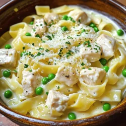 To make One-Pot Chicken Alfredo, you need a few simple ingredients. Here’s what you will need: - 2 tablespoons olive oil - 2 boneless, skinless chicken breasts, cubed - Salt and pepper to taste - 3 cloves garlic, minced - 1 cup chicken broth - 1 cup heavy cream - 8 ounces fettuccine pasta - 1 cup grated Parmesan cheese - 1 teaspoon Italian seasoning - 1 cup frozen peas (optional) - Fresh parsley, chopped (for garnish) These ingredients come together to create a dish that is creamy and comforting. Olive oil adds flavor and helps cook the chicken. The chicken breasts give the dish protein and heartiness. Seasoning with salt and pepper makes everything taste great. Garlic adds a nice aroma and depth of flavor. Chicken broth and heavy cream form the rich sauce. Fettuccine pasta is perfect for soaking up the sauce. Parmesan cheese adds a savory kick, while Italian seasoning gives a touch of herbiness. Frozen peas add a pop of color and nutrition. Finally, fresh parsley makes your dish look beautiful and fresh. For the full recipe, check out the [Full Recipe]. First, heat 2 tablespoons of olive oil in a large pot over medium heat. This oil helps cook the chicken and adds flavor. Next, season 2 cubed boneless chicken breasts with salt and pepper. When the oil is hot, add the chicken to the pot. Cook it for about 6 to 7 minutes. You want it browned and fully cooked. Once done, take the chicken out and set it aside on a plate. In the same pot, add 3 minced garlic cloves. Sauté them for about 1 minute until they smell good. Be careful not to burn the garlic; it can turn bitter. Then, pour in 1 cup of chicken broth and 1 cup of heavy cream. Stir it well and bring it to a gentle simmer. This step is key for a rich sauce. Next, add 8 ounces of fettuccine pasta. Press it down into the liquid, so it cooks evenly. Stir it every few minutes to keep it from sticking. Cook according to the package instructions, usually about 10 to 12 minutes. You want it to be al dente, with a nice chew. Once the pasta is cooked, reduce the heat. Stir in 1 cup of grated Parmesan cheese and 1 teaspoon of Italian seasoning. Mix until the cheese melts and the sauce becomes creamy. If you like, add 1 cup of frozen peas and let them cook for about 2 minutes. This adds color and extra nutrients. Now, return the cooked chicken to the pot and mix it all together. Adjust the taste with more salt and pepper if needed. Let the dish sit for a couple of minutes to thicken. This step makes your One-Pot Chicken Alfredo perfect. For the full recipe, check out the details above. To make One-Pot Chicken Alfredo, you must ensure the chicken is fully cooked. Cook cubed chicken for 6-7 minutes until it turns golden brown. This step makes sure it is safe to eat. Always check that the internal temperature reaches 165°F (75°C). Stirring the pasta is also important. It helps keep the noodles from sticking together. Stir the pasta every few minutes as it cooks. This way, it absorbs all the creamy goodness from the sauce. You can add more seasoning options to boost flavor. A pinch of red pepper flakes adds warmth. You can also try adding herbs like basil or oregano. These small changes can make a big difference. Using freshly grated Parmesan makes the dish taste better. Pre-grated cheese can lack flavor and creaminess. Grating it fresh allows the cheese to melt evenly into the sauce. Garnishing can elevate the look of your dish. Sprinkle fresh parsley on top for a pop of color. You can add more grated Parmesan for extra flavor. Serve the Alfredo in shallow bowls for a nice touch. This presentation makes it easier to enjoy all the creamy sauce. A beautiful plate can make your meal feel special. {{image_2}} You can change the cream for light cream or even milk. This keeps it lighter but still tasty. For pasta, try using penne or rotini instead of fettuccine. Each type gives a new twist to your One-Pot Chicken Alfredo. Want to switch up the protein? Shrimp or salmon work great in this dish. Just cook them until tender. If you prefer a vegetarian option, use tofu or mushrooms. They absorb the flavors well and add a nice texture. To add some heat, sprinkle in red pepper flakes. It gives the dish a nice kick. For herbs, basil or spinach can bring fresh flavors. Just toss them in at the end for a burst of color and taste. After cooking, let your One-Pot Chicken Alfredo cool down. This helps keep it safe to eat later. Place it in the fridge in less than two hours. Use airtight containers. Glass or plastic containers work well. This keeps the dish fresh and prevents odors from mixing. For reheating, the best method is the stovetop. Place the Alfredo in a pot over low heat. Stir often to ensure even heating. You can also use a microwave. Heat in short bursts, stirring between each. To keep the creaminess, add a splash of milk or cream while reheating. You can freeze One-Pot Chicken Alfredo if you want to save it for later. Let it cool completely before freezing. Use freezer-safe bags or containers. Remove as much air as possible to avoid freezer burn. When ready to eat, thaw it overnight in the fridge. Reheat it on the stovetop. Add a little cream to restore its creamy texture. Yes, you can use other cheeses in this recipe. Try mozzarella for a milder taste. Cheddar adds a nice twist, too. If you want something sharper, go for Pecorino Romano. Each cheese brings a unique flavor. Mixing cheeses can create a rich taste. Just remember to keep the total amount similar to the Parmesan in the full recipe. Absolutely! This dish is great for kids. If your child is picky, reduce the garlic. You can also skip the peas if they don’t like them. For a milder sauce, add less cheese. You can also serve it plain and let kids add their own toppings. Making it fun can make it more appealing to them. You can keep leftovers in the fridge for up to three days. Make sure to let it cool before storing. Use an airtight container to keep it fresh. When reheating, do it slowly on low heat. This will help keep the sauce creamy. If it seems too thick, add a splash of broth or cream to loosen it up. This blog post shared a simple recipe for One-Pot Chicken Alfredo, outlining ingredients, steps, and tips. You learned how to cook tender chicken, create a creamy sauce, and present it beautifully. Remember, you can customize the recipe with your favorite proteins or flavors. Enjoy cooking and don’t be afraid to experiment. Homemade meals can be fun and tasty! Keep this guide handy as you make your own delicious pasta dish.