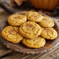 To make Vegan Pumpkin Spice Cookies, gather these key ingredients: - 1 cup canned pumpkin puree - 1/2 cup coconut sugar - 1/3 cup maple syrup - 1/4 cup coconut oil, melted - 1 teaspoon vanilla extract - 1 1/2 cups whole wheat flour - 1 teaspoon baking soda - 1 teaspoon baking powder - 1 teaspoon pumpkin pie spice - 1/2 teaspoon cinnamon - 1/4 teaspoon nutmeg - 1/4 teaspoon salt - 1/2 cup vegan chocolate chips (optional) Using fresh pumpkin puree has some benefits. Fresh puree has a rich flavor and bright color. It also packs more nutrients than canned. Yet, canned pumpkin is easy and saves time. It offers a consistent texture and taste. If you want to substitute ingredients, here are some options: - Coconut sugar can be swapped for brown sugar. - Maple syrup works well with agave nectar. - Coconut oil can be replaced with vegetable oil or vegan butter. - Whole wheat flour can be substituted with all-purpose flour or gluten-free flour. Feel free to get creative with your ingredients. This flexibility will help you make these cookies your own. For the full recipe, check the section above. To make these vegan pumpkin spice cookies, start by mixing the wet ingredients. In a large bowl, combine: - 1 cup canned pumpkin puree - 1/2 cup coconut sugar - 1/3 cup maple syrup - 1/4 cup melted coconut oil - 1 teaspoon vanilla extract Stir this mixture well until it is smooth. Next, in another bowl, whisk together the dry ingredients. Combine: - 1 1/2 cups whole wheat flour - 1 teaspoon baking soda - 1 teaspoon baking powder - 1 teaspoon pumpkin pie spice - 1/2 teaspoon cinnamon - 1/4 teaspoon nutmeg - 1/4 teaspoon salt Once mixed, slowly add the dry ingredients to the wet mixture. Stir until just combined. You want the cookie dough to be thick but not dry. If it feels too sticky, add a bit more flour. Folding in chocolate chips is optional, but I highly recommend it for extra flavor. Add 1/2 cup vegan chocolate chips, if you like, and gently fold them into your dough. Preheat your oven to 350°F (175°C) before baking. Line a baking sheet with parchment paper to prevent sticking. Using a tablespoon, scoop out your cookie dough. Place the dough on the sheet, leaving space between each scoop. The cookies will spread while baking. Bake your cookies for 12-15 minutes or until the edges are lightly golden. To check if they are done, look for a firm edge and a soft center. Once baked, let the cookies cool on the baking sheet for about 5 minutes. This step helps them set. After that, transfer them to a wire rack to cool completely. This way, they will have the perfect texture! To bake the best vegan pumpkin spice cookies, avoid these common mistakes: - Overmixing the batter: This can lead to tough cookies. Mix until just combined. - Not measuring ingredients correctly: Use proper measuring cups to ensure accuracy. - Skipping the cooling time: Let the cookies cool on the sheet for five minutes. This helps them set. Here are some recommended tools for your baking: - Mixing bowls: Use large bowls for easy mixing. - Parchment paper: This prevents sticking and makes cleanup easy. - Cookie scoop: A scoop helps make uniform cookie shapes. Enhancing flavor is simple! Try these tips: - Use fresh spices: They add more flavor than old ones. - Add vanilla extract: It adds depth and richness to your cookies. - Experiment with extracts: Almond or maple extract can boost the flavor. Pair your cookies with these delicious treats: - Non-dairy milk: Almond or oat milk complements the cookies well. - Coffee or tea: A warm drink enhances the cozy fall vibe. - Dairy-free ice cream: Serve a scoop beside the cookies for a special dessert. For a lovely presentation: - Arrange cookies on a decorative plate: This makes them look inviting. - Sprinkle extra pumpkin pie spice on top: It adds a nice touch. - Serve with a side of fresh fruit: This adds color and freshness to your plate. Try these tips, and you'll have a delightful cookie experience! For the full recipe, check out the [Full Recipe]. {{image_2}} You can easily change the flavor of your vegan pumpkin spice cookies. Try different spices or extracts for a new twist. Instead of pumpkin pie spice, you can use ginger or allspice. This change will give your cookies a unique taste. You can also add a splash of almond or orange extract for a fresh flavor. Adding nuts or dried fruits can enhance your cookie dough. Walnuts or pecans add a nice crunch. Dried cranberries or raisins bring a sweet, chewy texture. Mix in 1/2 cup of your chosen nuts or fruits for extra flavor and fun. For gluten-free options, swap out whole wheat flour. Use almond flour or oat flour instead. These flours work well and keep the cookies soft. You can also try a gluten-free flour blend for an easy switch. If you want lower-sugar cookies, reduce the coconut sugar. Use just 1/4 cup instead of 1/2 cup. You can also add mashed bananas or applesauce for natural sweetness. This keeps your cookies tasty without adding too much sugar. To keep your vegan pumpkin spice cookies fresh, store them in an airtight container. This helps keep the moisture in and prevents them from getting stale. You can store them at room temperature for about a week. If you prefer, you can also refrigerate the cookies. This will extend their shelf life for up to two weeks. However, the texture may change slightly. If you want the best taste, I suggest room temperature storage. Freezing the cookies is a great way to enjoy them later. To freeze, first allow the cookies to cool completely. Then, place them in a single layer on a baking sheet. Freeze them for about an hour. After that, transfer the cookies to a freezer-safe bag or container. Make sure to remove excess air to prevent freezer burn. They can last for up to three months in the freezer. When you want to enjoy them again, thaw the cookies in the refrigerator overnight. This helps maintain their soft texture. You can also warm them in the oven for a few minutes before serving. This makes them taste freshly baked! Can I use a different sweetener? Yes, you can use other sweeteners. Agave nectar or brown sugar can work. Just keep the ratio the same. This will help your cookies stay sweet and chewy. How long will the cookies last? These cookies can last about a week. Store them in an airtight container at room temperature. You can also freeze them for longer storage. Can I make these cookies without pumpkin? Yes, you can! If you want to skip the pumpkin, try using mashed bananas or applesauce instead. This will change the flavor but still keep the cookies moist. What can replace coconut oil in the recipe? You can use vegetable oil, canola oil, or even vegan butter. Each option will give a slightly different taste but will still work well. Is there an alternative for maple syrup? Yes, you can use agave syrup or brown rice syrup. Both options have a similar sweetness and will help keep your cookies moist. In this blog post, we covered how to create delicious vegan pumpkin spice cookies. We discussed key ingredients, from fresh versus canned pumpkin puree to substitutes for common ingredients. The step-by-step instructions helped you mix, bake, and cool your cookies perfectly. Remember to avoid common mistakes and consider flavor variations. Finally, proper storage keeps your cookies fresh. With these tips, you can enjoy tasty treats that impress. Happy baking!