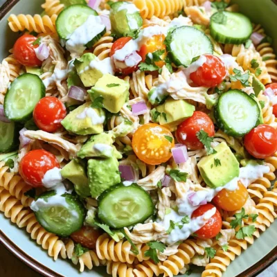 Healthy Chicken Pasta Salad with Avocado Delight