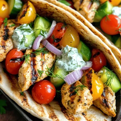 Mediterranean Chicken Gyros with Tzatziki Delight