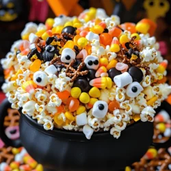 To make your Spooky Halloween Snack Mix, gather these main ingredients: - 3 cups popcorn (popped) - 2 cups chocolate-covered pretzels - 1 cup candy corn - 1 cup mini marshmallows - 1 cup spooky gummy candies (like worms or eyeballs) - 1/2 cup orange and black chocolate candies (or M&Ms) These ingredients create a fun mix that is both sweet and crunchy. The popcorn and pretzels give a great texture. The candy corn and marshmallows add sweetness and a festive look. Gummy candies bring a spooky twist that kids love. You can customize your mix with these optional ingredients: - 1 cup mixed nuts (for added crunch) - 1 tablespoon edible glitter (for decoration) Adding mixed nuts makes your snack mix more hearty. Edible glitter gives it a magical sparkle, making it even more festive. Feel free to swap or add any of your favorite snacks. This recipe is easy to adapt for dietary needs. If someone has nut allergies, skip the mixed nuts. You can also use gluten-free pretzels to make it gluten-free. Check the candy labels for allergens to keep it safe for everyone. To make your spooky snack mix, start with a large bowl. Add 3 cups of popped popcorn. Then, mix in 2 cups of chocolate-covered pretzels. Next, add 1 cup of candy corn. Toss in 1 cup of mini marshmallows and 1 cup of spooky gummy candies. If you like, include 1 cup of mixed nuts for crunch. Finally, sprinkle in 1/2 cup of orange and black chocolate candies. Gently stir all the ingredients. Be careful not to break the popcorn or pretzels. If you want a magical touch, add 1 tablespoon of edible glitter. Toss again to mix it well. For a fun presentation, use a large cauldron or a spooky bowl. You can also use small paper cones or plastic Halloween boxes. These make great individual servings. To enhance the Halloween spirit, decorate your table with spider web tablecloths. Use festive napkins that match your theme. Let the mix sit for a few minutes. This helps the flavors blend. After that, pour it into your chosen serving dish. You can also fill individual bags for easy snacking. This spooky Halloween snack mix is perfect for parties, movie nights, or trick-or-treaters. Enjoy the fun of sharing this tasty treat! For the full recipe, refer to the top of this section. To add some extra fright to your snack mix, think about how you plate it. Use a large cauldron or a spooky bowl. Add fun items like plastic spiders or creepy decorations on top. You can use black and orange napkins to complete the look. For a twist, use glow-in-the-dark cups. Kids will love the spooky surprise! Store your snack mix in an airtight container. This keeps it fresh for longer. If you want to keep it for days, use a zip-top bag. Press out the air before sealing. This will help keep the popcorn crisp. You can also add a few extra marshmallows to help with moisture control. To boost flavors, consider adding spices. A pinch of cinnamon or nutmeg can add warmth. If you like it salty, sprinkle some sea salt. You can also mix in flavored nuts or pretzels for variety. Experiment with different candies to find your favorite mix. Don't forget, using a little bit of edible glitter can make it look magical! Check out the Full Recipe for the complete list of ingredients! {{image_2}} If you want a nut-free mix, skip the mixed nuts. Use more popcorn or add extra pretzels. For a gluten-free option, choose gluten-free pretzels. You can find these in most stores. They taste just as good! Also, check your candy labels to ensure they're gluten-free. You can create fun themes with your snack mix! For a monster mix, add green candies or chocolate-covered almonds. To make a witch mix, use dark chocolate and add black licorice. Think about colors and shapes. Make it colorful and spooky! You can even add some plastic Halloween toys for extra fun. Add seasonal flavors to make your mix special. Use pumpkin spice or cinnamon for a fall taste. You can also add caramel corn for sweetness. This gives your mix a cozy vibe. Try using apple-flavored candies for a unique twist! The key is to keep it fun and seasonal. Check out the Full Recipe for more ideas! To keep your spooky Halloween snack mix fresh, store it in an airtight container. This helps lock in the crunch and flavor. Make sure to place the container in a cool, dry spot. Avoid direct sunlight or heat, as these can make your mix go stale. When stored properly, your snack mix can last up to two weeks. After that, the ingredients may start to lose their taste and texture. If you notice any change in smell or appearance, it’s time to toss it out. You can freeze your snack mix for longer storage. Use a freezer-safe bag or container. When you want to enjoy it again, simply take out what you need. Let it sit at room temperature for about 15 minutes before serving. This will help restore its crunch and make it fun to eat again! For the full recipe, check out the recipe section. Yes, you can make this snack mix ahead of time. Prepare it a day or two before your Halloween party. Just store it in an airtight container. This keeps it fresh and crunchy. There are many fun ways to serve this mix. Use a large cauldron for a spooky look. You can also use Halloween-themed bowls or jars. For individual servings, use small paper cones or plastic boxes. Decorate the table with spider webs and spooky props to add to the fun. To make this recipe healthier, swap out some ingredients. Use air-popped popcorn instead of buttered. Replace candy corn with dried fruit or nuts. You can add seeds for added crunch and nutrition. Also, use dark chocolate-covered pretzels for a richer flavor and less sugar. This blog post covered how to make a fun and spooky Halloween snack mix. You learned about the main ingredients, optional tweaks, and dietary needs. I shared easy steps for preparation and assembly to make it festive. You also saw tips to enhance flavor and freshness. Lastly, I discussed fun variations and storage methods. With these ideas, your snack mix will delight everyone. Enjoy creating your spooky treat!