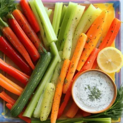 For the best keto veggie sticks, I love using a mix of colorful veggies. Here are my top picks: - 1 cup cucumber, sliced into sticks - 1 cup celery, sliced into sticks - 1 cup bell peppers (red, yellow, and green), sliced into sticks - 1 cup carrot sticks (or zucchini for a keto-friendly option) These veggies are crunchy and low in carbs. They also provide great color and flavor. The ranch dressing adds creaminess and tang to the veggie sticks. To whip up a tasty dip, you'll need: - 1/2 cup sour cream - 1/4 cup mayonnaise (full-fat for keto) - 1 tablespoon lemon juice - 1 teaspoon garlic powder - 1 teaspoon onion powder - Salt and pepper to taste This combo creates a rich dip that pairs perfectly with the fresh veggies. Want to take your veggie sticks to the next level? Consider these extras: - 1 tablespoon olive oil - 1 teaspoon dried dill (or fresh if available) The olive oil helps with the seasoning, while dill gives your ranch dip a fresh twist. You can mix and match for a flavor that excites your taste buds. For the full recipe, check out the detailed instructions. First, wash the veggies. Clean them well to remove any dirt. Next, slice the cucumber, celery, bell peppers, and carrots (or zucchini) into sticks. Try to make them all the same size. This way, they cook evenly. Uniform sticks also look nice on the plate. In a big bowl, add the veggie sticks. Pour in one tablespoon of olive oil. Then, sprinkle salt, pepper, garlic powder, onion powder, and dried dill over the sticks. Toss everything together until the veggies are well coated. This step adds great flavor. You can choose to bake or chill your veggie sticks. If you want a crunchy texture, spread them on a baking sheet. Bake at 400°F (200°C) for about 15 minutes. They should turn a little crisp. If you prefer a fresh taste, chill the veggie sticks in the fridge for 30 minutes. Both methods work well! For the full recipe, check out the complete guide to making Keto Crunchy Veggie Sticks with Creamy Ranch Dip. To make sure your veggie sticks stay crunchy, consider these simple steps: - Slice your vegetables into even sticks. This helps them cook at the same rate. - Toss them gently with olive oil and seasonings. Too much oil can make them soggy. - Bake them at a high temperature of 400°F (200°C). This creates a nice crisp. - If you prefer, chill them in the fridge for 30 minutes. This gives a fresh crunch. You can change the flavors of your veggie sticks easily. Try these ideas: - Use different herbs like thyme or rosemary for a new taste. - Swap out the olive oil for avocado oil for a richer flavor. - Add spices like paprika or cayenne for a kick. - For the ranch dip, use Greek yogurt instead of sour cream for tanginess. A beautiful presentation makes snacks more fun. Here are some tips: - Use a colorful platter to show off the veggie sticks. Arrange them by color for a vibrant look. - Serve the ranch dip in a small bowl in the center. Garnish it with fresh herbs or a lemon slice. - Add some whole veggies like cherry tomatoes or radishes for extra color. Try these tips to elevate your Keto Veggie Sticks with Ranch. Enjoy the crunch! For the complete recipe, check the Full Recipe section. {{image_2}} You can mix different veggies for variety. Try using radishes or asparagus sticks. Both add unique flavors and crunch. You can even add broccoli florets or cauliflower for a fun twist. Just make sure the sizes are even. This helps with cooking and presentation. Aim for bright colors for a more appealing dish. Your guests will love the visual feast! Ranch dressing is classic, but you can switch it up! Try Greek yogurt instead of sour cream for a lighter version. This swap keeps it creamy and adds protein. You might also use avocado for a rich and creamy dip. It pairs well with the crunch of the veggies. Add fresh herbs like parsley or chives for extra flavor. You can also try adding a bit of hot sauce for a kick! If you like bold flavors, spice things up! Add cayenne pepper or crushed red pepper flakes to the ranch dip. This will give your snack a nice heat. You can also mix in some lemon zest for a zesty twist. For an even bolder taste, try adding horseradish to the ranch. This gives a nice bite that pairs well with the veggies. Don't be afraid to experiment! Each flavor change can create a new favorite. To store your leftover veggie sticks, place them in an airtight container. You want to keep them fresh and crunchy. Make sure to separate the ranch dip from the veggies. This keeps the sticks from getting soggy. Store them in the fridge for up to three days. The ranch dip can last longer. If you store it in a sealed container, it stays fresh for about one week. Always check for any signs of spoilage before using it. If it smells off or shows any change, toss it out. If you want to reheat the veggie sticks, the oven works best. Preheat your oven to 350°F (175°C). Place the veggie sticks on a baking sheet and heat for about 5-7 minutes. This keeps them crunchy. Avoid the microwave, as it can make them soft. Enjoy your crunchy snack! For keto diets, low-carb veggies work best. I love using cucumber, celery, bell peppers, and zucchini. These veggies are crunchy and full of flavor. They fit well into a keto plan. Stick to non-starchy vegetables. Avoid high-carb options like potatoes and corn. Remember, fiber is important too. It helps with digestion and keeps you full. Keto veggie sticks with ranch are low in carbs. Each serving has about 5-7 grams of carbs. The ranch dip adds minimal carbs, around 1-2 grams per serving. Most of the carbs come from the veggies. This makes them a great snack for your keto diet. Always check labels for specific brands to know exact carb counts. Yes, you can make veggie sticks ahead of time! Prepare them a day in advance. Keep them in an airtight container in the fridge. This keeps them fresh and crunchy. If you want extra crunch, chill them for 30 minutes before serving. Just remember to store the ranch dip separately to maintain its creaminess. The best ranch dressing for keto is homemade. Use full-fat sour cream and mayonnaise. This keeps the carb count low. Store-bought ranch may have added sugars. Always read the label before buying. You want ranch that has no hidden carbs. My homemade ranch recipe pairs perfectly with the veggie sticks. For the full recipe, check out my detailed guide above. We discussed keto veggie sticks and their yummy ranch dip. You learned the best vegetables to use, how to prepare them, and ways to keep them crunchy. We explored fun flavor ideas and storage tips to ensure they taste great later. Whether you bake or chill, these snacks will please you. Enjoy customizable flavors and a nutritious treat with every bite. Your keto journey just got tastier!