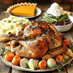 - Whole turkey (12 lbs, thawed) - Olive oil (4 tablespoons) and butter (2 tablespoons, softened) - Garlic powder (1 tablespoon) - Onion powder (1 tablespoon) - Fresh herbs: thyme (2 teaspoons) and rosemary (2 teaspoons) - Chicken broth (4 cups, low sodium) - Vegetables for stuffing: - Onion (1 large, quartered) - Carrots (4, cut into chunks) - Celery (3 stalks, cut into chunks) - Stuffing (3 cups, homemade or store-bought) - Mashed potatoes (4 cups, prepared in advance) - Green bean casserole (2 cups, prepared in advance) - Cranberry sauce (1 cup, store-bought or homemade) - Pumpkin pie (1, store-bought or homemade) - Suggestions for drinks to serve, such as cider or sparkling water These ingredients form the backbone of your feast. They blend flavors and create a warm, inviting spread. Each item works together to give your guests a memorable meal. You can make preparations easier by prepping sides a day or two ahead. This way, you can focus on the turkey and enjoy the day with family. If you want to dive deeper, check out the full recipe for further details on bringing it all together. - Preheat your oven to 325°F (163°C). This helps the turkey cook evenly. - In a small bowl, mix 4 tablespoons of olive oil, 2 tablespoons of softened butter, 1 tablespoon of garlic powder, 1 tablespoon of onion powder, 2 teaspoons of dried thyme, 2 teaspoons of dried rosemary, 2 teaspoons of salt, and 1 teaspoon of black pepper. This blend adds great flavor. - Pat the turkey dry with paper towels. Rub the olive oil mixture all over the turkey. Make sure to get it under the skin and inside the cavity. - Stuff the turkey with quartered onion, carrots, and celery. This will give it more taste as it cooks. - Place the turkey on a roasting rack in a large pan. Pour 4 cups of low-sodium chicken broth into the bottom of the pan. This keeps the turkey moist. - Roast the turkey for about 13-15 minutes per pound. Use a meat thermometer to check if it reaches 165°F (74°C) in the thickest part of the thigh. - Baste the turkey every 30 minutes with the pan juices. This helps keep it juicy and adds flavor. - Once cooked, remove the turkey from the oven. Let it rest for at least 30 minutes before carving. This keeps the juices inside. - If you use store-bought stuffing, prepare it according to package instructions. For homemade, sauté onions and celery in butter. Mix with bread cubes and broth, then bake. - For mashed potatoes, you can use instant mash for ease. Keep them warm in a slow cooker. - Make the green bean casserole in advance. Combine green beans, cream of mushroom soup, and crispy onions, then bake as directed. By following these steps, you create a delicious feast that allows you to enjoy Thanksgiving with less stress. For the full recipe, check the earlier section. To make your Thanksgiving feast easy and tasty, start early. Here are some best practices for prepping dishes in advance: - Plan Your Menu: Choose recipes that keep well. The Make-Ahead Thanksgiving Celebration recipe is a great option. - Prep Ingredients: Wash and chop vegetables a day or two ahead. Store them in airtight containers. - Batch Cook Sides: Make mashed potatoes and green bean casserole a day early. This saves time on the big day. Timing is key for cooking and reheating: - Turkey Timing: Roast your turkey first. It takes the longest and needs time to rest. - Reheat Sides: For sides, reheat in the oven while the turkey rests. Aim for around 350°F (175°C) for even heating. A festive table makes your meal special. Here are some serving suggestions: - Use a Large Platter: Carve your turkey and place it on a big platter. It looks great and makes serving easy. - Colorful Sides: Arrange your sides in colorful bowls. Use white bowls for mashed potatoes and vibrant ones for green bean casserole. Garnishes enhance your table's look: - Fresh Herbs: Sprinkle fresh herbs on dishes for a pop of color. Use parsley or thyme on the turkey. - Seasonal Decor: Add small pumpkins or fall leaves to your table. They add charm and make it festive. Some issues can happen when cooking: - Dry Turkey: To avoid this, baste every 30 minutes while roasting. Let your turkey rest after cooking. This helps keep it juicy. - Lumpy Mashed Potatoes: Use warm milk and butter when mixing. This keeps your potatoes smooth and creamy. Adjusting cooking times helps too: - Thick Foods: Foods like stuffing may need extra time. Check for doneness before serving. - Oven Space: If you have many dishes, consider staggered cooking. Start with the turkey, then add sides as space opens up. {{image_2}} If you want to switch it up this Thanksgiving, consider different proteins. Turkey is classic, but ham makes a tasty choice. A glazed ham adds a sweet, savory flavor. You can also try a roast chicken for a smaller feast. If you prefer vegetarian, stuffed squash or a hearty mushroom roast can impress your guests. These options let you create a feast that fits your style. Side dishes can bring fun twists to your table. For stuffing, try cornbread stuffing with jalapeños, or a wild rice blend with nuts and cranberries. Both add unique flavors to your meal. For veggies, think beyond green beans. Roasted Brussels sprouts with balsamic glaze or honey-roasted carrots can steal the show. These sides not only taste great but also brighten your plate. Desserts are another area to get creative. Instead of pumpkin pie, consider pecan pie or a spiced apple crisp. Both are festive and delicious. For dietary-friendly choices, you can make a gluten-free chocolate tart or a vegan pumpkin mousse. These options ensure everyone can enjoy dessert without missing out. Your Thanksgiving will shine with these sweet variations. To store your leftover turkey and sides, follow these best practices: - Cool Quickly: Let the food cool to room temperature. - Use Airtight Containers: Choose containers that seal well. This keeps moisture in and air out. - Label and Date: Write the date on each container. This helps you track freshness. - Refrigerate Promptly: Store leftovers in the fridge within two hours of serving. For turkey, carve it up before storing. This helps it cool faster. Keep dark and white meat in separate containers for easier use later. For sides, group similar items together. This makes it easy to grab what you need. When reheating turkey and sides, it’s key to avoid drying them out. Here’s how: - Turkey: Reheat at 325°F (163°C) for about 20-30 minutes. Use broth to keep it moist. Cover with foil to trap steam. - Mashed Potatoes: Warm them in a pot on low heat, adding milk or butter as needed. Stir often to prevent sticking. - Green Bean Casserole: Reheat in the oven at 350°F (175°C) for 20-25 minutes, covered with foil. Keep an eye on your food to avoid overcooking. This will help keep everything juicy and tasty. Knowing how long your dishes last is important for safety. Here’s a quick guide: - Cooked Turkey: Lasts 3-4 days in the fridge. - Stuffing and Sides: Also good for 3-4 days. - Pumpkin Pie: Can stay fresh for about 3-4 days too. Look for signs of spoilage, like off smells or mold. If in doubt, throw it out. Always prioritize safety when enjoying your Thanksgiving feast! Yes, you can prep the turkey the night before. Start by thawing your turkey in the fridge. This can take up to three days for a large bird, so plan ahead. The night before, rub the turkey with olive oil and seasonings. Stuff it with vegetables for added flavor. Cover it and leave it in the fridge overnight. This will help the flavors soak in. On Thanksgiving morning, simply take it out, let it sit, and roast. It saves time and effort on the big day. Let the turkey rest for at least 30 minutes after cooking. This step is key for juicy meat. Resting allows the juices to redistribute throughout the turkey. If you cut too soon, the juices run out. This can lead to dry meat. Use this time to finish your sides and set the table. It keeps everything warm and ready to serve. To serve leftover stuffing, first, reheat it in the oven. Preheat to 350°F (175°C) and bake for about 20 minutes. This warms it through and gives it a nice texture. You can also add a splash of broth to keep it moist. For something new, try stuffing it into peppers or mushrooms. You can even mix it into a breakfast casserole with eggs. Leftover stuffing is versatile and can add flavor to many dishes. Preparing a great Thanksgiving meal involves key ingredients, careful steps, and smart tips. Start with the turkey and perfect sides. Plan to make dishes ahead for ease. Don't forget fun dessert options and drinks for everyone. Stay calm and check cooking times to avoid common issues. Explore variations to make your feast unique. Lastly, store leftovers safely for more meals later. With this guide, you can create a memorable Thanksgiving that everyone will enjoy.