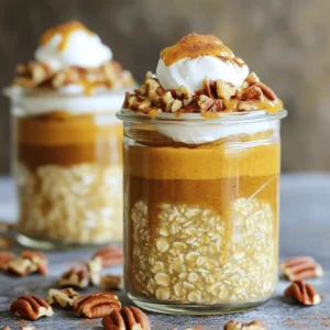 To create this tasty dish, you need a few simple ingredients. Here’s what you will need: - 1 cup rolled oats - 1 cup unsweetened almond milk (or milk of choice) - 1/2 cup canned pumpkin puree - 2 tablespoons brown sugar (adjust to taste) - 1 teaspoon vanilla extract - 1 teaspoon pumpkin pie spice - 1/2 teaspoon cinnamon - 1/4 teaspoon salt Each ingredient plays a vital role. The rolled oats serve as the base, while the pumpkin puree brings a rich flavor. Brown sugar adds sweetness and depth. The spices create that cozy, warm taste we love in fall. While the main ingredients shine, you can enhance your oats with a few extras: - 1 tablespoon chia seeds (optional, for added texture) - 1/4 cup chopped pecans or walnuts (for topping) - Whipped cream or coconut whipped topping (for serving) Chia seeds help thicken the oats and add nutrition. Chopped nuts give a nice crunch, and whipped cream adds a creamy layer on top. Having the right tools makes cooking easier. Here are some helpful items for this recipe: - Large mixing bowl - Whisk or spoon for stirring - Mason jars or airtight containers for storage - Measuring cups and spoons These tools help mix, store, and serve your delicious oats. Each item is easy to find and makes the process smooth. Enjoy making your Brown Sugar Pumpkin Pie Overnight Oats! For the complete recipe, check out the Full Recipe section. To start, gather all your ingredients. You will need rolled oats, almond milk, pumpkin puree, brown sugar, vanilla, pumpkin pie spice, cinnamon, and salt. In a large mixing bowl, combine these ingredients. Mix them well until everything is smooth and blended. If you like a thicker texture, add the chia seeds now. They help the oats soak up the liquid. Stir again to ensure the chia seeds are evenly mixed in. Next, take your mixture and divide it into two or three mason jars or airtight containers. This makes it easy to grab in the morning. Seal the containers tightly to keep the oats fresh. Place them in the fridge overnight. This allows the oats to soak up all the flavors. In the morning, take out your oats. Give them a good stir. If they seem too thick, add a splash of almond milk to loosen them up. For a tasty finish, top your oats with chopped pecans or walnuts. A dollop of whipped cream or coconut whipped topping adds a special touch. For a fun presentation, serve in clear glasses. A drizzle of extra pumpkin puree or a sprinkle of cinnamon makes it look even more appealing. You can find the Full Recipe for Brown Sugar Pumpkin Pie Overnight Oats in the earlier section. Enjoy! To get the right texture for your oats, start with rolled oats. They absorb liquid well and stay chewy. Mix the oats with your liquid of choice. I prefer almond milk for a nutty flavor. If your oats are too thick in the morning, add a splash of milk. Stir well to keep things creamy. Also, consider adding chia seeds. They help thicken the mixture as it sits. A tablespoon of chia seeds makes a big difference! For added flavor, use fresh spices. Ground cinnamon and nutmeg brighten the dish. Make sure to add a good amount of pumpkin pie spice. This blend gives that warm, cozy taste. If you love sweetness, adjust the brown sugar. You can always add more if needed. A drizzle of maple syrup in the morning adds a nice touch too. Don’t forget to top your oats with chopped nuts. They add crunch and extra flavor. You can swap out some ingredients if needed. For a dairy-free option, stick with almond milk, soy milk, or oat milk. If you want a lower sugar option, use unsweetened applesauce instead of brown sugar. You can also use other sweeteners like honey or agave. If you’re not a fan of pumpkin, try using mashed banana or even applesauce. Both give a nice flavor and keep the oats moist. For a unique twist, add cocoa powder for a chocolatey vibe! {{image_2}} You can easily make this recipe vegan. Just swap regular milk for almond milk or oat milk. Both are great options. Use maple syrup instead of brown sugar for sweetness. This change keeps it tasty and plant-based. For gluten-free oats, choose certified gluten-free rolled oats. This way, you avoid any hidden gluten. These simple swaps let everyone enjoy the dish. Want to mix things up? Try adding different spices. Nutmeg or ginger can add warmth. You can also stir in a few chocolate chips for a sweet twist. If you love fruit, add diced apples or sliced bananas. These fruits pair well with pumpkin. You can also try adding a spoonful of peanut butter for creaminess. Each of these ideas gives a fun new taste to your oats. As seasons change, so can your oats! In the summer, swap pumpkin for fresh peaches or berries. A touch of lemon zest brightens the flavor. In the winter, add more spices like clove or cardamom for warmth. You could even use eggnog in place of milk for a festive treat. Each season brings new flavors and ideas. Enjoy experimenting with your overnight oats! Check out the Full Recipe for more inspiration. To keep your Brown Sugar Pumpkin Pie Overnight Oats fresh, store them in airtight containers. Mason jars work well for this. Make sure the lids are tight to prevent air from getting in. This helps keep the oats moist and flavorful. You can prepare them the night before and store them in the fridge. They stay fresh for up to five days. You can also freeze your overnight oats for later. Divide the mixture into freezer-safe containers or bags. Make sure to leave some space for expansion. When you are ready to eat, thaw them in the fridge overnight. You can heat them in the microwave if you like warm oats. Just add a splash of almond milk to keep them creamy. The shelf life of these oats is about five days in the fridge. If you freeze them, they can last up to three months. When reheating, stir in a little almond milk to restore creaminess. Heat in short bursts in the microwave, stirring in between. This method keeps the oats from getting too hot and drying out. Yes, you can use any milk you like. Almond milk works well, but feel free to try oat, soy, or even regular cow's milk. Each milk gives a different taste. If you want a creamier texture, whole milk is a good choice. You can also use lactose-free milk if you need it. Overnight oats last about three to five days in the fridge. Just make sure to keep them in a sealed container. This way, the oats stay fresh and safe to eat. The flavors will blend more over time, making them even better. Absolutely! You can adjust the brown sugar to fit your taste. If you want less sugar, try using a bit of honey or maple syrup. You can also add more pumpkin pie spice for flavor without extra sugar. Just remember to taste as you go for the best results. For a complete guide on making these delicious oats, check out the Full Recipe. This blog post covered how to make delicious brown sugar pumpkin pie overnight oats. We explored the main and optional ingredients and discussed helpful tools. You learned step-by-step instructions for preparing, storing, and serving these oats. I shared tips to get the right consistency and flavor. We also looked at variations, including vegan options and seasonal twists. Remember, these oats are simple and tasty! Enjoy experimenting with your favorite flavors.