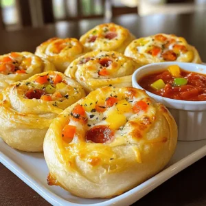 For easy pizza rolls, you need a few simple items. Gather these ingredients: - 1 package of refrigerated pizza dough - 1 cup shredded mozzarella cheese - ½ cup pepperoni slices, chopped - ½ cup bell peppers, diced (any color) - ½ cup marinara sauce (for dipping) - 1 teaspoon Italian seasoning - 1 tablespoon olive oil - 1 egg, beaten (for egg wash) - Flour for dusting Using the right tools makes cooking easier. Here are the tools you will need: - Rolling pin - Baking sheet - Parchment paper - Mixing bowl - Pastry brush - Knife or pizza cutter Choosing fresh ingredients improves taste. Here are some quick tips: - Pizza Dough: Look for dough with a clean label. Check the expiration date. - Cheese: Choose block mozzarella for the best flavor. Shred it yourself for freshness. - Pepperoni: Pick a brand with minimal fillers. Look for a nice red color. - Bell Peppers: Select firm peppers with shiny skin. Avoid any soft spots or wrinkles. - Marinara Sauce: Go for sauces with fewer additives. Taste a few for the best flavor. With these ingredients and tools, you'll make tasty pizza rolls in no time. For the full recipe, check out the details provided! First, get your oven ready. Set it to 400°F (200°C). This heat will make your pizza rolls crispy. While the oven heats, prepare your baking sheet. Line it with parchment paper. This way, your rolls won’t stick. Next, you will work with the pizza dough. Take your package of refrigerated dough. Open it and place it on a lightly floured surface. Roll it out until it is about ¼ inch thick. A rolling pin works best for this task. If you don’t have one, you can use a wine bottle! Once you have rolled out the dough, cut it into squares. Each square should be about 3x3 inches. You will need enough squares for all your filling. Now, let’s make the filling. In a bowl, mix together 1 cup of shredded mozzarella cheese, ½ cup of chopped pepperoni, ½ cup of diced bell peppers, and 1 teaspoon of Italian seasoning. Stir it well so all flavors blend together. Take a square of dough and place about one tablespoon of filling in the center. Make sure not to overfill it! Fold the corners of the dough over the filling. Pinch the edges tightly to seal the pocket. This helps keep the yummy filling inside. Arrange each filled pizza roll on your baking sheet. Leave some space between them. This helps them bake evenly. Before baking, brush the tops of the rolls with a beaten egg. This gives them a nice golden color when baked. Place the baking sheet in your preheated oven. Bake for 15 to 20 minutes. Keep an eye on them. They should turn golden brown and puff up nicely. Once done, take them out and let them cool for a few minutes. Serve warm with marinara sauce for dipping. Enjoy your tasty pizza rolls! For the full recipe, check the recipe section. To get that perfect golden brown finish, brush the tops of your pizza rolls with beaten egg. This egg wash helps create a nice, shiny crust. Make sure your oven is fully preheated to 400°F (200°C). Place the rolls on the center rack for even cooking. Keep an eye on them as they bake. The rolls should take about 15 to 20 minutes to reach that golden look. Avoid overcrowding your baking sheet. If the rolls are too close, they may steam instead of bake. This will make them soggy. Make sure to seal the edges well. If they open while baking, the filling will ooze out. Lastly, don't skip the Italian seasoning. It adds a lot of flavor to your rolls. If you're new to cooking, start with simple steps. Roll the dough thin, about a quarter-inch thick. Thin dough puffs up nicely and cooks evenly. Use a sharp knife to cut your squares. Uneven cuts can lead to uneven baking. If you’re unsure about how much filling to use, start with a tablespoon. Too much filling can make sealing hard. Enjoy the process and have fun in the kitchen! {{image_2}} You can change up the filling to match your taste. Some great options include: - Cooked sausage, crumbled - Sliced olives - Sautéed mushrooms - Spinach - Feta cheese Mix and match these ingredients to create your own unique flavor. Just remember to keep the balance of cheese and sauce. If you want a meat-free option, go for a veggie mix. You can try: - Spinach and ricotta - Roasted zucchini and bell peppers - Mushrooms and mozzarella For a vegan twist, skip the cheese. Use vegan cheese or tofu instead. You can also try a mix of herbs for added flavor. For those who like a kick, add some heat. Consider using: - Jalapeños - Hot sauce in the filling If you prefer sweet, try: - Nutella with banana slices - Cinnamon sugar with cream cheese These options let you explore new flavors. Don’t be afraid to experiment! Use the full recipe to inspire your creations. After you enjoy your pizza rolls, cool them down. Place them in an airtight container. This keeps them fresh. You can store them in the fridge for about three days. If you want to keep them longer, freeze them. To reheat pizza rolls, the oven works best. Preheat it to 350°F (175°C). Place the rolls on a baking sheet. Heat them for about 10-15 minutes until they are warm. You can also use a microwave. Heat them for about 30 seconds but they may get soggy. To freeze pizza rolls, first, let them cool completely. Lay them on a baking sheet in a single layer. Freeze them for about an hour. Once frozen, transfer them to a freezer bag. This way, you can enjoy a quick snack anytime! Yes, you can use homemade dough for Easy Pizza Rolls. Making your own dough adds a personal touch. It can taste fresher and more flavorful. Just ensure the dough is easy to roll out and not too sticky. You can follow a simple bread or pizza dough recipe. This way, you control the ingredients and flavors. You can store pizza rolls in the fridge for up to three days. Make sure they cool completely before placing them in an airtight container. This helps keep them fresh and tasty. If you want to enjoy them later, reheat them in an oven or air fryer. This method keeps them crispy. The best dipping sauce for pizza rolls is marinara sauce. It pairs well with the cheesy and savory flavors. You can also try ranch dressing for a creamy twist. If you like heat, a spicy marinara or hot sauce works great too. Feel free to experiment with different sauces to find your favorite! For a full recipe of Easy Pizza Rolls, check out the main article. In this article, I covered essential ingredients, tools, and tips for making pizza rolls. I shared step-by-step instructions for preparation, assembly, and baking. I also highlighted common mistakes and ways to ensure a perfect finish. Remember, experimenting with different fillings can make pizza rolls even more fun. Store any leftovers properly for quick snacks later. Enjoy your cooking and the tasty results!