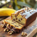 - 3 ripe bananas, mashed - ½ cup unsalted butter, melted - ¾ cup brown sugar, packed - ¼ cup granulated sugar - 2 large eggs, at room temperature - 1 teaspoon vanilla extract - 1 teaspoon baking soda - ¼ teaspoon salt - 1 ½ cups all-purpose flour - ½ cup sour cream or Greek yogurt - ½ cup chopped walnuts or pecans (optional) - ¼ cup dark chocolate chips (optional) You need ripe bananas for this recipe. They add sweetness and moisture. The butter gives a rich taste, while both sugars balance the flavors. The eggs help bind the batter. Vanilla makes it taste better. Baking soda is the leavening agent. It helps the bread rise. Salt enhances the taste and balances the sweetness. All-purpose flour gives the right texture. Sour cream or yogurt adds moistness and flavor. You can add nuts for crunch. They also add a nutty flavor. Dark chocolate chips can make it extra special. They melt and create pockets of chocolate. This recipe is flexible. You can mix and match based on your taste. Overall, these ingredients come together to create a rich, soft banana bread. It’s perfect for breakfast or a snack. - Preheat your oven to 350°F (175°C). This ensures your banana bread bakes evenly. - Prepare a 9x5 inch loaf pan. Grease it with butter or line it with parchment paper. This helps the bread come out easily. - In a large bowl, combine three ripe bananas with half a cup of melted unsalted butter. Mash them well until they are smooth and creamy. - Next, add three-fourths cup of brown sugar and a quarter cup of granulated sugar. Mix them until the mixture is smooth and well combined. - Now, incorporate two large eggs, one at a time. Mix well after each egg. Then, add one teaspoon of vanilla extract and blend until it is mixed in. - Sprinkle one teaspoon of baking soda and a quarter teaspoon of salt over the mixture. Gently fold these into the batter until just combined. - Gradually fold in one and a half cups of all-purpose flour. Mix until you no longer see dry flour. Be careful not to overmix, as this can affect the texture. - If you want extra flavor, fold in half a cup of sour cream or Greek yogurt. You can also add half a cup of chopped walnuts or pecans and a quarter cup of dark chocolate chips, if you like. - Pour the batter into your prepared loaf pan. Smooth the top with a spatula to make it even. - Bake in the preheated oven for 60 to 70 minutes. Check if it’s done by inserting a toothpick in the center. It should come out clean. - Once baked, let the banana bread cool in the pan for 10 to 15 minutes. Then, move it to a wire rack to cool completely. To make your banana bread moist, always use ripe bananas. Ripe bananas have more sugar and a sweeter taste. Look for bananas with brown spots. They are perfect for baking. Sour cream or Greek yogurt adds creaminess and moisture. It helps the bread rise and stay soft. You can choose either, but both work well. Mixing the batter is key. When you add flour, stir gently. Overmixing can make your bread tough. You want to combine ingredients just enough to mix them well. Use a spatula to fold in dry ingredients. This keeps the batter light and fluffy. Remember to be gentle with your mixing. Slice your banana bread after it cools. Serve it warm or at room temperature. For an elegant touch, add powdered sugar on top. You can also serve it with butter or nut butter. This adds richness and flavor. Enjoy your beautiful banana bread! {{image_2}} You can add nuts to your banana bread for a nice crunch. Here are some options: - Walnuts - Pecans - Almonds Each nut gives a different flavor. Walnuts add earthiness, while pecans offer sweetness. Almonds bring a light, buttery taste. Choose your favorite or mix them for fun! Chocolate makes banana bread even better. You can use chocolate chips or chunks. Here’s how they differ: - Chocolate chips melt less and keep shape. - Chocolate chunks melt more and give a gooey texture. For sweetness, try dark or semi-sweet chocolate. Dark chocolate adds a rich taste, while semi-sweet is classic and milder. Adding spices can brighten your banana bread. Try these: - Cinnamon - Nutmeg Both spices pair well with bananas. They add warmth and depth. You can also mix in other fruits. Blueberries or raspberries add a fresh twist. Just fold them in gently! To keep your banana bread fresh, consider these tips: - Room Temperature: Store it in an airtight container. This keeps moisture in. - Refrigeration: Only refrigerate if you plan to keep it longer than a week. The fridge can dry it out. - Freezing: For longer storage, wrap the bread tightly in plastic wrap. Then place it in a freezer bag. This will help it last for up to three months. Banana bread can last: - At Room Temperature: About 3 to 4 days in an airtight container. - In the Fridge: About 1 week. - In the Freezer: Up to 3 months. If you see mold or notice an off smell, it’s time to throw it away. To enjoy your banana bread warm, try these methods: - Microwave: Heat a slice for 10 to 15 seconds. This warms it without drying it out. - Oven: Preheat to 350°F (175°C). Wrap the bread in foil and heat for 10-15 minutes. This keeps it moist. - Toaster: For a crispy edge, toast a slice on low heat. This adds a nice texture. Yes, you can use frozen bananas. First, thaw them in the fridge or at room temperature. This will make them soft and easy to mash. Frozen bananas may be a bit more watery. To fix this, drain excess liquid before mixing. The flavor remains sweet and rich. Your banana bread will still be delicious! To make banana bread healthier, reduce sugar and fat. You can cut the brown sugar by a quarter. Replace some butter with applesauce to lower fat. Use whole grain flour instead of all-purpose flour. This adds fiber and nutrients. Your banana bread will still taste great but be more wholesome! If you want a vegan option, use flaxseed meal or applesauce. For one egg, mix one tablespoon of flaxseed meal with three tablespoons of water. Let it sit for five minutes. You can also use ¼ cup of applesauce as a substitute. These swaps change the texture a bit but keep the bread moist and tasty. In this post, you learned how to make delicious banana bread. We covered ingredients, step-by-step instructions, and helpful tips. Use ripe bananas for the best flavor and moisture. Remember to mix gently to keep your bread light. You can add nuts, chocolate, or spices to change the taste. Store it right to keep it fresh longer. With these insights, you can create a perfect loaf every time. Enjoy baking and sharing your banana bread with friends and family!