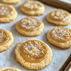 - 1 cup unsalted butter, softened - 1 cup granulated sugar - 1/2 cup brown sugar, packed - 2 large eggs - 1 teaspoon vanilla extract - 2 cups all-purpose flour - 1 teaspoon baking soda - 1/2 teaspoon salt - 1/2 cup heavy cream - 1/4 cup granulated sugar (for topping) Using fresh, high-quality ingredients makes a big difference. I always choose unsalted butter for better control over salt levels. Granulated sugar and brown sugar should be fresh and free from lumps. I prefer large eggs for their size. Vanilla extract must be pure for the best flavor. Fresh all-purpose flour should be sifted to avoid lumps. Heavy cream should have a high-fat content for a rich taste. If you're dairy-free, use coconut oil or a dairy-free butter. For egg allergies, flax eggs are a good option. Instead of all-purpose flour, you can use a gluten-free blend. If you dislike vanilla, almond extract adds a nice twist. Always check labels for allergens when substituting ingredients. Start by preheating your oven to 350°F (175°C). Line two baking sheets with parchment paper. In a large bowl, cream together 1 cup of softened unsalted butter, 1 cup of granulated sugar, and 1/2 cup of brown sugar. Mix this until it gets light and fluffy. This should take about 2-3 minutes. Next, add in 2 large eggs one by one. Make sure to mix well after each egg. Stir in 1 teaspoon of vanilla extract. In another bowl, whisk together 2 cups of all-purpose flour, 1 teaspoon of baking soda, and 1/2 teaspoon of salt. Slowly add this dry mix to your wet ingredients. Mix until just combined. Now pour in 1/2 cup of heavy cream. Gently fold it into your dough until it looks smooth and glossy. Using a tablespoon or a cookie scoop, drop rounded balls of dough onto the prepared baking sheets. Leave about 2 inches between each ball. Bake these in the preheated oven for 10-12 minutes. You want the edges to be lightly golden, but the centers should still be soft. After baking, remove the cookies from the oven and let them cool on the sheets for about 5 minutes. Then, transfer them to a wire rack to cool completely. Once your cookies are cool, sprinkle a thin layer of granulated sugar on top of each cookie. Use about 1/4 teaspoon per cookie. Now, take a kitchen torch and caramelize the sugar. Move the flame in a circular motion over the sugar until it melts and forms a golden crust. Be careful not to burn it! After caramelizing, let the sugar cool and harden before you serve these delightful treats. To get the best texture for your Crème Brûlée Cookies, focus on the dough. Start with softened butter for easy mixing. Cream the butter and sugars well until light and fluffy. This step adds air and makes the cookies soft. Don’t overmix the dough once you add the flour. Gently fold in the heavy cream to keep that nice, chewy bite. Bake just until the edges are golden. The centers should remain soft for that perfect melt-in-your-mouth feel. If you have leftover cookies, store them in an airtight container. This keeps them fresh and soft. You can place a slice of bread in the container. The bread helps keep the cookies moist. If you want to store them longer, freeze the cookies. Just make sure they are fully cooled first. Wrap each cookie in plastic wrap and place them in a freezer bag. They can last up to three months in the freezer. One common mistake is not measuring ingredients correctly. Use measuring cups and spoons for accuracy. Another mistake is baking at the wrong temperature. Always preheat your oven to 350°F (175°C). Watch the cookies closely while they bake. If you let them bake too long, they may turn hard. Lastly, when caramelizing the sugar, keep the torch moving. This helps avoid burning the sugar and gives you a nice, even crust. {{image_2}} You can easily change the basic recipe to fit your taste. Try adding chocolate chips for a rich twist. Dark, milk, or white chocolate all work well. You can mix in chopped nuts like pecans or walnuts for crunch. Toast them first to enhance their flavor. Want a fruity touch? Add dried fruit, like cranberries or cherries. They add a fun burst of flavor and color. If you need a gluten-free option, swap the all-purpose flour. Use a gluten-free flour blend that works well for baking. Make sure it has xanthan gum for better texture. Your cookies will still be soft and delicious. Keep an eye on baking time, as gluten-free cookies may need slight adjustments. Mini cookies are a fun way to serve these treats. Use a small cookie scoop to form smaller balls of dough. Bake them for around 8-10 minutes. They will be perfect bite-sized delights! You can then top them with sugar and caramelize as usual. This makes them great for parties or sharing with friends. To keep your Crème Brûlée Cookies fresh, store them in an airtight container. This helps maintain their soft texture and rich flavor. Place parchment paper between layers to avoid sticking. Store them at room temperature for up to five days. If you want them to last longer, consider freezing. Freezing these cookies is simple. First, let them cool completely. Then, place them in a single layer on a baking sheet. Freeze for about two hours until firm. After that, transfer the cookies to a freezer bag. Remove as much air as possible before sealing. They can stay frozen for up to three months. To reheat your cookies, preheat the oven to 350°F (175°C). Place the cookies on a baking sheet. Heat for about five minutes, just until warm. If you want to refresh the sugar crust, use a kitchen torch quickly. This gives them that fresh-out-of-the-oven taste! Yes, you can make these cookies ahead of time. Prepare the dough and chill it in the fridge. You can store it for up to three days. When ready, scoop and bake the cookies fresh. This keeps them soft and tasty. These cookies blend classic crème brûlée flavors into a cookie form. The creamy texture comes from heavy cream mixed in the dough. The sugar topping adds a crunchy, caramelized layer. This combination creates a delightful contrast in each bite. To avoid burning the sugar, use a kitchen torch carefully. Keep the flame moving in a circular motion. This helps the sugar melt evenly. Aim for a golden color, not dark brown. If it burns, the taste turns bitter, so watch closely! You learned about the key ingredients for crème brûlée cookies. Quality matters, and there are easy substitutions for allergies. Our step-by-step guide showed you how to prep, bake, and caramelize the top for that perfect crunch. I shared tips to ensure the best texture and storage methods to keep your cookies fresh. Remember to explore variations like adding chocolate or going gluten-free. Now, you’re ready to enjoy these tasty treats. Make them your own and impress your friends with your baking skills!