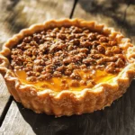 To make Greek Honey Pie, gather these ingredients: - 1 cup all-purpose flour - ½ cup unsalted butter, melted - ¼ cup powdered sugar - 1 large egg yolk - ¼ teaspoon salt - ½ teaspoon vanilla extract - 1 cup walnuts, finely chopped - 1 teaspoon cinnamon - ½ cup honey - ½ cup almond milk - Zest of 1 lemon - 1 teaspoon baking powder - 1 tablespoon sesame seeds You can swap some ingredients if needed. Here are a few ideas: - Use whole wheat flour instead of all-purpose flour for a nuttier taste. - Coconut oil can replace unsalted butter for a dairy-free option. - If you have no powdered sugar, you can blend granulated sugar until fine. - Any milk can work in place of almond milk, like oat or soy milk. - Pecans or almonds can be used instead of walnuts for the filling. Choosing the best ingredients makes a big difference. Here are some tips: - Use fresh walnuts. Old nuts can taste bitter. - Opt for pure vanilla extract. It gives better flavor than imitation. - Choose high-quality honey. It adds depth to the pie. - Fresh lemon zest enhances the pie's flavor. Avoid bottled lemon juice. - Make sure your butter is unsalted for better control over sweetness. These tips will help you create a delicious Greek Honey Pie that shines in flavor! To start, grab a big mixing bowl. Add 1 cup of flour, ½ cup of melted butter, and ¼ cup of powdered sugar. Next, mix in 1 large egg yolk, ¼ teaspoon of salt, and ½ teaspoon of vanilla extract. Stir until the dough comes together. Now, lightly flour your working surface. Roll out the dough until it fits a 9-inch pie pan. Press the dough into the pan, making sure to cover the sides. Trim any extra dough and prick the bottom with a fork. This helps keep the crust from bubbling. Preheat your oven to 350°F (175°C). Bake the crust for about 15 minutes until it turns lightly golden. Once done, let it cool. In another bowl, mix together 1 cup of finely chopped walnuts, 1 teaspoon of cinnamon, and the zest of 1 lemon. Add ½ cup of honey, ½ cup of almond milk, and 1 teaspoon of baking powder. Stir everything until well combined. The filling should be thick and sticky. Pour the walnut filling into the pre-baked crust. Spread it evenly so every slice has the same flavor. Now, sprinkle 1 tablespoon of sesame seeds on top for texture and taste. Place the pie in the oven and bake for 25-30 minutes. You want the filling to be set and lightly golden on top. Once baked, remove the pie from the oven and let it cool completely. This step is key for easy slicing. Enjoy your Greek honey pie at room temperature or chilled, and drizzle with more honey if you like extra sweetness! To make a great crust, start with cold butter. This keeps the crust flaky. Use a fork to mix the butter with flour. Do not overmix; stop when the dough forms. Roll it out on a floured surface, but keep it thick enough to hold the filling. Prick the bottom with a fork before baking. This helps it bake evenly and prevents bubbles. Your filling needs to be mixed well. Combine walnuts, cinnamon, lemon zest, honey, almond milk, and baking powder thoroughly. This step ensures every bite is full of flavor. Bake the pie until the filling is golden and firm. Let it cool completely before slicing. This helps it set well. Serve your pie at room temperature or chilled. For a fancy touch, drizzle extra honey on top. Add fresh mint leaves for color. You can also serve it with a scoop of vanilla ice cream. This adds creaminess that pairs well with the pie's sweetness. Enjoy the lovely flavors of your Greek Honey Pie! {{image_2}} You can switch up the nuts in your Greek honey pie to suit your taste. If you don't have walnuts, try pecans or hazelnuts. These nuts add a rich flavor and texture. Almonds also work well if you want a milder taste. Just chop them finely and use them in place of walnuts. To brighten the flavor of your pie, add a touch of citrus or extracts. A bit of orange zest can give a fresh twist. You can also use almond or coconut extract for a new taste. Just a teaspoon will enhance the pie's flavor without overpowering it. If you need a gluten-free crust, use almond flour or oat flour instead of all-purpose flour. Mix it with melted butter and a bit of powdered sugar. This creates a tasty base that holds together well. Just remember to follow the same steps for rolling and baking. You can enjoy Greek honey pie without gluten! To keep your Greek Honey Pie fresh, store it in an airtight container. Place the pie at room temperature for up to two days. If you want it to last longer, put it in the fridge. It can stay fresh in the fridge for about a week. Just make sure to cover it well. This helps keep the flavors intact. If you want to save your pie for later, freezing is a great option. First, let the pie cool completely. Then, wrap it tightly in plastic wrap. After that, place it in a freezer-safe bag or container. You can freeze it for up to three months. When you're ready to enjoy it, just thaw it in the fridge overnight. Reheating your pie is easy. Preheat your oven to 300°F (150°C). Place the pie on a baking sheet. Heat it for about 10-15 minutes. This warms the pie without making it soggy. If you prefer, you can also use the microwave. Heat individual slices for about 30 seconds to 1 minute. Enjoy the warm, sweet flavors again! Greek Honey Pie is a delightful dessert. It features a buttery crust filled with a rich walnut mix. The main ingredients include: - All-purpose flour - Unsalted butter - Powdered sugar - Egg yolk - Walnuts - Honey - Almond milk - Cinnamon - Lemon zest - Sesame seeds Each ingredient adds flavor and texture to the pie. The honey gives it a sweet touch, while the walnuts add crunch. This pie is simple yet delicious. Yes, you can use other types of milk. Whole milk or oat milk works well too. Each milk will change the taste slightly. Almond milk adds a nutty flavor, while whole milk makes it creamier. Choose your favorite for the best result! Greek Honey Pie can last up to five days in the fridge. Make sure to cover it well. This keeps it fresh and tasty. If you want to store it longer, you can freeze it. Just wrap it tightly and enjoy it later! This blog post shares key tips for making Greek Honey Pie. We covered vital ingredients, from what to use to helpful substitutes. I provided step-by-step instructions for the crust, filling, and assembly. We explored tips for a perfect pie and different variations for unique flavors. I also discussed how to store leftovers and answered common questions. With these insights, you can bake a delicious pie that impresses everyone. Enjoy experimenting with flavors and sharing your tasty creations!