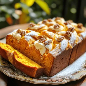 - 1 cup pumpkin puree - 1/2 cup cream cheese, softened - 1/2 cup granulated sugar - 1/2 cup brown sugar, packed Pumpkin puree gives the bread its rich flavor and moist texture. Cream cheese adds creaminess and a slight tang. I love using both granulated and brown sugar. The granulated sugar adds sweetness, while brown sugar adds depth. - 2 cups all-purpose flour - 1 teaspoon baking soda - 1/2 teaspoon baking powder - 1 teaspoon ground cinnamon - 1/2 teaspoon ground nutmeg - 1/4 teaspoon ground ginger - 1/4 teaspoon salt - 1 teaspoon vanilla extract - 1/2 cup chopped walnuts or pecans (optional) For the dry mix, flour, baking soda, and baking powder create the right rise. The spices—cinnamon, nutmeg, and ginger—bring warmth and cozy flavors. If you want crunch, add chopped walnuts or pecans. They give a nice texture to each bite. First, you need to preheat your oven to 350°F (175°C). This step is key for even baking. Next, grab a 9x5 inch loaf pan. Grease it well or line it with parchment paper. This makes it easy to remove the bread later. In a large bowl, beat the softened cream cheese until it's smooth. Then, add in both sugars and the vegetable oil. Mix these together until they look well combined. Now, add the eggs one at a time. Make sure to mix well after each egg. Finally, stir in the pumpkin puree and vanilla extract. Keep mixing until everything is smooth and blended. In a separate bowl, whisk together the flour, baking soda, and baking powder. Then, add the spices: cinnamon, nutmeg, ginger, and salt. Whisk until everything is evenly mixed. Now, it’s time to bring the dry and wet ingredients together. Gradually fold the dry mix into the wet mix. Do this gently and stop as soon as they are combined. Over-mixing can make the bread tough. If you want some extra texture, fold in the chopped walnuts or pecans at this stage. Pour the batter into your prepared loaf pan. Use a spatula to smooth the top so it looks nice. Place the pan in your preheated oven. Bake for 60-70 minutes. To check if it's done, insert a toothpick into the center. If it comes out clean, your bread is ready. Let the bread cool in the pan for about 10 minutes before moving it to a wire rack. This will help it cool evenly. Enjoy the process! To make the best pumpkin cream cheese bread, avoid over-mixing the batter. When you mix too much, the bread can become tough. Mix just until you see no dry flour. This keeps the bread soft and fluffy. Ensuring the correct temperature for baking is crucial. Preheat your oven to 350°F (175°C). An oven that’s too hot can burn the outside while leaving the inside raw. Use an oven thermometer if needed. This small step makes a big difference. Using fresh spices makes your bread taste amazing. Fresh spices have a stronger flavor than pre-ground ones. They add depth to the pumpkin bread. Use whole spices and grind them just before baking for the best results. If you want to add nuts, do it right! To avoid clumping, toss the chopped walnuts or pecans in a bit of flour before mixing them into the batter. This simple trick helps them spread evenly throughout the bread. Enjoy the added crunch in every slice! {{image_2}} You can make this bread even more fun by adding chocolate chips or dried fruit. Chocolate chips give a rich, sweet burst. Dried fruit like raisins or cranberries adds a chewy texture. Both choices make your bread special. If you want to change the spices, try cardamom or allspice. Cardamom gives a floral note that brightens the flavor. Allspice has a warm, sweet taste that enhances the bread's cozy vibe. Feel free to mix and match spices to find your perfect blend. If you need gluten-free options, swap the all-purpose flour for a gluten-free blend. Many brands work well in baking and keep the bread light and fluffy. Just be sure to check the blend for best results. For those on a vegan diet, you can replace the eggs. Use flaxseed meal mixed with water or applesauce. Cream cheese can be swapped with vegan cream cheese for a dairy-free treat. Both adjustments keep your pumpkin bread tasty and enjoyable for everyone. To keep your pumpkin cream cheese bread fresh, choose the right storage method. You can store it on the countertop or in the fridge. If you keep it at room temperature, wrap it tightly in plastic wrap. This method keeps the bread soft for about three days. If you want it to last longer, the fridge is your best bet. In the fridge, the bread stays good for about a week. Freezing is a great way to save your pumpkin cream cheese bread for later. First, let the bread cool completely. Then, wrap it tightly in plastic wrap. After that, place it in a freezer bag or an airtight container. This keeps it safe from freezer burn. You can freeze it for up to three months. When you're ready to enjoy it, thaw the bread overnight in the fridge. For a warm treat, reheat it in the oven at 350°F (175°C) for about 10 minutes. What can I substitute for pumpkin puree? You can use butternut squash puree or sweet potato puree. Both have a similar texture and flavor. Make sure they are smooth and unsweetened. This keeps the taste close to pumpkin. Can I use a different type of sugar? Yes, you can use coconut sugar or maple sugar. They add a unique flavor. Just keep the amount the same as granulated sugar for best results. How do I know when my bread is fully baked? Insert a toothpick in the center of the bread. If it comes out clean, the bread is done. If not, bake a bit longer and check again. What if my bread is too dense? Dense bread may mean you over-mixed the batter. It can also happen if you added too much flour. Measure your flour correctly and mix gently. Best accompaniments for pumpkin cream cheese bread This bread pairs well with coffee or tea. You can also serve it with cream cheese spread or a sprinkle of powdered sugar on top. Ideal occasions for serving this recipe Enjoy this bread at brunch, fall gatherings, or holiday parties. It is perfect for sharing with friends and family. Pumpkin cream cheese bread is a delicious treat. You learned about key ingredients, helpful tips, and variations. The recipe is simple and offers many flavors. Remember to mix well and avoid over-mixing for perfect texture. Store any leftovers correctly to enjoy later. This bread shines at any gathering or cozy morning at home. Embrace your baking adventure and share it with others. Enjoy every bite of your freshly baked bread.