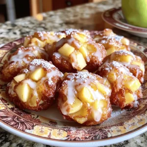 To make these tasty fritters, you need: - 2 medium apples, peeled and diced (preferably Granny Smith or Honeycrisp) - 1 cup all-purpose flour - 1/2 cup granulated sugar - 1 teaspoon baking powder - 1/2 teaspoon ground cinnamon - 1/4 teaspoon nutmeg - 1/4 teaspoon salt - 1/2 cup buttermilk (or milk of choice) - 1 large egg - 1 teaspoon vanilla extract - 1 tablespoon lemon juice - Cooking spray or oil for the air fryer The glaze adds a sweet finish. For the vanilla glaze, gather: - 1 cup powdered sugar - 2 tablespoons milk - 1/2 teaspoon vanilla extract Choosing the right apples is key. Here are some tips: - Pick Firm Apples: Look for apples that feel solid and heavy. - Color Matters: Choose apples with bright, vibrant skin. - Taste the Variety: Granny Smith is tart, while Honeycrisp is sweet. - Freshness Counts: Check for any bruises or soft spots. Fresh apples give the best flavor. Using the right apples will make your fritters shine. Enjoy the process! First, peel and dice the apples. I like using Granny Smith or Honeycrisp for their tartness. In a bowl, toss the diced apples with lemon juice. This step keeps them from turning brown and adds a nice zing. Set the apples aside while you prepare the batter. In a large mixing bowl, combine the dry ingredients. Mix together one cup of flour, half a cup of granulated sugar, one teaspoon of baking powder, half a teaspoon of cinnamon, a quarter teaspoon of nutmeg, and a quarter teaspoon of salt. Stir it well to break up any lumps. In another bowl, whisk together half a cup of buttermilk, one egg, and one teaspoon of vanilla extract until smooth. Pour this mixture into the bowl of dry ingredients and mix until just combined. Gently fold in the diced apples, ensuring they spread evenly throughout the batter. Preheat your air fryer to 350°F (175°C) for about five minutes. Use a tablespoon or cookie scoop to drop spoonfuls of batter into the air fryer basket. Make sure to leave space between each fritter for even cooking. Lightly spray the tops with cooking spray. Air fry the fritters for 10 to 12 minutes, flipping halfway through. They should turn golden brown and look delicious. While they cool, prepare the vanilla glaze by whisking together one cup of powdered sugar, two tablespoons of milk, and half a teaspoon of vanilla extract until smooth. Drizzle this glaze over the fritters for a sweet finish. Enjoy your warm fritters with a drink! To make sure your fritters cook just right, follow these steps: - Preheat the Air Fryer: Always preheat your air fryer for about 5 minutes at 350°F. This helps the fritters cook evenly. - Space Them Out: When placing fritters in the basket, make sure to leave space. This allows hot air to flow around each fritter. - Flip Halfway: Remember to flip the fritters halfway through cooking. This ensures both sides turn golden brown. - Check for Doneness: Use a toothpick to check if they are done. If it comes out clean, they're ready! A great glaze can take your fritters to the next level. Here’s how to get it right: - Mix Well: Combine powdered sugar, milk, and vanilla extract in a bowl. Stir until it’s smooth and creamy. - Adjust Consistency: If your glaze is too thick, add a little milk. If it's too thin, add more powdered sugar. - Drizzle or Dip: You can either drizzle the glaze over the fritters or dip the tops directly. Both ways add flavor! Serve your fritters in fun ways to impress your friends and family: - On a Decorative Plate: Place fritters on a nice plate for a classy look. - Dust with Powdered Sugar: A light dusting of powdered sugar makes them look more appealing. - Add Cinnamon Sprinkles: A sprinkle of cinnamon not only looks great but adds flavor too. - Pair with Drinks: Enjoy them warm with a cup of coffee or tea for a delightful snack. {{image_2}} You can use many apple types for these fritters. Granny Smith apples add a nice tartness. Honeycrisp apples bring sweetness and crunch. Other good choices are Fuji and Gala apples. Each apple type gives a unique flavor and texture. Try a mix of apples for a fun twist! You can add more flavor to your fritters. Consider using ground ginger for warmth. A pinch of allspice can give a cozy taste. You might like to add chopped nuts, too. Walnuts or pecans add a nice crunch. Dried cranberries or raisins can add sweetness. Experiment and make these fritters your own! While vanilla glaze is classic, you can mix it up. Try adding cocoa powder for a chocolate glaze. A dash of almond extract can give a nutty twist. For a fruity glaze, use orange juice instead of milk. You can even mix in spices like cinnamon for a warm flavor. Let your imagination guide you! To keep your apple fritters fresh, let them cool first. Place them in an airtight container. This keeps them soft and tasty. You can store them in the fridge for up to three days. Just remember to line the container with paper towels. This absorbs any moisture. When you want to enjoy your fritters again, use the air fryer for the best results. Preheat it to 350°F (175°C). Place the fritters in the basket for about 3-4 minutes. This brings back their crispy texture. You can also use a microwave, but it might make them soft. Heat them in 15-second intervals until warm. If you want to save fritters for later, freezing is a great option. First, let them cool completely. Then, wrap each fritter in plastic wrap. Place them in a freezer bag or container. They can stay fresh for up to two months. For the glaze, store it in an airtight container in the fridge for a week. You can also freeze it in ice cube trays. Just thaw it when you are ready to use it. Yes, you can use regular milk if you don't have buttermilk. To make it similar, add one tablespoon of vinegar or lemon juice to a cup of milk. Let it sit for five minutes. This will mimic the tangy taste of buttermilk. These fritters can stay fresh for about three days when stored in an airtight container at room temperature. If you want them to last longer, store them in the fridge for up to one week. For best taste, enjoy them warm. You can use applesauce as an egg substitute. Use one-quarter cup of applesauce for each egg. This keeps the fritters moist while adding a touch of apple flavor. Another option is to use a flaxseed meal mix. Combine one tablespoon of flaxseed meal with two and a half tablespoons of water. Let it sit for five minutes until it thickens. You learned the key ingredients for air fryer apple fritters and their glaze. I shared tips for choosing apples and instructions for preparation. Cooking in an air fryer makes fritters light and crisp. You also discovered tricks for perfecting your fritters and creative glaze options. Don’t forget about storage tips; they help you enjoy leftovers. With these insights, you are ready to make delicious apple fritters that impress everyone. Enjoy the process, and happy cooking!