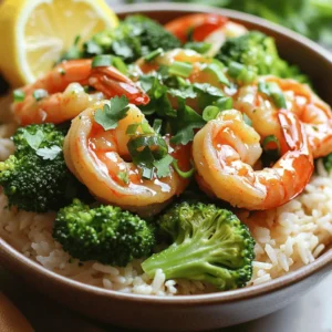 - 1 lb (450g) large shrimp, peeled and deveined - 2 tablespoons unsalted butter - 2 cups cooked jasmine rice - 4 cloves garlic, minced - 1 tablespoon soy sauce - 1 tablespoon lemon juice - 1 cup broccoli florets (or any vegetable of your choice) - 2 green onions, sliced - Fresh cilantro for garnish (optional) - Salt and pepper to taste In this dish, the large shrimp are the star. They give a sweet and juicy bite. I love using unsalted butter for cooking. It adds a rich flavor without too much salt. The jasmine rice makes this bowl feel warm and cozy. For the seasonings and extras, minced garlic adds a strong, savory taste. Soy sauce and lemon juice bring balance with saltiness and freshness. Fresh herbs, like cilantro and green onions, not only brighten the dish but also add a nice crunch. You can choose broccoli or any veggie you like. It adds color and nutrients to the meal. This combination makes the Minute Garlic Butter Shrimp Rice Bowls quick and tasty. Start by seasoning the shrimp. Use salt and pepper to taste. This simple step brings out their flavor. Set the seasoned shrimp aside while you prepare the other ingredients. Next, let's cook the broccoli. In a large skillet, melt 1 tablespoon of butter over medium heat. Add the broccoli florets and sauté them for about 2-3 minutes. You want them bright green and tender-crisp. Remove the cooked broccoli from the skillet and set it aside for now. Now, it’s shrimp time! In the same skillet, add the remaining tablespoon of butter and the minced garlic. Cook these for about 30 seconds until you smell that lovely garlic aroma. Then, add the shrimp to the skillet. Sauté them for 2-3 minutes. They should turn pink and opaque. This means they are done cooking. Return the cooked broccoli to the skillet with the shrimp. Add the soy sauce and lemon juice. Stir everything together well. Let it cook for one more minute to heat through. Now, scoop the cooked jasmine rice into bowls. Top it with your garlic butter shrimp and vegetables. For a nice touch, garnish with sliced green onions and fresh cilantro if you like. Enjoy your meal! To ensure shrimp are perfectly cooked, keep these tips in mind: - Watch the Color: Cook shrimp until they are pink and opaque. This usually takes 2-3 minutes in a hot pan. - Don’t Crowd the Pan: Cook shrimp in batches if needed. This helps them sear and not steam. - Season Well: A sprinkle of salt and pepper before cooking will enhance the shrimp's natural flavor. To avoid overcooking vegetables, follow these steps: - Cook Quickly: Sauté broccoli just until it turns bright green and tender-crisp. This should take about 2-3 minutes. - Use High Heat: A hot skillet helps cook veggies fast. This keeps them colorful and crunchy. - Remove Promptly: Take the vegetables out of the pan as soon as they are done. This prevents them from cooking more. For presentation tips to make your dish appealing, try these ideas: - Warm Bowls: Serve the rice in warm bowls. This keeps the meal hot longer. - Extra Butter Drizzle: Drizzle a bit of melted butter over the top for added richness. - Garnish Smartly: Use sliced green onions and fresh cilantro for a pop of color. Pairing ideas for a complete meal include: - Simple Salad: A light green salad with a lemon vinaigrette complements the shrimp. - Sliced Fruit: Serve fresh fruit like mango or pineapple for sweetness. - Crispy Bread: A slice of crusty bread can soak up the garlic butter sauce. {{image_2}} You can switch out broccoli for many other veggies. Try bell peppers, snap peas, or zucchini. Each of these brings a new taste and color to your bowl. If you want to save time, use frozen vegetables. They are quick and still healthy. Just add them straight to the skillet. They cook fast and keep their nutrients. To make your dish more exciting, add spices or sauces. A dash of chili flakes can give it a kick. You might also try adding a splash of teriyaki sauce for extra flavor. Fresh herbs can brighten your meal. Try mixing in basil, parsley, or cilantro. Each herb adds its unique twist. Don't be afraid to mix and match! To store your Minute Garlic Butter Shrimp Rice Bowls, first cool them. Place the bowls in airtight containers. This helps keep the shrimp and rice fresh. You can store them in the fridge for up to three days. Make sure to label the containers with the date. This way, you know how long they have been stored. When you are ready to enjoy the leftovers, reheat them gently. The best method is using a microwave. Place the rice and shrimp in a microwave-safe dish. Add a splash of water to keep it moist. Cover the dish with a microwave-safe lid or wrap. Heat for about two minutes, stirring halfway through. This helps warm it evenly. To avoid soggy rice, do not overheat. If you prefer, you can also reheat the dish in a skillet. Heat over low heat and stir frequently. This way, you keep the flavors bright while warming everything through. This dish takes about 20 minutes to make. You’ll spend 10 minutes prepping the ingredients and another 10 minutes cooking. It’s fast and perfect for busy nights. Yes, you can use frozen shrimp! Just make sure to thaw them first. Place the shrimp in cold water for about 15-20 minutes. This keeps them juicy when you cook them. Fresh shrimp will taste a bit better, but frozen shrimp works well too. If you don’t have jasmine rice, you can use other types. Long-grain white rice or brown rice are great options. For a low-carb choice, try cauliflower rice. Each type gives a different flavor and texture, so pick what you like best. Yes! This recipe is great for meal prep. You can cook a big batch and store it in the fridge. Just keep the shrimp and rice separate until you’re ready to eat. This keeps everything fresh and tasty. You can enjoy it all week! This recipe for Minute Garlic Butter Shrimp Rice Bowls is simple and tasty. You learned about the key ingredients like shrimp, butter, and jasmine rice. We covered easy steps for cooking shrimp and vegetables. Plus, I shared tips to make it perfect every time. You can switch up the veggies or add spices for more flavor. Remember, it’s great for meal prep too! Enjoy creating your dish and have fun experimenting in the kitchen. Dig in and delight in every bite!