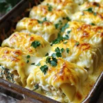 - Lasagna noodles: You need 9 lasagna noodles. They are the base of the dish. - Chicken: Use 2 cups of cooked chicken, shredded. This adds protein and flavor. - Cheese varieties: Use 1 ½ cups of ricotta cheese, 1 ½ cups of mozzarella cheese, and 1 cup of Parmesan cheese. These cheeses create a creamy and rich filling. - Spinach: You can add 1 cup of chopped spinach. It adds color and nutrition. - Substitutes for Alfredo sauce: You can use homemade or store-bought Alfredo sauce. If you want, try a white sauce or a creamy pesto. - Seasonings and spices: Garlic powder and Italian seasoning enhance the flavor. Use 1 teaspoon of each, plus salt and pepper to taste. First, fill a large pot with water. Add a good amount of salt to it. Bring the water to a boil. Add the lasagna noodles one by one to avoid clumping. Cook them until they are al dente. This means they should be firm but not hard. Check the package for exact cooking times. To prevent sticking, lay the cooked noodles flat on a clean kitchen towel. You can even drizzle a little olive oil on them. This will help keep them separate. In a large bowl, mix the shredded chicken, ricotta cheese, and one cup of mozzarella cheese. Add half a cup of Parmesan cheese for extra flavor. If you want, toss in chopped spinach too. Then, sprinkle in garlic powder, Italian seasoning, salt, and pepper. To get a creamy filling, mix all the ingredients well until they are smooth. You want every bite to be rich and tasty. Before you start, preheat your oven to 375°F (190°C). Now, take a baking dish and spread a thin layer of Alfredo sauce on the bottom. This keeps the rolls from sticking. Next, grab a lasagna noodle. Spread about two tablespoons of the chicken filling evenly across it. Carefully roll it up, starting from one end. Place the rolled noodle seam-side down in the baking dish. Repeat this for all the noodles. Once all the rolls are in the dish, pour the remaining Alfredo sauce over them. Then, sprinkle the rest of the mozzarella and Parmesan cheese on top. Cover the baking dish with aluminum foil to keep the rolls moist. Bake for 25 minutes. After that, remove the foil and bake for another 10 to 15 minutes. This helps the cheese get golden and bubbly. To keep your Chicken Alfredo Lasagna Rolls intact, avoid overfilling them. Use about 2 tablespoons of filling per noodle. This amount ensures that your rolls do not fall apart while baking. Lay the filling evenly across the noodle, then roll tightly but gently. For extra flavor, adjust the seasonings. Add a pinch more garlic powder or Italian seasoning based on your taste. You can also sneak in some chopped bell peppers or mushrooms. These veggies can add color and crunch to your dish. One common error is overcooking the noodles. Cook them just until they are al dente, so they stay firm. If they are too soft, they can tear when you roll them. Another mistake is skimping on the sauce. A generous layer of Alfredo sauce keeps the rolls moist and rich. Don't be shy! {{image_2}} You can switch up the filling in Chicken Alfredo Lasagna Rolls for fun. Try using different proteins like turkey or shrimp. Both options taste great and add a new twist. If you prefer vegetarian meals, replace chicken with a mix of roasted vegetables or mushrooms. This change keeps it fresh and satisfying. Choosing the right sauce makes a big difference. You can use store-bought Alfredo sauce for quick prep. If you want to make your own, blend butter, cream, and Parmesan cheese for a rich taste. If you need a gluten-free option, look for gluten-free lasagna noodles. They work well and keep the dish tasty. Want to spice things up? Add red pepper flakes to your Alfredo sauce for a spicy kick. You can also mix in fresh herbs like basil or parsley for a bright flavor. These small changes can elevate your dish and make it even more enjoyable for your family and friends. After enjoying your Chicken Alfredo Lasagna Rolls, you may have some leftovers. To keep them fresh, follow these tips: - Refrigeration guidelines: Place the rolls in an airtight container. They will stay good for up to 3 days in the fridge. Make sure the dish is cool before sealing it. - Freezing tips: If you want to save them longer, freeze the rolls. Wrap each roll in plastic wrap, then place them in a freezer bag. They can last for up to 3 months. Thaw them in the fridge before reheating. Reheating your Chicken Alfredo Lasagna Rolls properly keeps them tasty. - Best methods for maintaining texture: The best way to reheat is in the oven. Preheat your oven to 350°F (175°C). Place the rolls in a baking dish, cover with foil, and heat for about 20 minutes. Remove the foil for the last 5 minutes to crisp the cheese. - Portion size suggestions: Only reheat what you plan to eat. This way, leftovers stay fresh. If you have a large batch, you can reheat a couple of rolls at a time. Enjoy them warm for the best flavor. To make Chicken Alfredo Lasagna Rolls, follow these steps: 1. Cook Lasagna Noodles: Boil a large pot of salted water. Cook the lasagna noodles as per package directions until they are al dente. Drain them and lay them flat on a clean kitchen towel. 2. Prepare Filling: In a mixing bowl, combine the shredded chicken, ricotta cheese, 1 cup of mozzarella cheese, ½ cup of Parmesan cheese, chopped spinach (if using), garlic powder, Italian seasoning, salt, and pepper. Mix until well combined. 3. Assemble the Rolls: Preheat your oven to 375°F (190°C). Spread a thin layer of Alfredo sauce on the bottom of a 9x13 inch baking dish. Take a lasagna noodle, spread about 2 tablespoons of the chicken filling on it, and roll it up carefully. Place each roll seam-side down in the baking dish. Repeat this for all noodles. 4. Top with Sauce and Cheese: Pour the remaining Alfredo sauce over the rolls. Sprinkle the rest of the mozzarella and Parmesan cheeses on top. 5. Bake: Cover the baking dish with aluminum foil. Bake for 25 minutes. Remove the foil and bake for another 10-15 minutes, until the cheese is golden and bubbly. 6. Garnish and Serve: Let it cool for a few minutes. Garnish with fresh parsley before serving. Yes, you can prep Chicken Alfredo Lasagna Rolls ahead of time. You can assemble the rolls and store them in the fridge for up to 24 hours before baking. Just cover the dish tightly with plastic wrap or foil. When you are ready to bake, remove it from the fridge and let it sit at room temperature for about 30 minutes. This helps with even cooking. Chicken Alfredo Lasagna Rolls pair well with a variety of sides: - Garlic Bread: A classic choice that complements the creamy sauce. - Side Salad: A fresh garden salad with a light vinaigrette adds crunch. - Steamed Vegetables: Broccoli or green beans bring color and nutrition. - Roasted Asparagus: Adds a nice earthy flavor to the meal. These sides balance the richness of the lasagna rolls and enhance your dining experience. This article covered essential ingredients like noodles, chicken, and cheese, plus optional additions like spinach and spices. You learned step-by-step instructions for cooking, preparing, assembling, and baking lasagna rolls. I shared tips to enhance flavor and avoid common mistakes. You also discovered variations for different tastes and how to store leftovers. Creating your Chicken Alfredo Lasagna Rolls can be fun and rewarding. Keep experimenting with flavors and enjoy every bite. The joy of cooking brings happiness to your table!