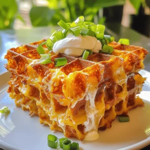 To make savory hashbrown chaffles, you need: - 2 cups frozen hashbrowns, thawed - 1 large egg - 1/2 cup shredded cheese (cheddar or mozzarella) - 1/4 cup green onions, chopped - 1/4 teaspoon garlic powder - 1/4 teaspoon onion powder - Salt and pepper to taste - Cooking spray or oil for the waffle maker These ingredients come together to create a crispy and flavorful treat. The hashbrowns form the base, while the egg binds everything. The cheese adds creaminess, and the green onions bring a fresh crunch. Seasoning with garlic and onion powder rounds out the taste. You can customize your chaffles by adding: - Cooked bacon or sausage for extra protein - Diced bell peppers for a sweet crunch - Spinach or kale for added greens - Different cheeses like pepper jack for heat Feel free to experiment with flavors. Adding various ingredients can change the taste and make each batch unique. To prepare your savory hashbrown chaffles, you will need: - A waffle maker for that perfect chaffle shape - A large mixing bowl for combining ingredients - A fork or tongs to remove the chaffles safely - A measuring cup for accurate portions Having the right tools makes cooking easier and more fun. A good waffle maker ensures even cooking and crispy edges. First, gather all your ingredients. You will need: - 2 cups frozen hashbrowns, thawed - 1 large egg - 1/2 cup shredded cheese (cheddar or mozzarella) - 1/4 cup green onions, chopped - 1/4 teaspoon garlic powder - 1/4 teaspoon onion powder - Salt and pepper to taste - Cooking spray or oil for the waffle maker Next, preheat your waffle maker. Follow the instructions from the maker's manual. This step is key to getting a crispy chaffle. In a large bowl, mix the thawed hashbrowns, egg, and cheese. Add the chopped green onions, garlic powder, and onion powder. Stir until everything blends well. Once your batter is ready, season it with salt and pepper. Taste it to make sure the flavor is just right. Now, spray the waffle maker with cooking spray or brush it with oil. This will help prevent sticking. Scoop about 1/2 to 3/4 cup of the mixture onto the center of the preheated waffle maker. Close the lid and cook for 5 to 7 minutes. You want it to be golden brown and crispy. When done, use a fork or tongs to carefully remove the chaffle. Repeat this for the rest of the mixture until you have four chaffles. Serve the chaffles right away for the best taste. Stack them on a plate and add some extra green onions on top. For a tasty touch, add a dollop of sour cream or a slice of avocado. You can also pair them with salsa for some extra flavor. These chaffles are perfect for breakfast or a snack. Enjoy every bite! To get a great texture, use thawed hashbrowns. Drain any extra moisture. This step is key. Add cheese for a nice, cheesy crisp. Cheese melts and gives that golden finish. When mixing, ensure all ingredients blend well. This helps the chaffle hold together. One common mistake is using too much moisture. If your hashbrowns are wet, your chaffle may turn soggy. Another mistake is not preheating the waffle maker. If it isn’t hot enough, your chaffle won’t crisp. Lastly, don’t overfill the waffle maker. A half to three-quarters cup of mixture works best. Every waffle maker cooks differently. For stovetop models, keep the heat low. This helps cook the inside without burning outside. For electric ones, follow the manufacturer’s guide. Adjust cooking time as needed. If your chaffles stick, use enough cooking spray. This ensures easy removal and a perfect shape. {{image_2}} You can make your chaffles even better with tasty add-ins. Here are a few ideas: - Cooked bacon bits: They add a nice crunch and smoky flavor. - Diced bell peppers: These brighten up the dish with color and taste. - Spicy jalapeños: For those who like heat, add some chopped jalapeños. - Fresh herbs: Try adding chopped parsley or cilantro for freshness. Mix any of these into your hashbrown mixture before cooking. You’ll be amazed at how simple changes can boost flavor. If you need a gluten-free meal, this recipe is already on your side. The main ingredients are gluten-free. Just check your hashbrowns to ensure they fit your needs. Look for labels that say “gluten-free” to be safe. You can enjoy these chaffles without worry. Want to make a vegetarian version? No problem! This recipe is already meat-free. You can keep it simple by adding more veggies. Consider adding: - Sliced mushrooms: They add a savory depth. - Spinach: Fresh or cooked spinach brings color and nutrients. - Zucchini: Grated zucchini can add moisture and flavor. Mix these veggies into your hashbrowns to create a tasty meal that satisfies vegetarians. Enjoy experimenting with flavors! To store leftover chaffles, let them cool first. Once cool, place them in an airtight container. You can keep them in the fridge for up to three days. If you want to keep them longer, freezing is a great option. To reheat chaffles, use a toaster or oven. Preheat the toaster to medium heat. Place the chaffle in the toaster and heat for about 3-5 minutes. If using an oven, set it to 350°F (175°C). Heat for about 10 minutes, until crispy again. To freeze chaffles, wrap each one in plastic wrap. Then place them in a freezer bag or container. They can stay fresh in the freezer for up to two months. When ready to eat, thaw in the fridge overnight before reheating. Chaffles are a mix of cheese and eggs cooked in a waffle maker. They are crispy and light. Regular waffles use flour and have more carbs. Chaffles are low-carb and perfect for a quick meal. They also hold toppings well, making them versatile. Yes, you can use fresh hashbrowns! Just make sure to shred them finely. Fresh hashbrowns can give a different texture. They may also need a little more cooking time. Drain any excess moisture to avoid soggy chaffles. You have many tasty topping options! Sour cream adds creaminess. Salsa brings a fresh zing. Avocado gives a smooth texture. You can also try cheese or diced tomatoes. Green onions on top add color and flavor. Your choice! In this article, we explored how to make savory hashbrown chaffles step by step. We covered the key ingredients and recommended tools. You learned preparation steps and cooking tips for great results. We also shared variations for flavor and options for gluten-free and vegetarian diets. Lastly, we discussed how to store and reheat leftovers. Hashbrown chaffles are fun to make and easy to enjoy. You can customize them to fit your tastes. Now, grab your tools and start cooking!