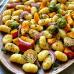 - 1 lb potato gnocchi (store-bought or homemade) - 1 medium butternut squash, peeled and cubed - 2 cups Brussels sprouts, halved - 1 red onion, sliced - 1 red bell pepper, sliced - 3 tablespoons olive oil - 2 teaspoons dried thyme - 1 teaspoon smoked paprika - Salt and pepper to taste This dish shines with its simple yet vibrant ingredients. The potato gnocchi serves as a comforting base. You can use store-bought gnocchi for ease or make your own for a fresh touch. The butternut squash adds sweetness and creaminess. Brussels sprouts bring a slight bitterness, which balances the dish. The red onion and red bell pepper offer a pop of color and crunch. The seasonings elevate the flavors. Olive oil coats the veggies, helping them roast perfectly. Dried thyme gives a warm, herbal note. Smoked paprika adds a hint of smokiness, making every bite exciting. Salt and pepper round out the taste, ensuring nothing gets lost. - Fresh parsley, chopped (for garnish) - Parmesan cheese (if desired) Garnishes can enhance the dish's appeal. Fresh parsley adds brightness and a splash of color. If you love cheese, sprinkle some parmesan on top. It melts beautifully and adds a rich flavor. These garnishes make your meal look and taste even better! First, let’s get the oven ready. Set the temperature to 425°F (220°C). This heat will help roast the veggies and crisp the gnocchi. Now, let’s chop the vegetables. Take 1 medium butternut squash and peel it. Cut it into cubes. Next, grab 2 cups of Brussels sprouts. Cut them in half. Slice 1 red onion and 1 red bell pepper. Place all these in a large bowl. Drizzle 3 tablespoons of olive oil over the veggies. Then, sprinkle 2 teaspoons of dried thyme, 1 teaspoon of smoked paprika, and some salt and pepper. Toss everything well until the veggies are coated nicely. Spread the seasoned vegetables evenly on a large baking sheet lined with parchment paper. Roast them in the preheated oven for 20 minutes. Halfway through, take the baking sheet out and stir the veggies. This helps them cook evenly and brings out their best flavors. While the veggies roast, let’s prepare the gnocchi. If you’re using store-bought gnocchi, boil them in water. Cook until they float, which means they are ready. Drain and set them aside for later. After 20 minutes of roasting, take the baking sheet out. Add the cooked gnocchi to the roasted vegetables. Gently toss everything together. Return the baking sheet to the oven and roast for another 10-15 minutes. The gnocchi should be golden and slightly crispy on the edges when done. Enjoy the delightful mix of flavors! To get the best flavor, coat your veggies evenly with olive oil and seasonings. This step helps to ensure that every bite is packed with taste. When you toss the vegetables, aim for a light and even layer. This keeps them from sticking and helps them roast perfectly. Remember, a good roast needs space. Avoid overcrowding the baking sheet. This way, each vegetable can brown nicely. For crispy gnocchi, you want to roast them just right. After boiling, make sure to drain them well. Excess water can lead to sogginess. When you add the gnocchi to the baking sheet, spread them out. This helps them crisp up on the edges. Keep an eye on them while roasting. You want a golden color, which means they are just right. Presentation is key to a great meal. Serve your gnocchi and veggies on a large platter. Drizzle a bit of extra olive oil over the top for shine. A sprinkle of parmesan cheese adds flavor and a nice touch. If you want a pop of color, add fresh parsley as a garnish. This dish looks as good as it tastes! {{image_2}} You can use many seasonal vegetables in this recipe. Try adding: - Carrots, sliced - Sweet potatoes, cubed - Cauliflower, chopped - Kale, torn into pieces Each vegetable brings its unique taste and texture. Mixing them keeps the dish fresh and exciting. Choose what you love or what’s in season. Spice up your dish with different seasonings and herbs. Here are some ideas: - Rosemary for a woodsy flavor - Oregano for a Mediterranean twist - Garlic powder for extra depth - Red pepper flakes for heat Feel free to experiment! The right spices can elevate your meal and surprise your taste buds. Want to make this dish heartier? Add a protein! Consider: - Cooked chicken, diced - Italian sausage, sliced - Chickpeas for a plant-based option - Tofu, cubed and roasted Adding protein makes the meal more filling. Choose what fits your diet or mood. It’s a great way to customize your sheet-pan gnocchi! To store your leftovers, first let the dish cool completely. Use an airtight container to keep moisture in. Place the gnocchi and vegetables in the fridge within two hours. They will stay fresh for up to three days. When you're ready to eat, you can enjoy them cold or reheated. To reheat, I recommend using the oven or a skillet. For the oven, preheat to 350°F (175°C). Spread the gnocchi and veggies on a baking sheet. Heat for about 15 minutes or until warm. If using a skillet, add a bit of olive oil to avoid sticking. Heat over medium until everything is warm and crispy. You can freeze both uncooked and cooked meals. For uncooked gnocchi, place them in a single layer on a baking sheet. Freeze them for an hour before transferring to a freezer bag. Cooked meals can also be frozen. Just let them cool completely, then store in an airtight container. They will keep for about three months. Thaw in the fridge overnight before reheating. Yes, you can use homemade gnocchi. Making your own gives a fresh taste. To make gnocchi, you need potatoes, flour, and eggs. Cook the potatoes until soft, mash them, and mix with flour and eggs. Roll the dough into small pieces and shape them. Cook the gnocchi until they float in boiling water. This process takes time but is worth it. This dish takes about 50 minutes to make. You need 15 minutes to prep the ingredients. Roasting the vegetables takes 20 minutes. After that, you boil the gnocchi and mix everything. Finally, an extra 10 to 15 minutes in the oven gives a nice finish. Yes, you can swap vegetables easily. Try sweet potatoes, carrots, or zucchini. You can also mix in kale or spinach for extra greens. Just be mindful of cooking times. Some veggies may need more or less time to roast. This dish is great for meal prep. You can roast the veggies and cook the gnocchi ahead of time. Store them separately in containers. When ready to eat, mix and reheat. This saves time and makes meals easy. This blog post outlined a flavorful recipe using potato gnocchi and seasonal veggies. We covered step-by-step cooking tips, variations for personal taste, and ways to store leftovers. You learned how to achieve crispy gnocchi and select the best veggies. Cooking can be fun, and this dish is both simple and delicious. Try the ideas shared and enjoy the rich flavors. You’ll impress your friends and family with this tasty meal. Happy cooking!