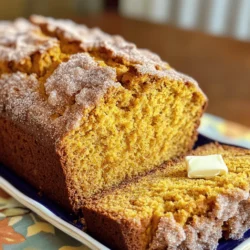 To make Snickerdoodle Pumpkin Bread, you need these key ingredients: - 1 cup pumpkin puree - 1/2 cup vegetable oil - 1 cup granulated sugar - 1/2 cup packed brown sugar - 2 large eggs - 1 teaspoon vanilla extract - 2 cups all-purpose flour - 1 teaspoon baking soda - 1/2 teaspoon baking powder - 1/2 teaspoon salt - 2 teaspoons cinnamon - 1/2 teaspoon nutmeg - 1/4 teaspoon ground ginger - 1/4 cup granulated sugar (for topping) - 1 tablespoon cinnamon (for topping) These ingredients blend to create a soft, moist bread with warm spices. You can enhance the flavor of your bread with these optional add-ins: - Chopped nuts, like walnuts or pecans - Chocolate chips for a sweet twist - Dried fruit, like cranberries or raisins These choices add texture and flavor to your bread. If you need swaps, here are some easy options: - Use applesauce instead of oil for a lighter bread. - Substitute brown sugar with coconut sugar for a different taste. - Swap all-purpose flour with whole wheat flour for a healthier version. These substitutions keep the essence of Snickerdoodle Pumpkin Bread while offering variety. To start, gather all your ingredients. You will need pumpkin puree, oils, sugars, eggs, and spices. This simple prep makes mixing easy and fun. Preheat your oven to 350°F (175°C). Grease your 9x5-inch loaf pan to prevent sticking. These steps set you up for success. 1. In a large bowl, whisk together the pumpkin puree, vegetable oil, granulated sugar, brown sugar, eggs, and vanilla extract. Mix until everything is smooth. 2. In another bowl, sift the all-purpose flour, baking soda, baking powder, salt, cinnamon, nutmeg, and ginger. Sifting helps blend the dry ingredients well. 3. Gradually add the dry mix to the wet mix. Stir gently to combine. You want just a few lumps left; avoid overmixing. 4. Pour the batter into the greased loaf pan. Use a spatula to smooth the top. 5. In a small bowl, mix the remaining granulated sugar and cinnamon. Sprinkle this over the batter. This adds a sweet crunch. 6. Bake for 55 to 65 minutes. Check the bread with a toothpick in the center. If it comes out clean, your bread is done. 7. Let the bread cool in the pan for about 15 minutes. Then, move it to a wire rack to cool completely. - Measure ingredients carefully: Use the right amount for great results. - Do not overmix: Stir just until combined for a light texture. - Check for doneness: Always use a toothpick to test the center. - Cool properly: Let the bread cool in the pan for a bit before transferring. This helps keep it moist. By following these steps and tips, you create a flavorful Snickerdoodle Pumpkin Bread that’s sure to impress! One common mistake is overmixing the batter. When you mix too much, the bread can turn out dense. Mix until just combined for a light texture. Another mistake is using too much flour. Always measure your flour correctly. Spoon it into a measuring cup and level it off. Lastly, don't skip the topping. The cinnamon sugar adds a great crunch and flavor. Preheat your oven to 350°F (175°C) before you start. This ensures even baking. Grease your loaf pan well to prevent sticking. I recommend using vegetable oil for a moist crumb. Use a toothpick to check if the bread is done. Insert it into the center; if it comes out clean, your bread is ready. If it’s not done, give it a few more minutes. To get that soft, fluffy texture, use room temperature eggs. Cold eggs can affect how the batter forms. Also, make sure your pumpkin puree is thick and not watery. If it is too wet, it can make the bread soggy. Finally, let the bread cool in the pan for about 15 minutes. This helps it set properly before moving it to a wire rack. {{image_2}} You can easily make this bread gluten-free. Use a gluten-free flour blend instead of all-purpose flour. This swap keeps the bread soft and tasty. Look for blends that include xanthan gum. If your blend does not have it, add 1 teaspoon of xanthan gum to the mix. Your gluten-free loaf will still rise well and taste great. Mix in nuts or chocolate chips for added crunch and flavor. Chopped pecans or walnuts work well. They add a nice texture and a nutty taste. If you prefer sweet treats, try semi-sweet chocolate chips. Just fold them into the batter before pouring it into the pan. This small change can create a new favorite version of this bread. You can change the spices to match the season. For a winter twist, add some allspice or cloves. For a spring or summer version, use lemon zest and a splash of lemon juice. This adds a fresh, bright flavor. You can also swap out the pumpkin for mashed bananas for a fun twist. Each version brings unique flavors while keeping the spirit of the original recipe. To keep your Snickerdoodle pumpkin bread fresh, let it cool completely. Wrap it tightly in plastic wrap or foil. You can also place it in an airtight container. Store it at room temperature for up to three days. For longer storage, consider freezing. If you want to freeze your bread, slice it first. Wrap each slice in plastic wrap. Then, place them in a freezer-safe bag. This way, you can grab a slice whenever you crave a taste of fall. The bread can stay frozen for up to three months. To reheat, take a slice out of the freezer. Let it thaw at room temperature for a bit. You can use a toaster or oven to warm it up. Heat at 350°F (175°C) for about 10 minutes. This makes it taste fresh and soft, just like the day you baked it. Enjoy your warm, snickerdoodle pumpkin bread! Yes, you can use fresh pumpkin. First, cook the pumpkin until soft. Then, mash it well. You should get around one cup of puree. This fresh pumpkin gives a nice flavor. Just make sure to drain any extra water. Snickerdoodle Pumpkin Bread stays fresh for about five days at room temperature. Keep it in an airtight container. If you want it to last longer, you can freeze it. It stays good in the freezer for about three months. You can serve this bread warm, sliced with butter. Cream cheese also pairs well. For a sweet touch, sprinkle extra cinnamon sugar on top. A warm drink, like chai tea, is perfect too. Enjoy it as a cozy treat! This blog post explored making Snickerdoodle Pumpkin Bread. We covered ingredients, key steps, and tips. You learned about optional add-ins and substitutions to fit your taste. Avoid common mistakes to create the best texture. There are variations like gluten-free options and seasonal flavors. Storing and reheating tips ensure your bread stays fresh. Experiment with this recipe. Enjoy a tasty treat that warms your home and heart. Happy baking!
