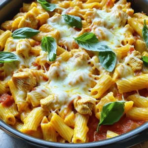 - 2 boneless, skinless chicken breasts, cut into bite-sized pieces - 2 tablespoons olive oil - Salt and pepper to taste - 3 cloves garlic, minced - 1 teaspoon dried oregano - 1/2 teaspoon red pepper flakes (optional) - 4 cups chicken broth - 1 cup marinara sauce - 12 oz spaghetti or fettuccine - 1 cup grated Parmesan cheese - 1 cup shredded mozzarella cheese - Fresh basil leaves for garnish If you want to switch things up, use these substitutes: - Chicken: Try turkey or tofu for a lighter option. - Olive oil: Canola oil or avocado oil works too. - Marinara sauce: Use any pasta sauce or homemade sauce. - Pasta: Zucchini noodles or whole grain pasta are good choices. Use fresh chicken for the best taste. Look for good-quality chicken breasts. Fresh garlic packs more flavor than jarred. For cheese, choose block Parmesan and shred it yourself. This gives a richer flavor. Always use low-sodium broth for better control of salt levels. Fresh basil adds a nice touch, so grab some if you can! Start by gathering all your ingredients. You need: - 2 boneless, skinless chicken breasts, cut into bite-sized pieces - 2 tablespoons olive oil - Salt and pepper to taste - 3 cloves garlic, minced - 1 teaspoon dried oregano - 1/2 teaspoon red pepper flakes (optional) - 4 cups chicken broth - 1 cup marinara sauce - 12 oz spaghetti or fettuccine - 1 cup grated Parmesan cheese - 1 cup shredded mozzarella cheese - Fresh basil leaves for garnish Next, cut the chicken into small pieces. This helps it cook evenly. Mince the garlic and set it aside. Heat the olive oil in a large pot over medium heat. Add the chicken pieces and season them with salt and pepper. Cook for about 5-7 minutes. You want the chicken to be browned and cooked through. Once done, remove the chicken from the pot and set it aside. In the same pot, add the minced garlic, dried oregano, and red pepper flakes if you like heat. Sauté for about 1 minute. This step adds a lot of flavor. Now, pour in the chicken broth and marinara sauce. Stir well and bring it to a boil. When it starts boiling, add your choice of spaghetti or fettuccine. Stir it occasionally and cook according to the package instructions, which usually takes about 8-10 minutes. After the pasta is al dente, reduce the heat to low. Fold the cooked chicken back into the pot. Add the grated Parmesan cheese slowly, mixing until it melts and combines well. Finally, sprinkle the shredded mozzarella cheese on top. Cover the pot and let it heat for another 2-3 minutes. This helps the cheese melt and get bubbly. To get the best texture, make sure to watch the pasta closely while it cooks. Stirring helps prevent sticking. If the pasta looks dry, add a little more chicken broth. When adding the cheeses, do it off the heat. This helps keep the cheese creamy rather than clumpy. Also, let the dish sit for a few minutes before serving. This gives it time to settle and enhances the flavor. Garnish with fresh basil leaves right before serving. This adds a nice touch and fresh flavor. Making Chicken Parmesan One-Pot Pasta is easy, but there are some common mistakes. One mistake is overcooking the chicken. Cook it just until it turns brown. If you leave it too long, it can dry out. Another mistake is not seasoning enough. Salt and pepper enhance the flavors. Remember to taste as you go. Lastly, avoid adding too much broth at once. This can make the dish too soupy. To make your dish pop, try adding fresh herbs. Fresh basil is a great choice. It gives a bright flavor. You can also use fresh parsley for a nice touch. Adding a splash of lemon juice just before serving can brighten the dish, too. If you like heat, add more red pepper flakes. Just a little extra can make a big difference. Keeping pasta from sticking can be tricky. The best tip is to stir often while it cooks. This keeps the noodles separate. Another great trick is using enough broth. If the pasta has enough liquid, it won't stick. Finally, after draining, rinse the pasta with cold water. This helps to cool it down and prevent sticking. {{image_2}} To make a vegetarian version, you can swap the chicken for plant-based protein. Try using chopped mushrooms or diced eggplant. These options add a nice texture and flavor. You can also use chickpeas for extra protein. Sauté the veggies just like you would with chicken. This will keep the dish hearty and filling. If you need a gluten-free meal, use gluten-free pasta. There are many types available, like rice or quinoa pasta. You can also use spiralized zucchini or spaghetti squash for a low-carb option. Just remember to adjust the cooking time as these alternatives cook faster than regular pasta. Adding vegetables makes your dish even better! You can toss in spinach, bell peppers, or zucchini. Just chop them into small pieces. Sauté them with the garlic to bring out their flavor. You can add them with the marinara sauce. This gives you a colorful and tasty meal. Plus, it boosts the nutrition! To store your Chicken Parmesan One-Pot Pasta, first let it cool. Place the pasta in an airtight container. This keeps it fresh and tasty. You can store it in the fridge for up to three days. Make sure to label the container with the date. That way, you’ll know when it’s best to eat. When you’re ready to enjoy leftovers, reheat gently. Use a pot on low heat. Add a splash of chicken broth or water to prevent drying out. Stir often until it’s warm. You can also use a microwave. Place the pasta in a microwave-safe dish, cover it loosely, and heat in short bursts. Stir in between to heat evenly. If you want to save some for later, freezing is a great option. First, let the pasta cool completely. Then, portion it into freezer-safe bags or containers. Press out as much air as possible before sealing. This helps avoid freezer burn. You can freeze it for up to three months. When you’re ready to eat, thaw it in the fridge overnight. Reheat as mentioned above for the best taste. Yes, you can. While I love spaghetti or fettuccine, other types work too. Penne, rigatoni, or even whole wheat pasta are great choices. Just remember to adjust the cooking time as needed. Always check the package for the right time. This way, your pasta will cook perfectly. To add heat, use more red pepper flakes. You can also add sliced jalapeños or a dash of hot sauce. Mix these in when you add the garlic. Start small to find your heat level. Taste as you go to make sure it’s just right for you. This dish pairs well with a simple green salad. A side of garlic bread is also a favorite. You can even serve it with steamed veggies. These sides add freshness and balance to the meal. Enjoy your dinner with these tasty options! This blog post covered ingredients, preparation steps, and tips for making your dish great. I shared how to choose quality ingredients, avoid common mistakes, and enhance flavor. You now know about variations like vegetarian and gluten-free options. Remember, the right storage is key to keeping leftovers fresh. With these tips, you can make a delicious Chicken Parmesan One-Pot Pasta easily. Enjoy your cooking journey and have fun getting creative in the kitchen!