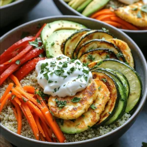 - 200g halloumi cheese, sliced - 1 medium zucchini, sliced into half-moons - 1 red bell pepper, diced - 1 carrot, julienned - 1 cup cherry tomatoes, halved - 1 cup cooked quinoa - 1 avocado, sliced (for topping) - Greek yogurt (for drizzling) - 1 cup fresh parsley, chopped Za’atar is a Middle Eastern spice blend. It usually includes thyme, oregano, sesame seeds, and sumac. This mix brings a tangy and herbal flavor to your dish. You can find za’atar at most grocery stores or spice shops. You can also make it at home. Just mix dried thyme, oregano, sesame seeds, and a pinch of sumac. For this recipe, you will need: - 3 tablespoons olive oil, divided - 1 tablespoon lemon juice - Salt and pepper to taste Using fresh ingredients makes a big difference. The olive oil adds richness, while lemon juice brightens the dish. Adjust salt and pepper to your taste. These simple but key elements enhance the flavors of the veggies and halloumi. First, preheat your oven to 400°F (200°C). This temperature will make your veggies nice and tender. Line a baking sheet with parchment paper. This keeps food from sticking and makes clean-up easy. Next, grab a bowl and add your sliced zucchini, diced red bell pepper, and julienned carrot. Pour in 2 tablespoons of olive oil. Sprinkle on 2 tablespoons of za’atar, and add salt and pepper. Toss everything well, so the veggies are fully coated. Spread the seasoned vegetables on the baking sheet in one layer. Roast them in the oven for about 20 minutes. You want them to be tender and slightly caramelized. Look for a golden color and a sweet smell. These signs mean they are done. While the veggies roast, heat a non-stick skillet over medium heat. Add 1 tablespoon of olive oil once the skillet is hot. Place the halloumi slices in the skillet. Cook them for 2-3 minutes on each side. You want them golden brown and crispy. A good crust makes all the difference! Now you can mix everything together for a delicious meal. Enjoy your Za’atar Veggie & Halloumi Bowls! To make your bowls look stunning, start with a deep plate. Layer the quinoa and veggies first, then place the crispy halloumi on top. Add sliced avocado for color and creaminess. A drizzle of Greek yogurt adds a nice touch. Finish with a sprinkle of za’atar for a pop of flavor and visual appeal. If you want to swap halloumi, try feta cheese or a vegan cheese. Both add great taste. For veggies, feel free to mix things up. Use eggplant, spinach, or even sweet potatoes. The goal is to keep it colorful and fun. Adjusting seasoning is key. Taste your dish and add more salt, pepper, or za’atar if needed. For extra depth, drizzle a bit more lemon juice or a nice sauce. A tahini or yogurt sauce can balance the flavors well, giving each bite a creamy finish. {{image_2}} You can swap quinoa for other grains. Bulgur is quick to cook and has a nice chew. Farro offers a nutty taste and adds great texture. Each grain brings unique nutrients to your bowl. For example, farro is higher in fiber. Bulgur is great for quick meals. Try them for a new twist! If you want a dairy-free option, try using vegan cheese. Brands like Daiya or Violife melt well and taste great. You can also add plant-based proteins like chickpeas or black beans. They boost protein and keep the meal hearty. Tofu is another great choice. It soaks up flavors well and adds texture. This recipe is flexible with the seasons. In summer, add fresh corn or bell peppers. In fall, try roasted squash or sweet potatoes. You can change the za’atar mix too. In winter, use hearty greens like kale. Each season brings new flavors and colors. Explore what’s fresh in your market! After making Za’atar Veggie & Halloumi Bowls, store leftovers in an airtight container. This keeps them fresh and tasty. You can refrigerate prepared bowls for up to three days. If you have the components stored separately, they may last longer. You can freeze the roasted veggies and cooked quinoa. Just let them cool first. Place them in freezer bags or containers. Press out the air before sealing. For halloumi, I recommend cooking it fresh. Thaw frozen veggies and quinoa in the fridge overnight. Reheat them in a skillet or microwave until warm. Each ingredient has its own shelf life. Cooked quinoa lasts about a week in the fridge. Roasted veggies stay fresh for three to four days. Halloumi cheese can last up to three weeks unopened. Once opened, use it within a week. Store avocado slices in lemon juice to prevent browning. Yes, you can use different cheeses. Feta is a great choice. It adds a nice tang. Goat cheese also works well. It melts nicely and has a creamy texture. For a firmer option, try paneer. Each cheese brings its own taste and texture. To make this dish gluten-free, focus on your grain. Quinoa is naturally gluten-free and works perfectly. Always check labels on any packaged ingredients. For added safety, use gluten-free spices. Most za’atar blends are gluten-free, but it's best to confirm. For a balanced meal, serve these bowls with fresh sides. A simple green salad pairs well. You could also try roasted sweet potatoes. They add sweetness and fiber. For crunch, serve pita chips or crispy chickpeas. These options enhance the meal without overpowering it. In this blog post, we explored the delicious Za’atar Veggie & Halloumi Bowls. You learned about key ingredients like halloumi, fresh veggies, and the za’atar spice mix. We covered step-by-step instructions, tips for presentation, customization options, and variations for different diets. Lastly, we discussed storage tips and answered common FAQs. Now, you’re ready to create a tasty meal that everyone will enjoy. With a few simple changes, you can make it yours. Have fun cooking!