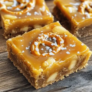- 1 cup unsalted butter, melted - 1 cup brown sugar, packed - 1/2 cup granulated sugar - 3 large eggs - 2 teaspoons vanilla extract - 2 cups all-purpose flour - 1 teaspoon baking powder - 1/2 teaspoon baking soda - 1/2 teaspoon salt - 1 cup pretzel pieces, roughly crushed - 1 cup caramel sauce, store-bought or homemade - 1/2 cup chocolate chips (optional) - Sea salt flakes for topping For the best taste, I recommend using brands known for quality. - Butter: Land O’Lakes or Challenge for rich flavor. - Sugars: Domino or C&H for consistent sweetness. - Vanilla Extract: Nielsen-Massey for pure vanilla goodness. - Flour: King Arthur Flour for reliable baking. - Caramel Sauce: Smucker’s or homemade for that perfect drizzle. You can make this recipe fit your needs. Here are some swaps: - Butter: Use coconut oil for a dairy-free option. - Sugars: Replace granulated sugar with coconut sugar for a healthier choice. - Eggs: Use flax eggs (1 tablespoon flaxseed meal + 2.5 tablespoons water per egg) for a vegan version. - Flour: Swap all-purpose flour with gluten-free flour for a gluten-free treat. - Pretzels: Use gluten-free pretzels to maintain the gluten-free status. These changes keep the taste while fitting different diets. Enjoy making these bars your own! Start by heating your oven to 350°F (175°C). This step is key for even baking. Next, take a 9x13 inch baking pan. Grease it lightly and line it with parchment paper. Leave some paper hanging over the edges. This will help you lift the blondies out later. In a large bowl, combine 1 cup of melted unsalted butter, 1 cup of packed brown sugar, and 1/2 cup of granulated sugar. Whisk them together until smooth. This mix should look glossy. Now, add 3 large eggs, one at a time. Make sure to whisk well after each egg. Finally, stir in 2 teaspoons of vanilla extract until it blends fully. In another bowl, whisk together 2 cups of all-purpose flour, 1 teaspoon of baking powder, 1/2 teaspoon of baking soda, and 1/2 teaspoon of salt. Gradually mix these dry ingredients into the wet mixture. Stir until just combined; do not overmix. Now, gently fold in 1 cup of crushed pretzel pieces. If you want, add 1/2 cup of chocolate chips for extra taste. Pour half of the batter into the prepared baking pan. Spread it evenly across the bottom. Next, drizzle half of the caramel sauce over this layer. Carefully spoon the rest of the batter on top and spread it out gently. Then, drizzle the rest of the caramel sauce over the batter. Use a knife to swirl it for a nice marbled look. Place the pan in the preheated oven. Bake for 25-30 minutes. To check if they are done, insert a toothpick into the center. It should come out with a few moist crumbs. Once baked, let the blondies cool in the pan for about 10 minutes. After that, lift them out using the parchment paper and let them cool completely on a wire rack before cutting into bars. To get soft and chewy blondies, use melted butter. This helps keep them moist. Mix the sugars well with the butter. You want a smooth and creamy mix. When you add the flour, don’t overmix. Stir just until you see no flour. This keeps the blondies light and tender. Start with sugar and heat it slowly. Stir it often to avoid burning. Once it melts, add butter and cream. Mix it until smooth. If you want a richer flavor, add a pinch of sea salt. You can make the sauce ahead of time and store it in the fridge. Just warm it up before you use it. Keep an eye on your baking time. Check for doneness at 25 minutes. If a toothpick comes out with a few moist crumbs, they are ready. If they bake too long, they will dry out. Remember to let them cool in the pan for a bit. This helps them stay soft as they cool. {{image_2}} You can make your blondie bars even better by adding nuts. Chopped pecans or walnuts give a nice crunch. You can also use different types of chocolate. Dark chocolate adds a rich flavor, while white chocolate gives a sweet touch. Mix and match until you find your favorite combo. If you need a gluten-free treat, use almond flour or a gluten-free blend. Just swap the all-purpose flour in the recipe. The bars will still be soft and tasty. Keep an eye on the baking time, as gluten-free flour may change the texture a bit. Want to change the flavor? Try adding almond or coconut extract to the batter. You can also top the bars with crushed pretzels, nuts, or drizzles of extra caramel. These small changes can make a big difference. Don’t be afraid to get creative and make it your own! To keep your blondies fresh, store them in an airtight container. Line the container with parchment paper. This helps avoid sticking. Place the blondies in a single layer. If you need more than one layer, add more parchment paper in between. This keeps them from squishing together. Store them at room temperature for easy access. Freezing blondies is simple. First, let them cool completely. Then, cut them into squares. Wrap each square tightly in plastic wrap. Place the wrapped blondies in a freezer-safe bag. Make sure to remove extra air before sealing. You can freeze them for up to three months. When you want to enjoy one, just take it out and let it thaw at room temperature. When stored properly, blondies last about one week at room temperature. You can also keep them in the fridge for longer freshness. If you serve them cold, they taste great. For a warm treat, pop them in the microwave for a few seconds. Just be careful not to overheat them. The warm caramel will melt in your mouth! Yes, you can use salted pretzels if you like. Just remember to lower the salt in the recipe. Salted pretzels add a nice crunch and a salty kick. This makes the sweet caramel even better. You might enjoy the extra flavor they bring. The blondies are done when a toothpick comes out with a few moist crumbs. This means they are baked just right. If the toothpick is clean, the blondies might be overcooked. They will also look slightly golden on the edges. Let them cool slightly before cutting. These blondie bars go great with ice cream or whipped cream. A scoop of vanilla ice cream on top adds a creamy touch. Other desserts like brownies or cookies also work well. You can even serve them with fresh fruit for a nice balance. Yes, you can make these bars ahead of time. They taste great the next day too! Just store them in an airtight container. You can also freeze them for longer storage. They will still taste yummy when thawed. In this blog post, we explored how to make Salted Caramel Pretzel Blondie Bars step by step. We covered essential ingredients, including top brands and substitutes for dietary needs. I shared tips for texture and homemade caramel. You learned about fun variations and storage tips for these tasty treats. Remember, the key to success is careful prep and knowing your oven. Try these blondies for a delightful treat, and enjoy experimenting with your own flavors. Happy baking!