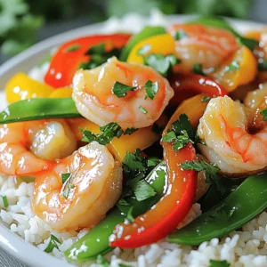 - 1 pound large shrimp, peeled and deveined - 4 tablespoons butter - 5 cloves garlic, minced - 1 cup bell peppers (red, yellow, and green), sliced - 1 cup snap peas, trimmed - 2 tablespoons soy sauce - 1 tablespoon honey - 1 teaspoon crushed red pepper flakes (optional) - Salt and pepper to taste - Fresh parsley, chopped (for garnish) Gathering fresh ingredients is key to a great dish. Start with large shrimp, as they are tender and cook quickly. Make sure they are peeled and deveined for ease. Next, grab some butter. You’ll need four tablespoons to give your shrimp a rich flavor. Garlic is next on the list. Use five cloves, minced finely. This will add a strong aroma and taste. For color and crunch, get one cup of bell peppers. Use a mix of red, yellow, and green for a vibrant look. Snap peas are also important. A cup of trimmed snap peas adds sweetness and texture. For flavor, you’ll need two tablespoons of soy sauce and one tablespoon of honey. The soy sauce brings saltiness, while honey adds a touch of sweetness. If you like heat, add one teaspoon of crushed red pepper flakes. This is optional but gives a nice kick. Don’t forget salt and pepper for seasoning. Finally, fresh parsley will add a pop of color and freshness when you serve the dish. Now you have everything you need to make a fast and tasty garlic butter shrimp stir-fry! How to peel and devein shrimp Start with fresh shrimp. Hold the shrimp in one hand. With the other hand, grab the shell at the top. Peel the shell off by pulling it downwards. Next, locate the dark vein along the back. Use a small knife to make a shallow cut. Pull the vein out with your fingers. Rinse the shrimp under cold water to clean them. Chopping bell peppers and snap peas For the bell peppers, wash them well. Cut off the top and bottom. Slice the pepper in half and remove the seeds. Lay each half flat and slice them into thin strips. For snap peas, simply trim the ends with a knife. No need to cut them smaller; they stay whole for a nice crunch. Melting butter and sautéing garlic Grab a large skillet or wok and heat it on medium. Add the butter and let it melt. Once the butter is melted, add the minced garlic. Sauté the garlic for about 30 seconds. Watch it closely so it doesn’t burn. The garlic should smell amazing and become slightly golden. Cooking shrimp and adding vegetables Next, add the peeled shrimp to the skillet. Season them with salt and pepper. Cook the shrimp for 2-3 minutes, stirring often. They will turn pink and opaque when done. Once cooked, toss in the sliced bell peppers and snap peas. Stir-fry everything for another 2-3 minutes. The veggies should stay bright and crisp. Drizzling sauce and finishing touches Now, drizzle the soy sauce and honey over the shrimp and veggies. If you like heat, add crushed red pepper flakes. Toss all the ingredients together to coat them in the sauce. Cook for one more minute so everything is warm and the sauce sticks to the shrimp and veggies. Best serving suggestions For a tasty meal, serve the stir-fry over steamed rice or fluffy quinoa. This adds great texture and makes it filling. You can also pair it with noodles for a fun twist. Garnishing tips Before serving, sprinkle chopped fresh parsley on top. This adds a pop of color and fresh flavor. For extra crunch, add a sprinkle of sesame seeds. Enjoy your beautiful and vibrant dish! You can boost the heat in your dish by adding red pepper flakes. If you like spice, add more flakes for a kick. For variety, try different sauces. You might enjoy teriyaki or sweet chili sauce. These can change the flavor while keeping it simple. When sautéing shrimp, cook them until they turn pink and opaque. This means they are done. Keep stirring them for even cooking. For the veggies, cook them just enough to stay crunchy. This gives a nice texture to your dish. Prep your ingredients ahead of time. Chop veggies and season shrimp before cooking. This cuts down on cooking time. Another tip is to use frozen shrimp and vegetables. They are quick to use and still taste great. Just thaw them before cooking for the best results. {{image_2}} You can swap out shrimp for other proteins. Chicken works well and cooks fast. Tofu is a great option for a plant-based meal. For veggies, bell peppers are tasty, but you can use broccoli or carrots. They add different flavors and textures. Just remember to slice them thin so they cook quickly. Want to spice it up? Add Sriracha for a kick. It brings heat and flavor to the dish. You can also try coconut milk. It adds creaminess and a hint of sweetness. Just pour it in after you add the sauce. Instead of rice, try serving this stir-fry over noodles. It makes for a fun twist. You can also use it in wraps or as a salad topping. This gives you more options for meals. Enjoy experimenting with these ideas! To store leftovers, place the shrimp stir-fry in an airtight container. This keeps it fresh and prevents odors. Let the dish cool down first before sealing. You can store it in the fridge for up to three days. After that, the flavors may fade, and the shrimp may lose its texture. The best way to reheat the stir-fry is in a skillet over medium heat. This helps keep the shrimp tender and the veggies crisp. Add a splash of water or soy sauce to add moisture. Stir often to avoid burning. You can also use the microwave. Heat it in short bursts, stirring in between. This method is quick but may soften the veggies more. Yes, you can freeze garlic butter shrimp stir-fry! To freeze, let it cool completely. Then, place it in a freezer-safe bag or container. Squeeze out as much air as possible to prevent freezer burn. It will last in the freezer for about three months. To thaw, move the container to the fridge overnight. For a quicker option, place the bag in cool water for about an hour. Reheat in a skillet or microwave after thawing. This helps keep the flavors intact. Yes, you can use frozen shrimp. Just remember to thaw them first. Place the shrimp in cold water for about 15-20 minutes. This helps them thaw quickly and evenly. Once thawed, peel and devein if needed. You can then follow the recipe as usual. Frozen shrimp can save time and still taste great. If you want to replace butter, try olive oil. It gives a nice flavor and works well. You can also use vegan butter if you want a plant-based option. Both choices will keep your dish rich and tasty. Just use the same amount as stated in the recipe. To check if shrimp is done, look for a pink color. It should also be opaque, meaning you can’t see through it. The shrimp will curl into a C shape when cooked. This usually takes about 2-3 minutes per side. Avoid overcooking, as this can make shrimp tough and chewy. This blog post shares a simple shrimp stir-fry recipe. You learned about fresh ingredients, easy cooking steps, and creative variations. You can adjust flavors and save time with tips provided. Remember, you can substitute proteins and veggies for personal taste. Store leftovers properly and enjoy our reheating ideas. Follow these steps for a delightful dish every time. Cooking can be fun and easy, even for beginners. Now, gather your ingredients and start cooking. Enjoy every bite of your creation!