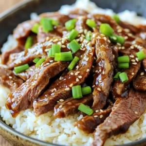 - 1 lb flank steak, sliced thin against the grain - 2 tablespoons cornstarch - 2 tablespoons vegetable oil - 4 green onions, chopped (white and green parts separated) - 4 cloves garlic, minced - 1 tablespoon fresh ginger, grated - 1/2 cup low-sodium soy sauce - 1/4 cup brown sugar - 1 tablespoon rice vinegar - 1 teaspoon sesame oil - 1/2 teaspoon crushed red pepper flakes (optional for heat) - Steamed jasmine rice for serving These ingredients help create the rich flavors of Mongolian Beef. The flank steak is tender and flavorful when cooked. Cornstarch gives the beef a crispy texture. Using low-sodium soy sauce keeps the dish tasty without being too salty. Brown sugar adds sweetness, which balances the savory sauce. - Additional vegetables like bell peppers or broccoli - Fresh cilantro for garnish - Sesame seeds for texture - Chili paste for more heat Adding these optional items can enhance your dish. Vegetables add color and nutrition. Fresh herbs like cilantro brighten the flavors. Sesame seeds give a nice crunch. Chili paste can spice things up if you like heat. - Use sirloin or ribeye instead of flank steak for a different texture. - Substitute honey for brown sugar to make it healthier. - Coconut aminos can replace soy sauce for a gluten-free option. - For a vegetarian version, try tofu or seitan instead of beef. These substitutions can make the recipe fit your needs. Each change can alter the taste and texture, so feel free to experiment. You can still achieve a great dish with different ingredients. To start, you need to slice the flank steak thin. Cutting against the grain helps make it tender. After slicing, place the beef in a medium bowl. Add 2 tablespoons of cornstarch. Toss until the meat is well-coated. This step helps create a nice crust when cooking. Let the beef sit for about 10 minutes. This allows the cornstarch to work its magic. Next, heat 2 tablespoons of vegetable oil in a large skillet or wok over medium-high heat. Once the oil is hot, add the coated beef to the pan. Cook the beef for 5 to 7 minutes. You want it to turn brown and crispy. Stir it often to ensure even cooking. When done, remove the beef and set it aside on a plate. In the same skillet, add the white parts of 4 chopped green onions, 4 minced garlic cloves, and 1 tablespoon of grated ginger. Stir-fry these ingredients for 1 to 2 minutes. This step brings out their rich flavors. In a separate mixing bowl, combine 1/2 cup of low-sodium soy sauce, 1/4 cup of brown sugar, 1 tablespoon of rice vinegar, and 1 teaspoon of sesame oil. If you like heat, add 1/2 teaspoon of crushed red pepper flakes. Pour this sauce into the skillet and let it simmer. After a minute, return the cooked beef to the skillet. Toss the beef until it’s evenly coated with the sauce. Cook it for another 2 to 3 minutes. Finally, stir in the green parts of the chopped green onions and remove the skillet from heat. To get crispy beef, start with cornstarch. Toss the sliced flank steak in cornstarch. This helps create a nice crust. Let the beef sit for about 10 minutes. This makes it tender and allows the coating to stick. When cooking, use a hot skillet or wok. Make sure the oil is very hot before adding the beef. Cook the beef in batches if needed. This prevents overcrowding and keeps it crispy. For great flavor, use fresh ingredients. Fresh garlic and ginger add a lot. Don’t skip the soy sauce; it gives depth. Brown sugar adds sweetness and balance. If you want heat, add crushed red pepper flakes. Mix the sauce well before adding it to the beef. Let everything simmer together. This helps the beef soak up all the flavors. One common mistake is not letting the beef sit after coating it. This can lead to chewy meat. Another mistake is cooking the beef for too long, making it tough. Avoid using too much sauce; it can overpower the dish. Finally, don’t forget to stir in the green onions at the end. This adds a fresh touch and enhances the flavor. {{image_2}} You can easily add vegetables to your Mongolian beef. This not only adds color but also boosts nutrition. Good choices include bell peppers, broccoli, or snap peas. Start by slicing the veggies thin. Add them to the skillet when you stir-fry the garlic and ginger. Cook them for about 2-3 minutes. This timing keeps the veggies crisp and bright. Toss the beef back in with the sauce. You’ll have a colorful and tasty dish. If you love heat, make your Mongolian beef spicy. Simply add more crushed red pepper flakes to the sauce. You can also include fresh sliced chilies. For a smoky flavor, try adding a dash of chili oil. Mix it in when you add the sauce to the skillet. This will bring a nice kick without overpowering the dish. Adjust the spice level to your taste. Enjoy the extra warmth in each bite. You can create a vegetarian or vegan version of Mongolian beef. Use tofu or tempeh as a protein substitute. First, press and cube the tofu. Sauté it in the skillet until golden brown. Then follow the same steps for the sauce and veggies. For a heartier option, consider using seitan. It has a chewy texture that mimics beef well. Make sure to keep the sauce vegan by using a plant-based soy sauce. This version is just as delicious and satisfying! To keep your Mongolian beef fresh, store it in an airtight container. Make sure it cools down first. Place it in the fridge within two hours of cooking. It will last for about three to four days. If you want to save it longer, consider freezing. When you're ready to enjoy your leftovers, reheat them gently. You can use a microwave or a skillet. If using a microwave, cover the container to keep moisture in. Heat in 30-second bursts until warm. If using a skillet, add a splash of water to keep it from drying out. Stir frequently over medium heat until heated through. If you want to freeze your Mongolian beef, do it right after cooking. Use a freezer-safe container. It can last for about three months in the freezer. When you're ready to eat, thaw it overnight in the fridge. Reheat as mentioned above. Avoid refreezing after it has been thawed. Enjoy your tasty meal later! Yes, you can use other cuts. Sirloin or ribeye works well. Both cuts have good flavor and tenderness. They also cook quickly, just like flank steak. Slice them thin against the grain to keep them tender. This recipe is quick. It takes about 10 minutes to prep. Cooking adds another 15 minutes. So, in total, you can have this meal ready in just 25 minutes. Perfect for a busy weeknight! Mongolian Beef is not usually spicy. It focuses on sweet and savory flavors. However, you can add crushed red pepper flakes for some heat. Adjust the amount to fit your taste. Enjoy the balance of flavors in every bite! We explored how to make better-than-takeout Mongolian beef at home. I shared essential ingredients and substitutions for rich flavors. The step-by-step guide ensures perfect cooking each time. You learned helpful tips for a crispy finish and how to avoid common mistakes. We also discussed tasty variations and smart storage methods. Keep these insights in mind to impress your family and friends. Enjoy your homemade Mongolian beef, knowing you made it with care and skill!
