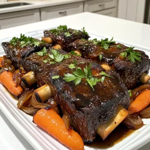 - 2 lbs beef short ribs - 1 cup balsamic vinegar - 1 cup beef broth - 2 tablespoons brown sugar - 1 tablespoon Dijon mustard - 4 cloves garlic, minced - 1 large onion, sliced - 2 carrots, chopped - 1 teaspoon dried thyme - 1 teaspoon dried rosemary - Salt and pepper to taste - 2 tablespoons olive oil - Fresh parsley, chopped (for garnish) Each ingredient plays a key role in the flavor. The beef short ribs bring richness. Balsamic vinegar adds a sweet and tangy taste. Beef broth gives depth to the sauce. Brown sugar balances the acidity of the vinegar. Dijon mustard adds a subtle kick. Garlic, onion, and carrots create a savory base. Thyme and rosemary add herbal notes that enhance the dish. Don't forget salt and pepper, as they bring all the flavors together. You can customize this recipe. Consider adding chopped celery for crunch. A splash of red wine can deepen the flavor. For a touch of heat, add red pepper flakes. If you like sweetness, try using honey instead of brown sugar. Each option can bring a new twist to your meal. Start by seasoning the beef short ribs. Use salt and pepper generously on all sides. This step enhances the flavor. It only takes a few minutes but makes a big difference. Next, heat olive oil in a large skillet over medium-high heat. Once hot, add the short ribs. Sear each side for about 3-4 minutes. You want them nicely browned. This step locks in juices and adds flavor. Once done, remove the ribs and place them in the slow cooker. In the same skillet, add sliced onions, chopped carrots, and minced garlic. Sauté these for about 5 minutes. You want them to soften, but not too much. Then, in a separate bowl, mix balsamic vinegar, beef broth, brown sugar, Dijon mustard, dried thyme, and dried rosemary. Whisk until combined. Pour this sauce over the ribs in the slow cooker. Now, add the sautéed vegetables on top of the ribs. Cover the slow cooker. Set it on low for 8 hours or high for 4 hours. The meat should be tender and fall off the bone. This long cook time allows all the flavors to meld beautifully. Once cooked, serve with some sauce drizzled on top for extra flavor. When picking beef short ribs, look for meat with good marbling. This fat helps keep the meat juicy. Choose ribs that are thick and have a nice layer of meat. Fresh ribs should smell clean and not have any off odors. If you can, buy from a local butcher. They often have high-quality options. Searing is key for great flavor. Start with a hot skillet and olive oil. Place the ribs in the pan without crowding them. Sear each side for 3-4 minutes until browned. This step locks in juices and adds depth. After searing, transfer the ribs to your slow cooker. Don’t skip this part; it makes a big difference. You can boost the flavor of your short ribs with extra herbs and spices. Try adding bay leaves or a pinch of red pepper flakes for heat. Fresh herbs like thyme or rosemary can also work well. Experiment to find your favorite mix. Just remember to keep the balance and not overpower the dish. {{image_2}} You can make balsamic short ribs in several ways. A pressure cooker is a great choice. It cooks the ribs fast while keeping them tender. Just follow the same steps but cook for about 45 minutes on high pressure. You can also use an oven. Brown the ribs in a pan, then place them in a covered pot. Cook at 300°F for about 3 hours. If you want to adjust the recipe for dietary needs, you can swap some ingredients. Use chicken broth instead of beef broth for a lighter taste. For a gluten-free twist, choose gluten-free Dijon mustard. You can replace brown sugar with a sugar substitute if you want less sugar. Lastly, if you like a different flavor, try using red wine vinegar instead of balsamic vinegar. Balsamic short ribs pair well with many side dishes. Consider creamy mashed potatoes for a comforting meal. Roasted vegetables, like carrots and Brussels sprouts, add a nice crunch. You can also serve them with a fresh salad for a light touch. If you want something heartier, consider polenta or rice to soak up the delicious sauce. After serving, let the short ribs cool down. Place any leftovers in an airtight container. Store them in the fridge for up to three days. Make sure the ribs are covered with sauce to keep them moist. If you want, you can also store the sauce separately. For longer storage, you can freeze the short ribs. First, let them cool completely. Pack the ribs in a freezer-safe bag or container. You can freeze them for up to three months. Be sure to label the container with the date. This helps keep track of how long they have been frozen. When you're ready to enjoy the leftovers, reheating is easy. You can use the oven or microwave. For the oven, preheat it to 350°F. Place the short ribs in a baking dish and cover with foil. Heat for about 20-30 minutes or until warm. If using the microwave, place the ribs in a microwave-safe dish. Cover and heat in short bursts, stirring in between. Always check that they are hot throughout before serving. Yes, you can use other cuts of beef. Chuck roast or brisket works well. These cuts have enough fat to keep the meat moist. If you choose a leaner cut, add more broth to prevent dryness. To change the flavor, try adding different herbs. Fresh rosemary or thyme adds a nice touch. You can also switch the balsamic vinegar for red wine vinegar. Adding a splash of soy sauce can give it a savory kick. Balsamic short ribs go great with mashed potatoes. Creamy polenta is another lovely choice. Roasted vegetables add color and crunch. You can also serve a fresh salad for a light side. This post shared how to make delicious balsamic short ribs. We covered key ingredients, preparation steps, and cooking methods. You learned helpful tips for choosing the best meat and enhancing flavor. We also explored variations to suit your taste and dietary needs. Lastly, we discussed storage and reheating for tasty leftovers. Embrace the process, and enjoy cooking these ribs. You’ll impress your family and friends with your skills. Follow these steps, and you'll create a meal that everyone will love.